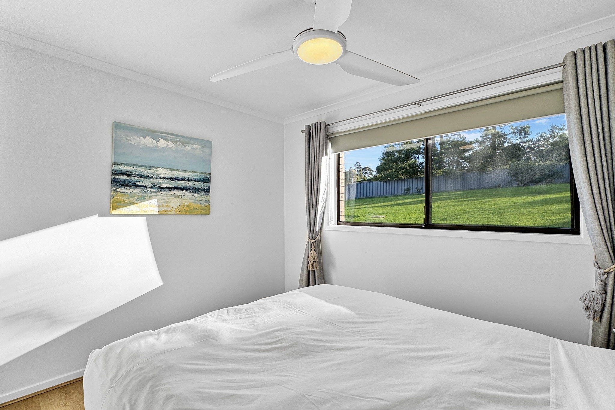 A perfect place to work or relax, this home offers a modern interior, with all-new furniture and appliances, and everything you need to make the most of your time in Surf Beach. Spacious open-plan living, dining and kitchen areas feature calming natural tones and tasteful décor, fully equipped with everything you need. Set on half an acre this block is fully enclosed and dog-friendly. With ample transport options and points of interest in the area, this home offers a coveted beachside lifestyle.
The space
This private comfy home offers an updated interior with comfortable furniture and new appliances with everything you need to make the most of your time in Surf Beach.
General
- Entire home with 4 bedrooms, 2-bathrooms
- Small dog-friendly, bright and airy home
- Air conditioning and heating
- Wi-fi available
- Carport parking (3 car spaces)
- Laundry facilities available - Washer and dryer
- Self check-in
- Surf Beach and Playground - 3 minutes (1.6 Km) drive away
Bedroom & bathroom
- Bedroom 1: Queen bed with blackout blinds
- Bedroom 2: Queen bed with blackout blinds
- Bedroom 3: Double bed with blackout blinds
- Bedroom 4: 2x Single beds with blackout blinds
- 2 modern bathroom
Kitchen
- New and updated appliances
- Toaster, kettle, coffee machine and microwave
- Oven and electric stovetop
- Dishwasher available
Living Room
- TV available with free to air channels
- 8-seater dining table
- Two comfy couches
Points of Interest
- Surf Beach and Playground - 22 minutes (1.6 Km) walk away.
- Surf Beach Shops and IGA - 22 minutes (1.6 Km) walk away.
- Wimbie Beach - 28 minutes (2.1 Km) walk away.
Local area description
Located just a short 10-minute drive south of Batemans Bay central business district, Surf Beach is very popular with both locals and visitors alike. Lots of grassy areas overlooking the beach providing pleasant spots for general relaxation. The beach is patrolled in peak season. Close proximity is local cafes, kids play equipment, change room and shower facilities are available.
House rules
You are staying in a friendly and peaceful neighbourhood and we kindly ask you to respect the community and your surrounding neighbours. The following strict House Rules apply:
- No loud noise between 10 pm and 8 am
- No parties or antisocial behaviour
- No additional people are to access the property without our prior approval
- No pets are allowed in the property without approval
- No smoking is allowed at any times
- If you break something, please let us know
- To help protect all floor coverings do not wear any shoes inside the property
Please be aware that excessive noise such as amplified music, vocals or screaming or anti-social behaviour in the property or common areas can cause neighbours to complain to us, the Building Manager, Council Rangers or Police.
IMPORTANT: Any breach of the House Rules may lead to a $500 fine plus compensation for any cost/damage created and immediate eviction of the property.
- Whilst we all love to travel with our furry friends, pets are available on request unless the property states it is pet friendly. Any stays with pets will incur an additional cleaning fee of $200.
Finally, when checking out, we kindly ask you for the following:
- Please leave all beds unmade
- Please clean up your dishes and put them away
- In case you have rearranged furniture, please put it back to the original location
- Please take out the rubbish and remember to use the right bins
- Please ensure all appliances, A/C and lights are off and doors and windows are closed
Interaction with guests
Welcome to MadeComfy! Our local team curates stays in exceptional Australian & New Zealand properties, ensuring style, comfort, and prime locations for discerning guests. We prioritise your needs to provide a memorable home-away-from-home experience. Explore our digital guidebooks for local recommendations, and don't hesitate to contact us throughout your stay. We're here to ensure your comfort – enjoy your stay with MadeComfy.
Notes
- For your comfort, this property is prepared with professional-grade hotel-style linen, including a three-sheet setup, ensuring a fresh and hygienic sleep experience.
- Only small-dogs are permitted and a maximum of 2 small dogs. Any stays with pets will incur an additional cleaning fee.
- Extra Services:
- Early check-in: Our standard check-in is at 3 pm. To guarantee early access to the property we suggest booking the night before if available. Otherwise, early check-in is subject to availability from the night before at an additional cost.
- Late check-out: Our standard check-out is at 10 am. To guarantee a later check-out of the property we suggest booking an additional night if available. Otherwise, a late check-out is subject to availability from the night before to an additional cost.
- Baggage: For security reasons, we are unable to receive or to keep unattended baggage before check-in or after check-out
- We provide a small welcome amenity pack to get your stay started
- This booking is protected with coverage for lost baggage and emergency medical expenses, provided by Travel Support with claim upto 500 AUD (T&C Applies). For more details reach out to Guest Support team post booking.
Access description
You’ll have access to the entire property when you stay here, so it will feel like your own home.
- The keys will be left in a lockbox onsite. We will send you the access code 2 days prior to your arrival through the booking portal.
Getting around
Public transport
The property is near bus stops on Surf Beach Ave operating routes to Broulee, Moruya and Batemans Bay.
Ride sharing
There are plenty of taxi and ride-sharing options readily available throughout Surf Beach. However, we suggest pre-booking due to low availability.
Points of Interest
Surf Beach and Playground - 22 minutes (1.6 Km) walk away.
Surf Beach Shops and IGA - 22 minutes (1.6 Km) walk away.
Wimbie Beach - 28 minutes (2.1 Km) walk away.
Getting there
Property is approximately a 2-hour drive from Canberra’s CBD or a 4-hour drive from Sydney’s CBD.