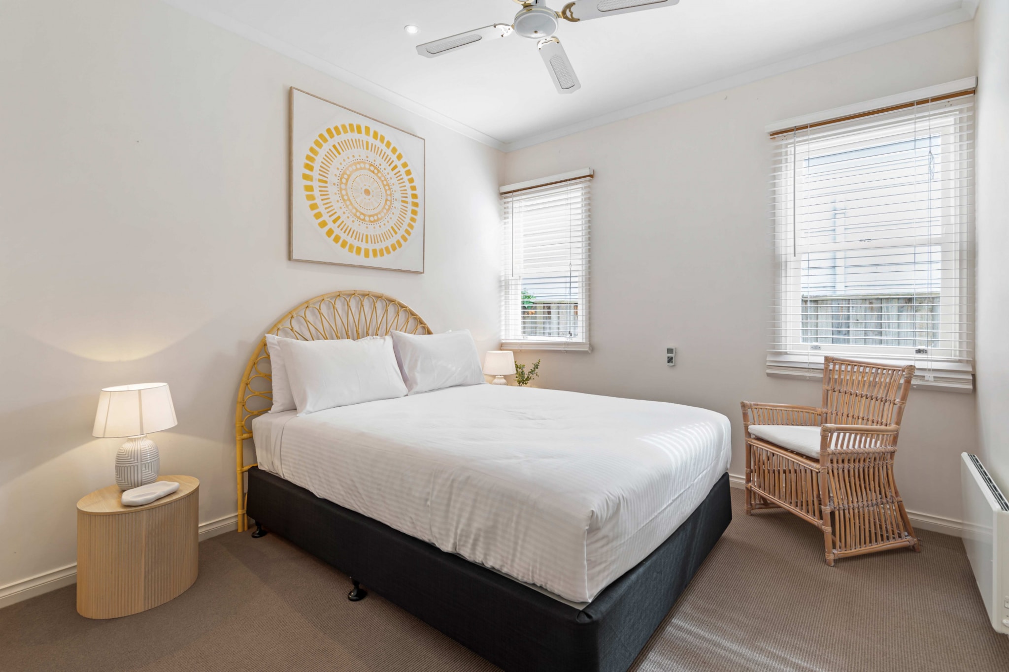 Escape to the Mornington Peninsula in this lush 3-bed home near the beach. Featuring homely decor this modern property offers a charming vibe with a generous garden, a spacious shaded deck with outdoor dining and a jacuzzi area to enjoy. Only a short drive away from the idyllic beachside, the local shops, parks and golf clubs this picturesque property boasts an undeniably convenient location. For those wanting a quiet base near local amenities and attractions, this is the place for you.
The space
Meticulously designed, this incredible house offers charming contemporary interiors accentuated by an abundance of natural light and a lush garden. Featuring an open-plan living area, modern appliances, a sleek kitchen with bench seating, polished bathrooms, generous bedrooms, a spacious backyard, a shaded jacuzzi area and a shaded deck with outdoor seating and dining. Experience for yourself this property’s pristine atmosphere and gorgeous interiors equipped with everything you’d need for an unforgettable stay.
 
General
- Chic 3-bedroom, 2-bathroom house.
- Wifi.
- On-site parking.
- Close to public transport.
- Venetian blinds.
- A/C, heating and fans.
- Generous open backyard lawn.
- Pristine spa area with lush overhanging foliage.
- Modern interiors with contemporary decor and furnishings.
- Charming, shaded deck with outdoor seating and dining.
- Great location near local parks, shops, the Rosebud Pier and beachside.
 
Bedroom
- Bedroom 1: 1x Queen bed with a WIR and ensuite.
- Bedroom 2: 1x Queen bed.
- Bedroom 3: 4x Single beds (2x Bunk beds).
- Heaters and ceiling fans.
- Venetian blinds.
 
Living room
- Plush couches, armchairs and a coffee table.
- TV with free-to-air and streaming options available (use your own account).
- 8-seater dining table.
- A/C, heating, fans and fireplace.
- Study nook.
 
Kitchen
- Fully equipped with cookware, utensils and cutlery.
- Toaster, kettle, coffee machine and microwave.
- Oven and a gas stovetop.
- Dishwasher.
- 3-seater bench area.
 
Bathroom & Laundry
- Sleek bathroom available.
- Travel essentials, towels and a hairdryer are provided.
- The laundry room is available with a washer and dryer.
 
Points of Interest
Rosebud Foreshore Trail and Beach - 3 minutes (1.3km) drive away.
Rosebud Central Shopping Centre - 4 minutes (1.7km) drive away.
Olympic Park Recreation Reserve - 5 minutes (2.8km) drive away.
Local area description
Rosebud is a seaside town nestled against the sprawling shores of Port Phillip, the lower slopes of Arthurs Seat and the plains of Boneo. Situated within the Mornington Peninsula, Rosebud offers an ideal destination for those looking to explore all the picturesque attractions of this iconic peninsula. Home to unbridled natural beauty explore the numerous reserves, natural parks and expansive beaches. With innumerable cafes, restaurants, and wineries, indulge in the fresh and local produce of the idyllic Mornington Peninsula.
House rules
You are staying in a friendly and peaceful neighbourhood and we kindly ask you to respect the community and your surrounding neighbours. The following strict House Rules apply:
 
- No loud noise between 10 pm and 8 am
- No parties or antisocial behaviour
- No additional people are to access the property without our prior approval
- No pets are allowed in the property without approval
- No smoking is allowed at any times
- If you break something, please let us know
- To help protect all floor coverings do not wear any shoes inside the property
 
Please be aware that excessive noise such as amplified music, vocals or screaming or anti-social behaviour in the property or common areas can cause neighbours to complain to us, the Building Manager, Council Rangers or Police.
 
IMPORTANT: Any breach of the House Rules may lead to a $500 fine plus compensation for any cost/damage created and immediate eviction of the property.
 
Finally, when checking out, we kindly ask you for the following:
 
- Please leave all beds unmade
- Please clean up your dishes and put them away
- In case you have rearranged furniture, please put it back to the original location
- Please take out the rubbish and remember to use the right bins
- Please ensure all appliances, A/C and lights are off and doors and windows are closed
Interaction with guests
Welcome to MadeComfy! Our local team curates stays in exceptional Australian & New Zealand properties, ensuring style, comfort, and prime locations for discerning guests. We prioritise your needs to provide a memorable home-away-from-home experience. Explore our digital guidebooks for local recommendations, and don't hesitate to contact us throughout your stay. We're here to ensure your comfort – enjoy your stay with MadeComfy.
Notes
- For your comfort, this property is prepared with professional-grade hotel-style linen, including a three-sheet setup, ensuring a fresh and hygienic sleep experience.
- To access the on-site parking use the driveway and park in the carport.
- There are stairs outside the property. Not wheelchair friendly.
 
Extra Services:
- Early check-in: Our standard check-in is at 3 pm. To guarantee early access to the property we suggest booking the night before if available. Otherwise, early check-in is subject to availability from the night before at an additional cost.
- Late check-out: Our standard check-out is at 10 am. To guarantee a later check-out of the property we suggest booking an additional night if available. Otherwise, a late check-out is subject to availability from the night before to an additional cost.
- Baggage: For security reasons, we are unable to receive or to keep unattended baggage before check-in or after check-out
- We provide a small welcome amenity pack to get your stay started
- No pets allowed.
- This booking is protected with coverage for lost baggage and emergency medical expenses, provided by Travel Support with claim upto 500 AUD (T&C Applies). For more details reach out to Guest Support team post booking.
Access description
- You’ll have access to the entire property when you stay here, so it will feel like your own home.
- The keys and how to access the property will be provided to you prior to your arrival.
- There are stairs outside the property. Not wheelchair friendly.
Getting around
The nearest public transport to the property is bus stops on Nepean Road operating trips to Frankston, Portsea and Mornington Peninsula.
 
Ride sharing
There are plenty of taxi and ride-sharing options readily available throughout the Mornington Peninsula. However, we recommend you pre-book due to low availabilities.
 
Points of Interest
Rosebud Foreshore Trail and Beach - 3 minutes (1.3km) drive away.
Rosebud Central Shopping Centre - 4 minutes (1.7km) drive away.
Olympic Park Recreation Reserve - 5 minutes (2.8km) drive away.
 
Getting there
The property is approximately a 1-hour 30-minute drive from Melbourne.