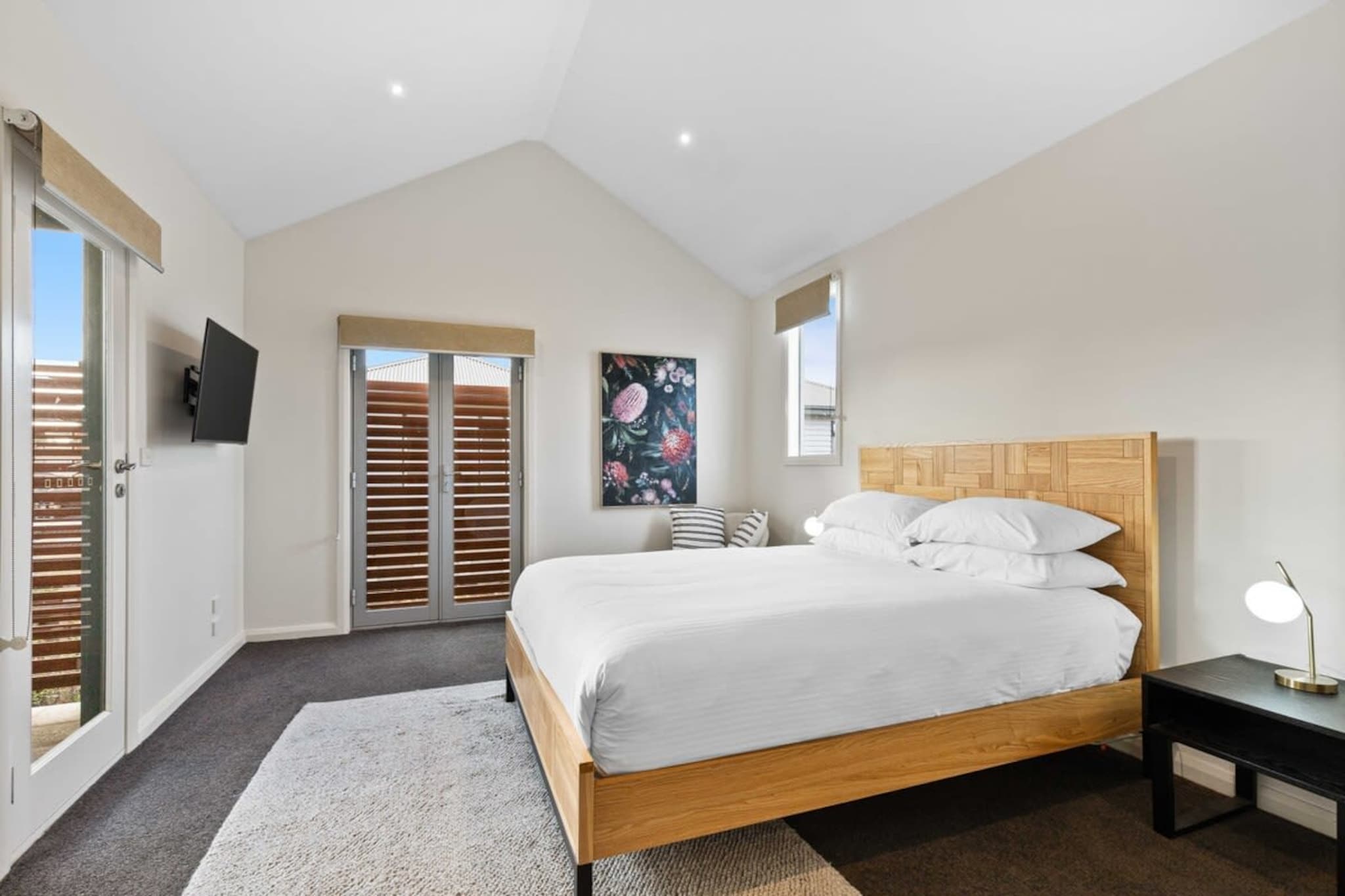 Immerse yourself in Melbourne's charming inner city with this chic 2-bed home, perfect for those seeking a pristine base to explore the city. Featuring homely interiors this modern property boasts charming bedroom balconies and a pristine courtyard with outdoor seating perfect for relaxing weekends away. Situated by the bustling Yarraville main street with cafes, restaurants, bars, cinema and weekend market, all a short trip from the CBD, experience for yourself the idyllic city atmosphere.
The space
Beautifully designed this modern house boasts chic interiors, contemporary decor, and abundant natural light. Offering an open-plan living area, a sleek kitchen, modern appliances, polished bathrooms, pristine bedrooms with balconies, a generous study room and a cosy courtyard with outdoor seating. Experience for yourself this property’s perfectly curated atmosphere with everything you’d need for an unforgettable stay.
 
General
- Chic 2-bedroom, 1 bathroom house.
- Wifi is available.
- Close to public transport.
- Charming study room available downstairs.
- Cosy bedroom balconies are available for use.
- Contemporary interiors with chic decor and furnishings.
- Charming courtyard area with outdoor seating available.
- Great location near the bustling local shopping strip, parks and the CBD.
 
Bedroom
- Bedroom 1: 1x Double bed with walk-in wardrobe and balcony access.
- Bedroom 2: 1x Double bed with sliding robes.
- A/C, heating available and blackout blinds available.
 
Living
- Generous couch, armchair and coffee table.
- TV with free-to-air and streaming options (use your own account).
- A/C, heating available and blackout blinds available.
- 6-seater dining table.
 
Kitchen
- Fully equipped with cookware, utensils and cutlery.
- Toaster, kettle, coffee machine and microwave.
- Oven and a gas stovetop.
- Dishwasher.
 
Bathroom & Laundry
- One main bathroom and two separate WC.
- Laundry room available with a washer.
- Travel essentials, towels and a hairdryer are provided.