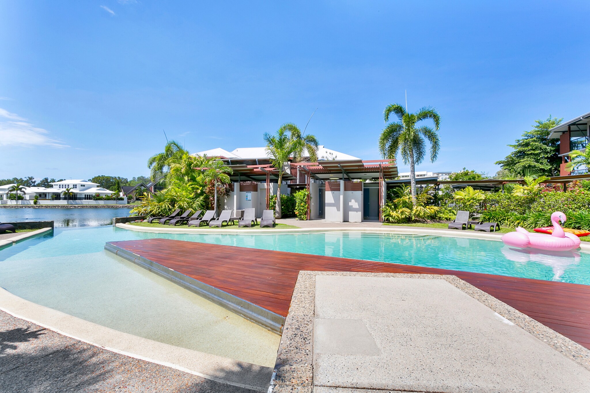 Located in the picturesque location of Blue Lagoon Resort, you will find this ground-floor studio apartment ready to be called home! Exceptionally furnished with outstanding balcony space, overlooking serene views of the lagoon. Offering easy access to stunning swimming pools and modern gym, this property will provide you an exceptional stay in Queensland. Featuring comfortable interiors, on-site parking, and conveniently close amenities, there's no better place to go for your upcoming holiday.
The space
With full use of the resort facilities and a hop, skip, and jump to the beautiful sands of Trinity Beach, no need to go on holidays when you're living the dream!
Set in a picturesque scenario overlooking a lagoon, this tranquil apartment is the perfect destination for a Queensland holiday. With spacious interiors, a compact kitchen, a spacious bathroom with a walk-in shower, and a cosy undercover balcony by the water, this incredible pad is part of a complex where you'll have access to a gym, a BBQ area, and 3 sparkling swimming pools—ideal to refresh the Queensland heat. Complete with air conditioning, ceiling fans, internal laundry, and on-site "first come, first served" parking. With easy access to the beach, numerous natural reserves, parks, and nearby public transport, and walking distance to shops and restaurants, this is a tailor-made retreat for travellers seeking the best of Trinity Beach.
 
Living room
- TV with free-air channels
 
Kitchen & Dining Area
- Fully equipped with utensils and cutlery
- Electric stovetop
- Dining area sits 2 people
 
Bathroom & Laundry
- Internal laundry with washer and dryer
- Travel essentials, towels and hairdryer provided
 
Amenity Notes
- Studio apartment space with modern kitchen and bathroom
- Split system air-conditioning
- Three swimming pools - lap pool and heated pool in the winter months
- BBQ area, gym, full size astroturf tennis court, cycling paths, lakeside walkway
- Ground floor easy access & lagoon aspect
- Fully furnished
- Ceiling fans
- Parking: 7 unassigned parking bays to the front of the property
- WiFi
Local area description
Trinity Beach is a charming coastal suburb approximately 20 kilometres north of Cairns CBD. Known for its breathtaking beach along the Coral Sea, Trinity Beach provides an idyllic setting for swimming, water sports, and leisurely strolls. The area enjoys a tropical climate, appealing to those seeking a warm and sunny lifestyle. With a selection of dining options, boutique shops, it is a touristic destination. Its proximity to the Great Barrier Reef positions it as a popular hub for reef exploration. Trinity Beach offers a laid-back coastal lifestyle in a stunning natural setting, making it a sought-after destination in Far North Queensland.
House rules
You are staying in a friendly and peaceful neighbourhood and we kindly ask you to respect the community and your surrounding neighbours. The following strict House Rules apply:
- No loud noise between 10 pm and 8 am
- No parties or antisocial behaviour
- No additional people are to access the property without our prior approval
- No pets are allowed in the property
- No smoking is allowed at any times
- If you break something, please let us know
- To help protect all floor coverings, do not wear any shoes inside the property
 
Please be aware that excessive noise such as amplified music, vocals or screaming or anti-social behaviour in the property or common areas can cause neighbours to complain to us, the Building Manager, Council Rangers or Police.
 
IMPORTANT:
- Any breach of the House Rules may lead to a $500 fine plus compensation for any cost/damage created and immediate eviction of the property without refund.
 
Finally, when checking out, we kindly ask you for the following:
- Please leave all beds unmade
- Please clean up your dishes and put them away
- In case you have rearranged furniture, please put it back to the original location
- Please take out the rubbish and remember to use the right bins
- Please ensure all appliances, A/C and lights are off and doors and windows are closed.
- Please check your accommodation thoroughly before departing to avoid any unintentional items left behind.
 
We are not liable for any items left behind after your stay. In the rare event that a guest reports a missing item, we will make every effort to locate it for you, but we cannot guarantee its retrieval. If the item is found, we will gladly assist in arranging its return to an address within Australia, subject to postage and service fees.
Interaction with guests
Welcome to MadeComfy! Our local team curates stays in exceptional Australian & New Zealand properties, ensuring style, comfort, and prime locations for discerning guests. We prioritise your needs to provide a memorable home-away-from-home experience. Explore our digital guidebooks for local recommendations, and don't hesitate to contact us throughout your stay. We're here to ensure your comfort – enjoy your stay with MadeComfy.
Notes
For your comfort, this property is prepared with professional-grade hotel-style linen, including a three-sheet setup, ensuring a fresh and hygienic sleep experience.
 
Extra Services:
- Early Check-in: Our standard check-in is at 3 pm. To guarantee early access to the property we suggest booking the night before if available. Otherwise, early check-in is subject to availability from the night before at an additional cost.
- Late check-out: Our standard check-out is at 10 am. To guarantee a later check-out of the property we suggest booking an additional night if available. Otherwise, a late check-out is subject to availability from the night before to an additional cost.
- Baggage: For security reasons, we are unable to receive or to keep unattended baggage before check-in or after check-out
- We provide a small welcome amenity pack to get your stay started
- This booking is protected with coverage for lost baggage and emergency medical expenses, provided by Travel Support with claim upto 500 AUD (T&C Applies). For more details reach out to Guest Support team post booking.
Access description
- The keys will be left in a lockbox onsite. We will send you the access code 3 days prior to your arrival through the booking portal.
Getting around
Public transport
The closest bus stop is located 220 m away from the property on Keem St near Peterson St hail 'n' ride. Please visit Translink's website for more information.
 
Getting There
The property is located 20 km from Cairns Airport.
By car, the journey will take around 20 minutes. By public transportation, the journey will take around 2 hours.