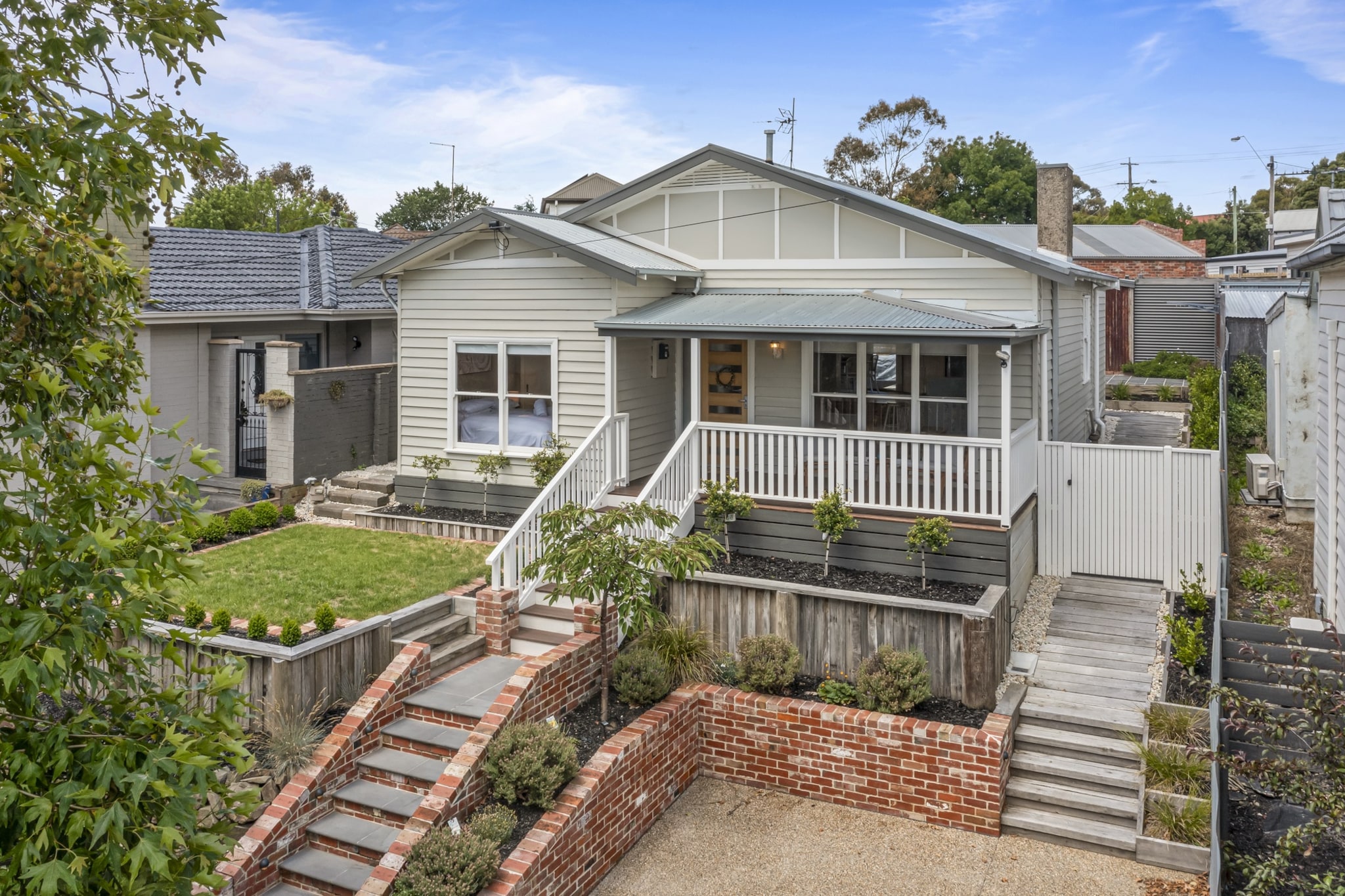 This pristine 3-bed home in the historical suburb of South Golden Point features high ceilings, bright interiors, and modern appliances. Showcasing 3 comfortable bedrooms, a lovely courtyard with a dining area and a fire pit, and an undercover deck with seating, this property is a short stroll to Llanberris Athletics Reserve, public transport, restaurants, and other amenities. With the convenience of self check-on, nestled in a quiet street in a prestigious suburb, it offers a tranquil retreat.
The space
South Golden Point – known for its rich historical significance and picturesque landscapes – is home to this sophisticated 3-bed property mere minutes from the suburb's key attractions and conveniences. Showcasing a blend of original features alongside modern updates, the house offers an open-plan layout with a sleek kitchen, a large cooking island, an elegant dining room, and a comfortable living space. Outside, you'll find yourself in the leafy courtyard with alfresco dining and a cosy fire pit for chilly nights or reading a book in the comfortable chairs on the house's front deck. The comfy bedrooms are complemented by the polished bathroom with a standalone bath and a walk-in shower. With air conditioning, central heating, on-site parking, internal laundry, and the convenience of being a mere 5-min drive to the city centre, this stunning house won't disappoint.
 
Living room
- Couch sits 4 people
- TV with free air channels, Pay TV, Cable TV, Foxtel, and Netflix available via ChromeCast
 
Kitchen & Dining Area
- Equipped with utensils and cutlery
- Oven and gas stovetop
- Countertop area sits 2 people and dining area sits 4 people
 
Bathroom & Laundry
- Laundry room available with washer and dryer
- Travel essentials, towels and hairdryer provided
 
Amenity Notes
- Wall-mounted split A/C (heating + cooling) in living area; central heating throughout
- Ceiling fan in primary bedroom
- Driveway parking for 2 vehicles
- Amenity access: courtyard with alfresco dining and fire pit with seating; undercover deck with seating
House rules
You are staying in a friendly and peaceful neighbourhood and we kindly ask you to respect the community and your surrounding neighbours. The following strict House Rules apply:
 
- No loud noise between 10 pm and 8 am
- No parties or antisocial behaviour
- No additional people are to access the property without our prior approval
- No pets are allowed in the property without approval
- No smoking is allowed at any times
- If you break something, please let us know
- To help protect all floor coverings, do not wear any shoes inside the property
 
Please be aware that excessive noise such as amplified music, vocals or screaming or anti-social behaviour in the property or common areas can cause neighbours to complain to us, the Building Manager, Council Rangers or Police.
 
IMPORTANT:
- Any breach of the House Rules may lead to a $500 fine plus compensation for any cost/damage created and immediate eviction of the property without refund.
- Pets are available on request unless the property states it is pet friendly. Any stays with pets will incur an additional cleaning fee of $200.
 
Finally, when checking out, we kindly ask you for the following:
 
- Please leave all beds unmade
- Please clean up your dishes and put them away
- In case you have rearranged furniture, please put it back to the original location
- Please take out the rubbish and remember to use the right bins
- Please ensure all appliances, A/C and lights are off and doors and windows are closed.
- Please check your accommodation thoroughly before departing to avoid any unintentional items left behind.
 
We are not liable for any items left behind after your stay. In the rare event that a guest reports a missing item, we will make every effort to locate it for you, but we cannot guarantee its retrieval. If the item is found, we will gladly assist in arranging its return to an address within Australia, subject to postage and service fees.
Interaction with guests
Welcome to MadeComfy! Our local team curates stays in exceptional Australian & New Zealand properties, ensuring style, comfort, and prime locations for discerning guests. We prioritise your needs to provide a memorable home-away-from-home experience. Explore our digital guidebooks for local recommendations, and don't hesitate to contact us throughout your stay. We're here to ensure your comfort – enjoy your stay with MadeComfy.
Notes
For your comfort, this property is prepared with professional-grade hotel-style linen, including a three-sheet setup, ensuring a fresh and hygienic sleep experience.
 
Extra Services:
- Early Check-in: Our standard check-in is at 3 pm. To guarantee early access to the property we suggest booking the night before if available. Otherwise, early check-in is subject to availability from the night before at an additional cost.
- Late check-out: Our standard check-out is at 10 am. To guarantee a later check-out of the property we suggest booking an additional night if available. Otherwise, a late check-out is subject to availability from the night before to an additional cost.
- Baggage: For security reasons, we are unable to receive or to keep unattended baggage before check-in or after check-out
- We provide a small welcome amenity pack to get your stay started
- This booking is protected with coverage for lost baggage and emergency medical expenses, provided by Travel Support with claim upto 500 AUD (T&C Applies). For more details reach out to Guest Support team post booking.
Access description
- The key collection is located on a lock box onsite. Further details will be provided 3 days before check-in if your booking is successfully reserved.
- Stairs are required to access the front door and the inside of the property.
Getting around
Public transport
The closest bus stop is located 130 m from the property on Young St/Peel St S. Please visit Transport Victoria's website for more information.
 
Getting ThereBy car, the journey will take around 20 minutes. By public transportation, the journey will take around 1 hour and 20 minutes.
The property is located 12 km away from Ballarat Airport.
