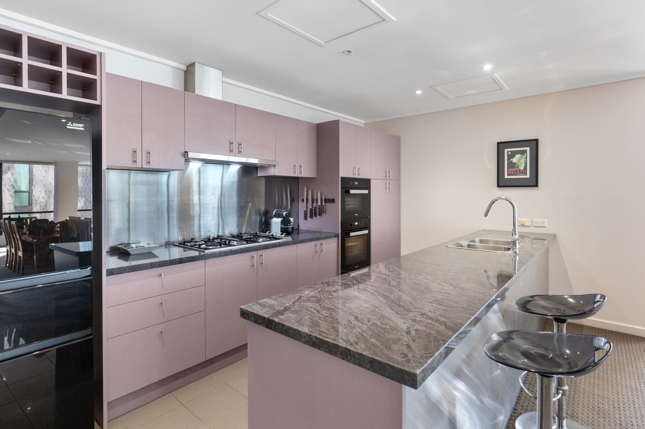 Bed Linen, Elevator, Hot Water, Internet Access DSL, Wardrobe, Living room(TV, dining table, electric kettle), Kitchen(stove, toaster, coffee machine, oven, microwave, dishwasher, fridge, freezer), bedroom(Queen Bed), bedroom(2x single bed), bathroom(shower, washbasin, toilet), bathroom(shower, washbasin, toilet), sauna, First Aid, Play area, tumble dryer, bath tub, washing machine, balcony or terrace, heating, air conditioning, iron, hairdryer, Towels/Sheets (Incl.), shampoo, body soap, Essentials, dishes and cutlery, Coffee, Conditioner, Long term stays allowed, Room-darkening shades, Shower gel, Town, Wine glasses