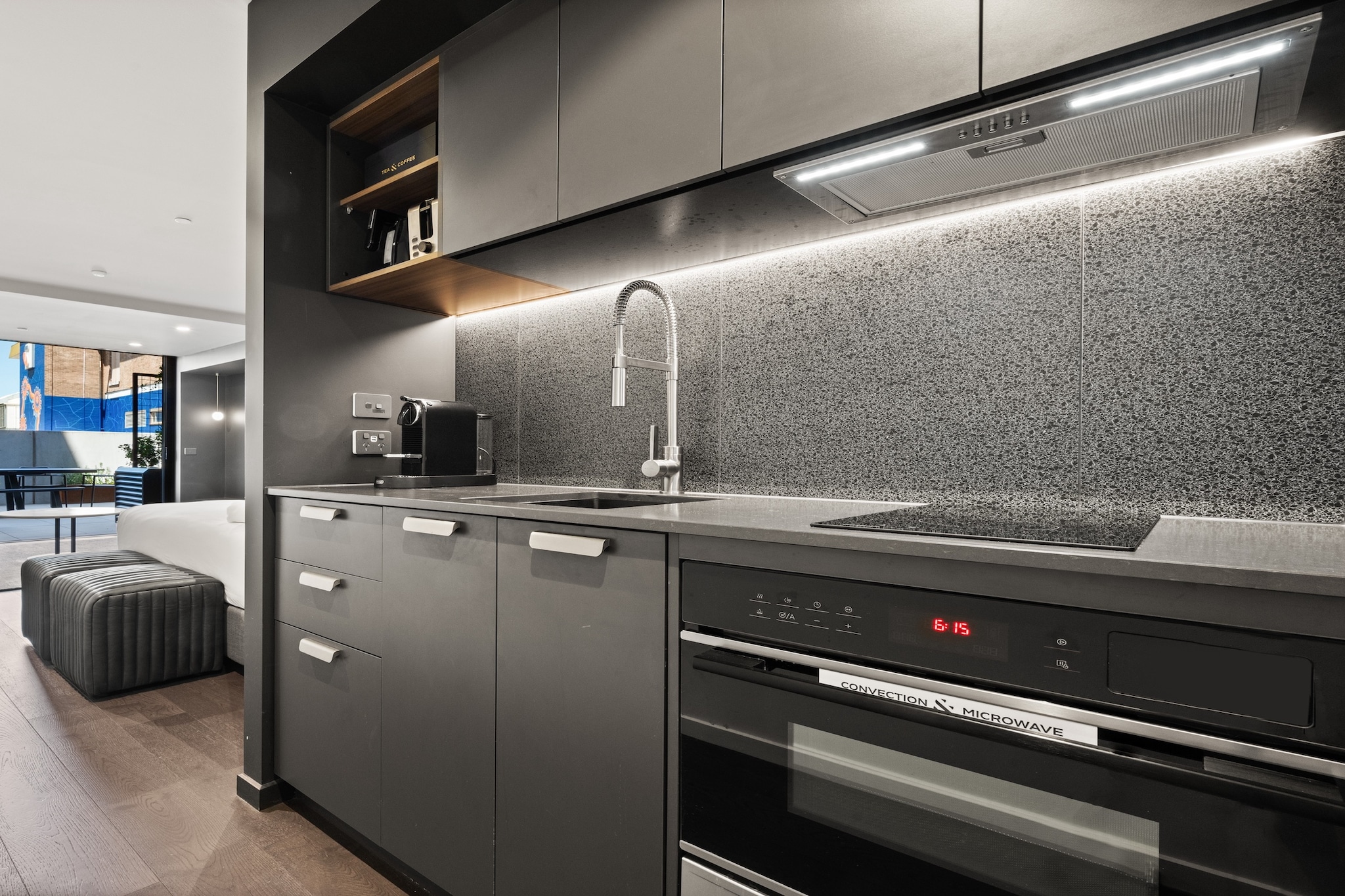 Modern Studio with BBQ Area