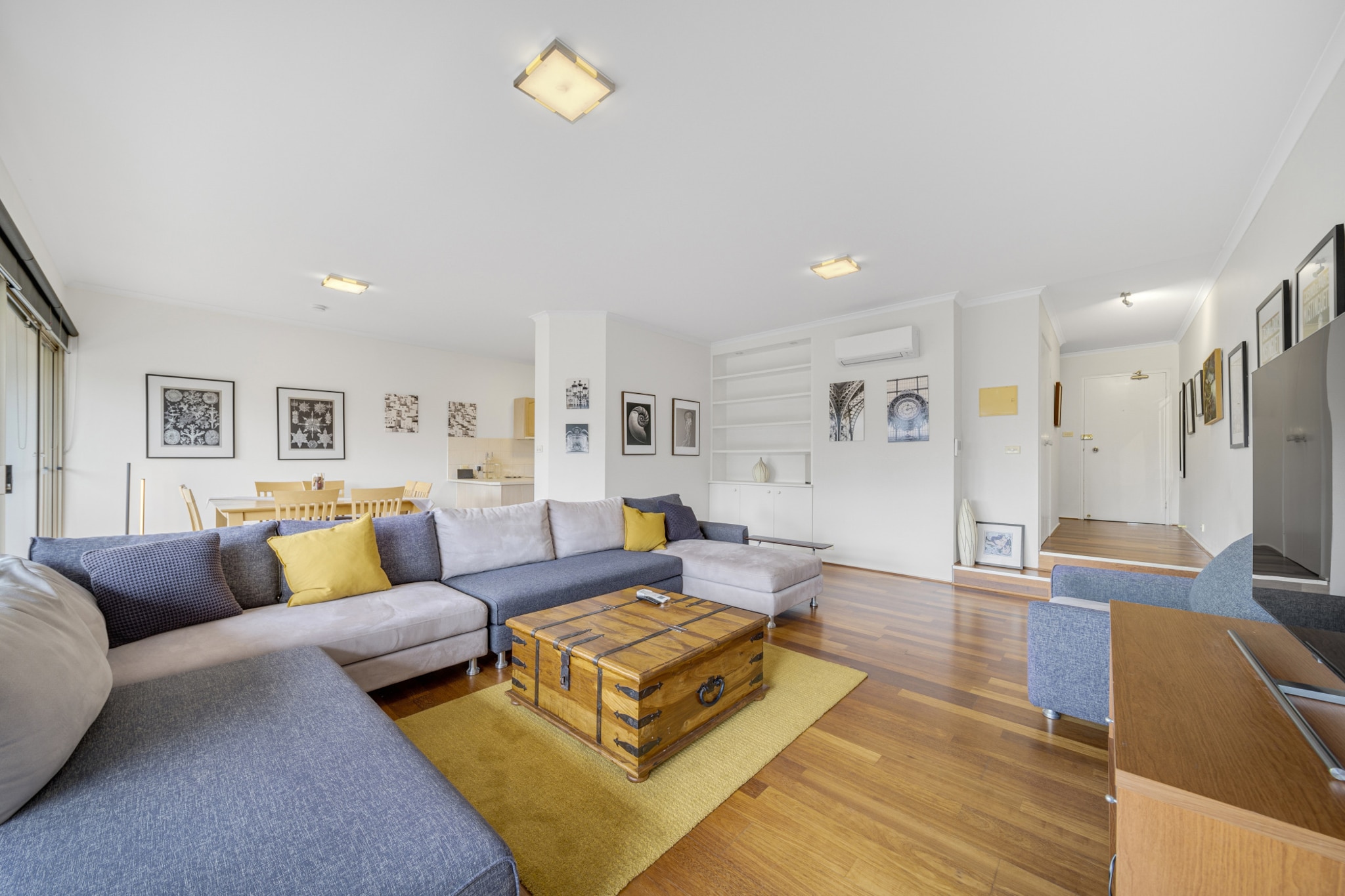 Featuring open-plan interiors bathed in natural light coming through the large doors, giving access to 2 private balconies, this lovely home is conveniently close to parks, heritage architecture, shops, art venues, transportation, and charming cafes. Located just a 15-min stroll from the renowned Kingston Foreshore and a quick 10-min drive to the CBD, this spacious 2-bed apartment is perfect for a business trip or a weekend holiday in the ACT.
The space
To experience the best of Canberra, this bright and spacious property in Griffith ticks all of the boxes. Boasting a large open-plan living area, a fully-equipped kitchen, a dining space for 6 people, and an airy living room overlooking the private balcony and the tree-lined streets, this home will exceed your expectations. With a queen-sized bedroom with its own balcony and a second bedroom with a designated working space, enjoy the comfort of a polished bathroom with internal laundry and a walk-in shower. Additional amenities include ducted A/C and an underground parking spot. If you're travelling for business or fun, this well-located property will get you to Telopea Park, Kingston Foreshore, Old Bus Depot Markets, and the CBD within minutes. Don't let this opportunity slip away, book now.
Living room
- Couch sits 8 people
- TV available
Kitchen & Dining Area
- Fully equipped with utensils and cutlery
- Oven and electric stovetop
- Dining area sits 8 people
Bathroom & Laundry
- Laundry room available with washer and dryer
- Travel essentials, towels and hairdryer provided
Amenity Notes
- Split A/C (heating + cooling) in living area
- Wi-Fi available
- Undercover parking for 1 standard vehicle
- Amenity access: private undercover balconies off living area and one of the bedrooms
Local area description
Griffith is a well-established suburb in the Inner South region of Canberra. Known for its leafy streets and proximity to key amenities, Griffith offers a blend of residential charm and accessibility. The suburb features a mix of historic homes and modern developments as well as several parks, such as the picturesque Manuka Oval. There are also the vibrant Manuka and Kingston shopping and dining options. Griffith's location also provides easy access to Canberra's CBD, making it a popular choice for professionals and families seeking a convenient and attractive living environment.
House rules
You are staying in a friendly and peaceful neighbourhood and we kindly ask you to respect the community and your surrounding neighbours. The following strict House Rules apply:
- No loud noise between 10 pm and 8 am
- No parties or antisocial behaviour
- No additional people are to access the property without our prior approval
- No pets are allowed in the property without approval
- No smoking is allowed at any times
- If you break something, please let us know
- To help protect all floor coverings, do not wear any shoes inside the property
Please be aware that excessive noise such as amplified music, vocals or screaming or anti-social behaviour in the property or common areas can cause neighbours to complain to us, the Building Manager, Council Rangers or Police.
IMPORTANT:
- Any breach of the House Rules may lead to a $500 fine plus compensation for any cost/damage created and immediate eviction of the property without refund.
- Pets are available on request unless the property states it is pet friendly. Any stays with pets will incur an additional cleaning fee of $200.
Finally, when checking out, we kindly ask you for the following:
- Please leave all beds unmade
- Please clean up your dishes and put them away
- In case you have rearranged furniture, please put it back to the original location
- Please take out the rubbish and remember to use the right bins
- Please ensure all appliances, A/C and lights are off and doors and windows are closed.
- Please check your accommodation thoroughly before departing to avoid any unintentional items left behind.
We are not liable for any items left behind after your stay. In the rare event that a guest reports a missing item, we will make every effort to locate it for you, but we cannot guarantee its retrieval. If the item is found, we will gladly assist in arranging its return to an address within Australia, subject to postage and service fees.
Interaction with guests
Welcome to MadeComfy! Our local team curates stays in exceptional Australian & New Zealand properties, ensuring style, comfort, and prime locations for discerning guests. We prioritise your needs to provide a memorable home-away-from-home experience. Explore our digital guidebooks for local recommendations, and don't hesitate to contact us throughout your stay. We're here to ensure your comfort - enjoy your stay with MadeComfy.
Notes
For your comfort, this property is prepared with professional-grade hotel-style linen, including a three-sheet setup, ensuring a fresh and hygienic sleep experience.
Extra Services:
- Early Check-in: Our standard check-in is at 3 pm. To guarantee early access to the property we suggest booking the night before if available. Otherwise, early check-in is subject to availability from the night before at an additional cost.
- Late check-out: Our standard check-out is at 10 am. To guarantee a later check-out of the property we suggest booking an additional night if available. Otherwise, a late check-out is subject to availability from the night before to an additional cost.
- Baggage: For security reasons, we are unable to receive or to keep unattended baggage before check-in or after check-out
- We provide a small welcome amenity pack to get your stay started.
- Pets allowed upon approved requests, additional fees apply
- This booking is protected with coverage for lost baggage and emergency medical expenses, provided by Travel Support with claim upto 500 AUD (T&C Applies). For more details reach out to Guest Support team post booking.
Access description
- The key collection is located on a lock box onsite. Further details will be provided 3 days before check-in if your booking is successfully reserved.
- This property is located on Level 3 and is only accessible via stairs. There is no lift in the building, so it may not be suitable for guests with mobility issues.
Getting around
Public Transport
The closest bus stop is located 180 m away from the property on Giles St after Leichhardt St. Please visit Transport Canberra website for more information.
Getting There
The property is located 8 km away from Canberra Airport. By car, the journey will take around 10 minutes. By public transportation, the journey will take around 50 minutes.