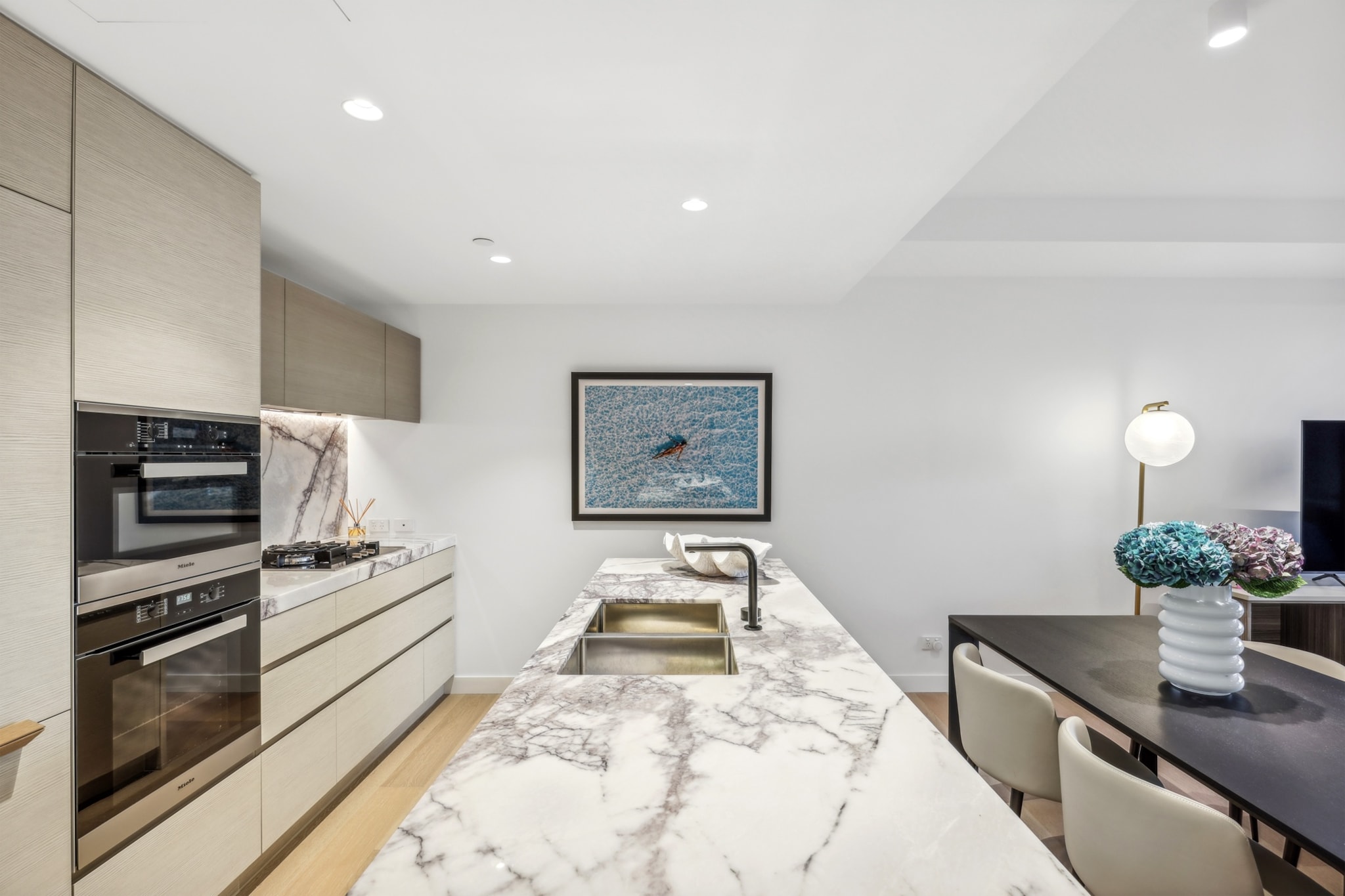 Bed Linen, Elevator, Hot Water, Internet Access DSL, Safe, Wardrobe, Kitchen(dining table, stove, electric kettle, toaster, coffee machine, dishwasher, freezer, dishes and cutlery, Wine glasses), bedroom(Queen Bed), bedroom(2x single bed), bathroom, sauna, First Aid, Beach, Play area, TV, dining table, stove, electric kettle, toaster, coffee machine, oven, microwave, dishwasher, fridge, freezer, tumble dryer, cot, washing machine, balcony or terrace, heating, air conditioning, swimming pool, private outdoor pool, iron, hairdryer, Towels/Sheets (Incl.), shampoo, body soap, Essentials, dishes and cutlery, Coffee, Conditioner, Long term stays allowed, Near Ocean, Room-darkening shades, Shower gel, Town, Wine glasses