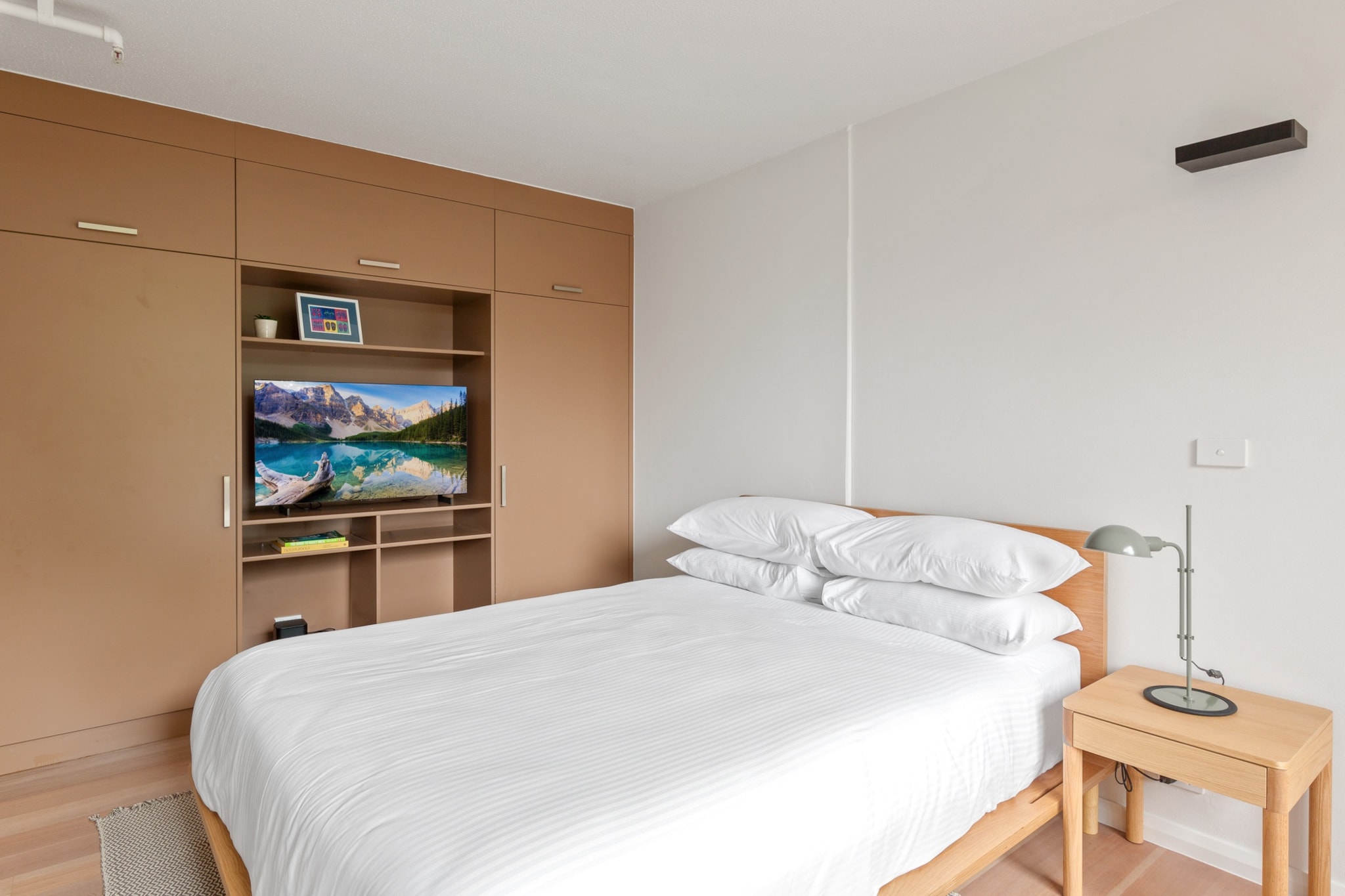 Experience convenience and comfort in this Bondi studio apartment. Featuring a rooftop pool, secure parking, and air conditioning, it's perfect for solo travellers or couples. Explore Bondi Beach and nearby attractions, or enjoy the vibrant café culture. Self-check-in and stylish amenities ensure a seamless stay.
The space
This chic Bondi studio offers a tranquil retreat with modern touches. The open-plan layout features a plush queen bed, perfect for unwinding after a day exploring nearby beaches. The living area boasts a cosy two-seater couch and a TV for relaxation, while the fully equipped kitchenette invites you to cook your favourite meals. Blackout blinds ensure restful sleep, and the sleek bathroom is stocked with essentials for your convenience. Step outside to enjoy the rooftop pool with stunning city views, completing this delightful urban escape.
Living Room/Bedroom Area
-Couch seats 2 people
-Queen-sized bed
-TV with streaming options (guests to use their own credentials)
Kitchenette & Dining Area
-Fully equipped with cutlery and utensils
-Oven and electric stovetop
-Countertop area seats 2
Bathroom & Laundry
-Travel essentials, towels, and hairdryer provided
-Communal laundry room - the washing and dryer are coin-base operated
Amenity Notes
-Secure parking in the common garage for small-medium cars (1 space)
-Wi-Fi is available
-Air conditioning (heating and cooling) in the living area
-Private balcony with seating for 2
-Rooftop pool with city views
Local area description
Bondi is Sydney’s iconic beachside suburb known for its vibrant lifestyle. Relax at Bondi Beach, a 5-minute drive away, or explore the boutique shops and trendy cafés along Bondi Road. The Bondi to Bronte Coastal Walk and nearby Westfield Bondi Junction add to the area’s appeal. Perfect for outdoor enthusiasts and food lovers alike.
House rules
You are staying in a friendly and peaceful neighbourhood and we kindly ask you to respect the community and your surrounding neighbours. The following strict House Rules apply:
- No loud noise between 10 pm and 8 am
- No parties or antisocial behaviour
- No additional people are to access the property without our prior approval
- No pets are allowed in the property without approval
- No smoking is allowed at any times
- If you break something, please let us know
- To help protect all floor coverings, do not wear any shoes inside the property
Please be aware that excessive noise such as amplified music, vocals or screaming or anti-social behaviour in the property or common areas can cause neighbours to complain to us, the Building Manager, Council Rangers or Police.
IMPORTANT:
- Any breach of the House Rules may lead to a $500 fine plus compensation for any cost/damage created and immediate eviction of the property without refund.
- Pets are available on request unless the property states it is pet friendly. Any stays with pets will incur an additional cleaning fee of $200.
Finally, when checking out, we kindly ask you for the following:
- Please leave all beds unmade
- Please clean up your dishes and put them away
- In case you have rearranged furniture, please put it back to the original location
- Please take out the rubbish and remember to use the right bins
- Please ensure all appliances, A/C and lights are off and doors and windows are closed.
- Please check your accommodation thoroughly before departing to avoid any unintentional items left behind.
We are not liable for any items left behind after your stay. In the rare event that a guest reports a missing item, we will make every effort to locate it for you, but we cannot guarantee its retrieval. If the item is found, we will gladly assist in arranging its return to an address within Australia, subject to postage and service fees.
Interaction with guests
Welcome to MadeComfy! Our local team curates stays in exceptional Australian & New Zealand properties, ensuring style, comfort, and prime locations for discerning guests. We prioritise your needs to provide a memorable home-away-from-home experience. Explore our digital guidebooks for local recommendations, and don't hesitate to contact us throughout your stay. We're here to ensure your comfort - enjoy your stay with MadeComfy.
Notes
- For your comfort, this property is prepared with professional-grade hotel-style linen, including a three-sheet setup, ensuring a fresh and hygienic sleep experience.
- Please note that rooftop remediation works will commence on Tuesday, 20 May 2025 and are expected to continue for approximately 18–20 working weeks, weather permitting.
Key details:
Work hours:
Monday to Friday – 7:00am to 4:30pm
Saturday – 8:00am to 3:00pm
Areas affected include the rooftop and lift shaft.
Access to the rooftop must remain clear at all times.
Guests are kindly asked not to interfere with work areas, as this may result in delays or additional charges.
Extra Services:
- Early Check-in: Our standard check-in is at 3 pm. To guarantee early access to the property we suggest booking the night before if available. Otherwise, early check-in is subject to availability from the night before at an additional cost.
- Late check-out: Our standard check-out is at 10 am. To guarantee a later check-out of the property we suggest booking an additional night if available. Otherwise, a late check-out is subject to availability from the night before to an additional cost.
- Baggage: For security reasons, we are unable to receive or to keep unattended baggage before check-in or after check-out
- We provide a small welcome amenity pack to get your stay started.
- This booking is protected with coverage for lost baggage and emergency medical expenses, provided by Travel Support with claim upto 500 AUD (T&C Applies). For more details reach out to Guest Support team post booking.
Access description
Key collection is onsite. Further details will be provided 3 days before check-in if your booking is successfully reserved.
Getting around
Public Transport: Bus stops are a 2-minute walk away, connecting you to the CBD and surrounding areas.
Getting There: 25-minute drive from Sydney Airport; 20-minute drive to Sydney CBD.