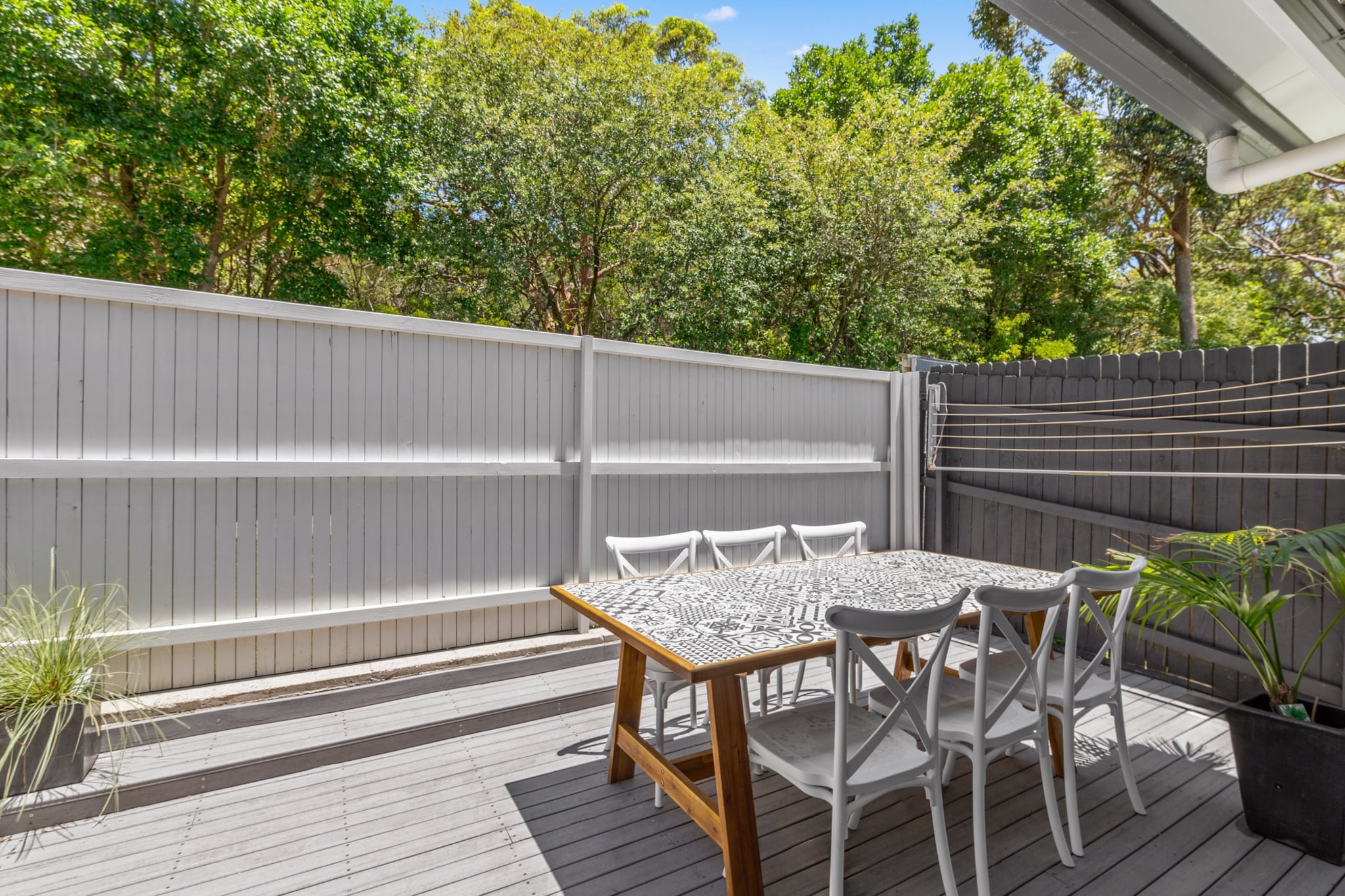 Escape to this inviting 2-bedroom house in peaceful Allambie Heights. Ideal for families or groups, the home features a spacious living area, a private garden for outdoor relaxation, and a fully equipped kitchen. With blackout blinds for restful nights and self-check-in for convenience, itâ€™s perfect for those seeking comfort and ease. Located close to parks and shops, and just a 10-minute drive to beaches, itâ€™s a fantastic base for both relaxation and exploration.
The space
This welcoming 2-bedroom, 1-bathroom home combines comfort and style in the tranquil suburb of Allambie Heights. The spacious living room includes a couch seating four, a TV with free-to-air channels, and elegant dÃ©cor. The kitchen is fully equipped for your culinary needs, while the countertop comfortably seats four. Bedrooms include a queen bed and two single beds, all with blackout blinds for restful nights. The bathroom is modern, with essentials provided. Step outside to a serene courtyard, perfect for unwinding or enjoying alfresco meals.Ideal for families or groups seeking a peaceful retreat, with easy access to beaches and nearby urban attractions
 
Living Room
-Couch seats 4 people
-TV with free-to-air channels (guests to use their own credentials)
 
Kitchen & Dining Area
-Fully equipped with cutlery and utensils
-Oven and electric stovetop
-Countertop seats 4
 
Bathroom & Laundry
-Laundry room available with new washer and dryer
-Travel essentials, towels, and hairdryer provided
 
Amenity Notes
-Private onsite parking available for one car
-Ceiling fans in both bedrooms & 1 portable fan
-A/C and ceiling fan in the living area
-Blackout blinds in bedrooms and living room
-Courtyard with seating and dining area
Local area description
Nestled in Allambie Heights, this property offers a serene yet connected lifestyle. Enjoy nearby Manly Beach for seaside activities, Warringah Mall for shopping, and Garigal National Park for hiking. The neighbourhood combines natural beauty with urban conveniences, making it ideal for families and travellers alike.
House rules
You are staying in a friendly and peaceful neighbourhood and we kindly ask you to respect the community and your surrounding neighbours. The following strict House Rules apply:
 
- No loud noise between 10 pm and 8 am
- No parties or antisocial behaviour
- No additional people are to access the property without our prior approval
- No pets are allowed in the property without approval
- No smoking is allowed at any times
- If you break something, please let us know
- To help protect all floor coverings, do not wear any shoes inside the property
 
Please be aware that excessive noise such as amplified music, vocals or screaming or anti-social behaviour in the property or common areas can cause neighbours to complain to us, the Building Manager, Council Rangers or Police.
 
IMPORTANT:
- Any breach of the House Rules may lead to a $500 fine plus compensation for any cost/damage created and immediate eviction of the property without refund.
- Pets are available on request unless the property states it is pet friendly. Any stays with pets will incur an additional cleaning fee of $200.
 
Finally, when checking out, we kindly ask you for the following:
 
- Please leave all beds unmade
- Please clean up your dishes and put them away
- In case you have rearranged furniture, please put it back to the original location
- Please take out the rubbish and remember to use the right bins
- Please ensure all appliances, A/C and lights are off and doors and windows are closed.
- Please check your accommodation thoroughly before departing to avoid any unintentional items left behind.
 
We are not liable for any items left behind after your stay. In the rare event that a guest reports a missing item, we will make every effort to locate it for you, but we cannot guarantee its retrieval. If the item is found, we will gladly assist in arranging its return to an address within Australia, subject to postage and service fees.
Interaction with guests
Welcome to MadeComfy! Our local team curates stays in exceptional Australian & New Zealand properties, ensuring style, comfort, and prime locations for discerning guests. We prioritise your needs to provide a memorable home-away-from-home experience. Explore our digital guidebooks for local recommendations, and don't hesitate to contact us throughout your stay. We're here to ensure your comfort - enjoy your stay with MadeComfy.
Notes
For your comfort, this property is prepared with professional-grade hotel-style linen, including a three-sheet setup, ensuring a fresh and hygienic sleep experience.
 
Extra Services:
- Early Check-in: Our standard check-in is at 3 pm. To guarantee early access to the property we suggest booking the night before if available. Otherwise, early check-in is subject to availability from the night before at an additional cost.
- Late check-out: Our standard check-out is at 10 am. To guarantee a later check-out of the property we suggest booking an additional night if available. Otherwise, a late check-out is subject to availability from the night before to an additional cost.
- Baggage: For security reasons, we are unable to receive or to keep unattended baggage before check-in or after check-out
- We provide a small welcome amenity pack to get your stay started.
- This booking is protected with coverage for lost baggage and emergency medical expenses, provided by Travel Support with claim upto 500 AUD (T&C Applies). For more details reach out to Guest Support team post booking.
Access description
Key collection is onsite. Further details will be provided three days before check-in upon successful reservation.
There is one small step to access the front door
Getting around
Public Transport
Regular bus services to Sydney CBD and Northern Beaches within a 5-minute walk.
 
Getting There
Sydney Airport is a 40-minute drive, while Sydney CBD is accessible in 30 minutes.