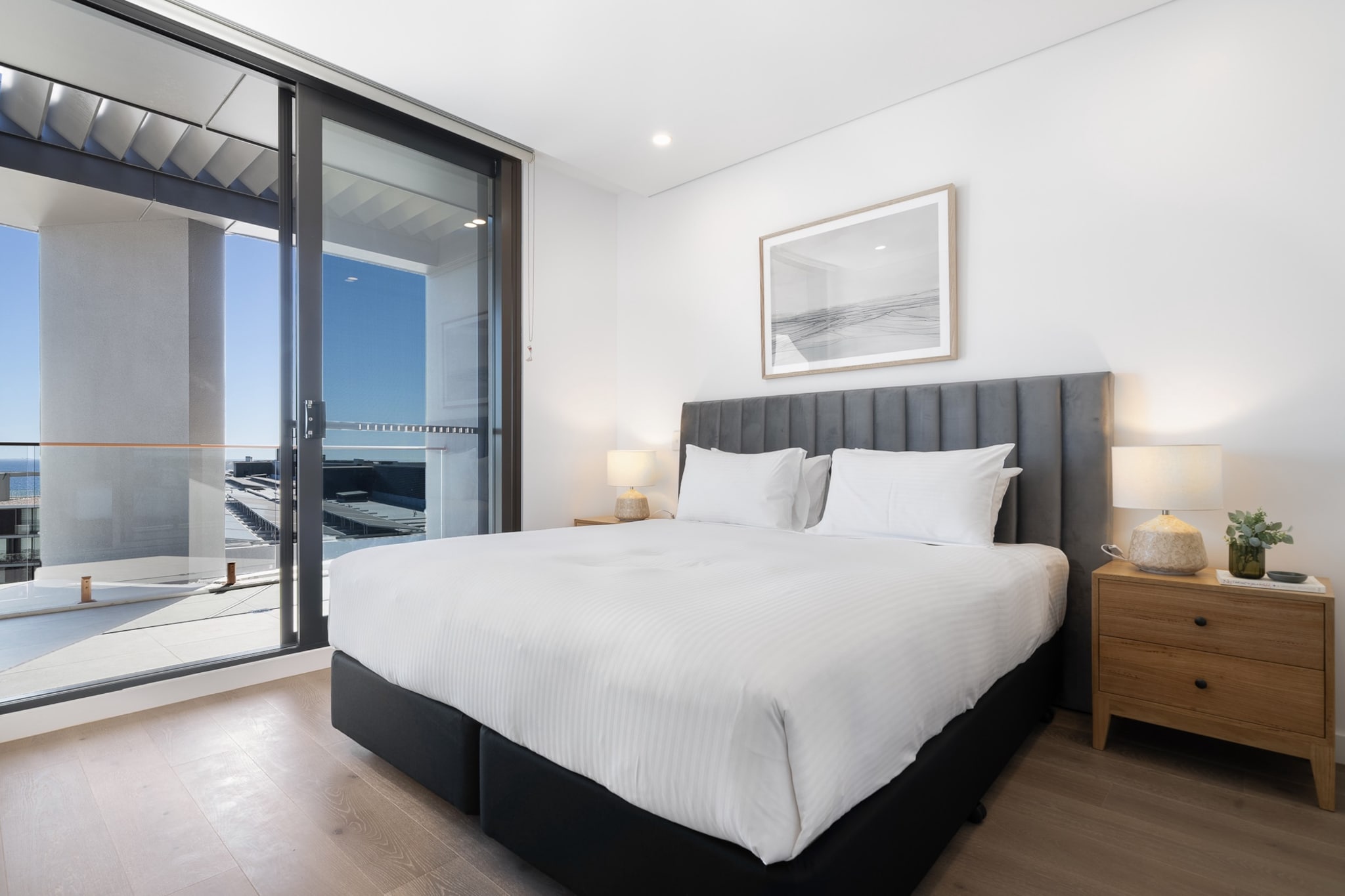 Enjoy a bright and spacious 1-bed ocean view apartment in the heart of North Fremantle. Featuring ducted A/C, a private balcony with outdoor seating and views, and access to a rooftop BBQ area, it’s perfect for coastal getaways. Includes a fully equipped kitchen, internal laundry, and Wi-Fi. Walking distance to beaches, cafés, Communal outdoor pool and transport. Self-check-in is available for convenience.
The space
This elegant penthouse one-bedroom apartment invites you to unwind in comfort, light, and style, with the ocean views. Located on the top floor, the interiors are sun-drenched and airy, adorned with natural tones and tasteful décor. As you step inside, the breathtaking ocean view greets you, visible from both the living room and the bedroom, and especially from the private balcony. The bedroom features a plush king-size bed, soft linens, and blackout blinds for a restful sleep, with the adjoining en-suite offering added privacy. The open-plan living area is spacious and welcoming, with a comfortable couch, wood plank flooring, and a mounted TV. The sleek, modern kitchen is fully equipped with contemporary appliances and flows into a cosy dining nook. Step outside onto the balcony to relax with a drink or a book, embraced by outdoor seating and refreshing breezes. Whether you're travelling for work or leisure, this penthouse offers the perfect retreat, just moments from North Fremantle’s vibrant beaches and cafés.
Living Room
-Couch seats 2 people
-TV with Free-to-Air and streaming (guests to use their own credentials)
Kitchen & Dining Area
-Fully equipped with cookware, cutlery, and utensils
-Oven and induction stovetop
-Dining area seats 4
Bathroom & Laundry
-Laundry room available with washer/dryer combo
-Travel essentials, towels and hairdryer provided
Amenity Notes
-Onsite car bay for 1 vehicle (max height 2.2m)
-Air conditioning and heating in lounge room and bedroom
-Wi-Fi is available
-Private balcony with outdoor furniture and ocean views
-Communal rooftop BBQ, and lounge area on level 5.
-Yoga studio available on ground level (additional cost, independently operated)
Local area description
North Fremantle is a laid-back coastal suburb known for its café culture, riverfront walks, and close proximity to Port Beach. Explore iconic landmarks like Fremantle Markets, the Round House, and the WA Maritime Museum. With easy train access to Perth and nearby attractions, it’s perfect for both relaxing getaways and city excursions.
House rules
You are staying in a friendly and peaceful neighbourhood and we kindly ask you to respect the community and your surrounding neighbours. The following strict House Rules apply:
- No loud noise between 10 pm and 8 am
- No parties or antisocial behaviour
- No additional people are to access the property without our prior approval
- No pets are allowed in the property
- No smoking is allowed at any times
- If you break something, please let us know
- To help protect all floor coverings, do not wear any shoes inside the property
Please be aware that excessive noise such as amplified music, vocals or screaming or anti-social behaviour in the property or common areas can cause neighbours to complain to us, the Building Manager, Council Rangers or Police.
IMPORTANT:
- Any breach of the House Rules may lead to a $500 fine plus compensation for any cost/damage created and immediate eviction of the property without refund.
Finally, when checking out, we kindly ask you for the following:
- Please leave all beds unmade
- Please clean up your dishes and put them away
- In case you have rearranged furniture, please put it back to the original location
- Please take out the rubbish and remember to use the right bins
- Please ensure all appliances, A/C and lights are off and doors and windows are closed.
- Please check your accommodation thoroughly before departing to avoid any unintentional items left behind.
We are not liable for any items left behind after your stay. In the rare event that a guest reports a missing item, we will make every effort to locate it for you, but we cannot guarantee its retrieval. If the item is found, we will gladly assist in arranging its return to an address within Australia, subject to postage and service fees.
Interaction with guests
Welcome to MadeComfy! Our local team curates stays in exceptional Australian & New Zealand properties, ensuring style, comfort, and prime locations for discerning guests. We prioritise your needs to provide a memorable home-away-from-home experience. Explore our digital guidebooks for local recommendations, and don't hesitate to contact us throughout your stay. We're here to ensure your comfort - enjoy your stay with MadeComfy.
Notes
- The communal rooftop pool is currently unavailable until August 2025
- For your comfort, this property is prepared with professional-grade hotel-style linen, including a three-sheet setup, ensuring a fresh and hygienic sleep experience.
Extra Services:
- Early Check-in: Our standard check-in is at 3 pm. To guarantee early access to the property we suggest booking the night before if available. Otherwise, early check-in is subject to availability from the night before at an additional cost.
- Late check-out: Our standard check-out is at 10 am. To guarantee a later check-out of the property we suggest booking an additional night if available. Otherwise, a late check-out is subject to availability from the night before to an additional cost.
- Baggage: For security reasons, we are unable to receive or to keep unattended baggage before check-in or after check-out
- We provide a small welcome amenity pack to get your stay started.
- Please contact MadeComfy directly if you wish to book an adjoining room.
- This booking is protected with coverage for lost baggage and emergency medical expenses, provided by Travel Support with claim upto 500 AUD (T&C Applies). For more details reach out to Guest Support team post booking.
-Communal outdoor pool
Access description
Key collection is onsite. Information will be sent 3 days before check-in if your booking is approved.
Getting around
Public Transport
North Fremantle Station is a short walk away, offering direct trains to Perth CBD and Fremantle. Local buses run to Cottesloe and surrounding suburbs.
Getting There
About 35 mins by car from Perth Airport and 25 mins from Perth CBD.