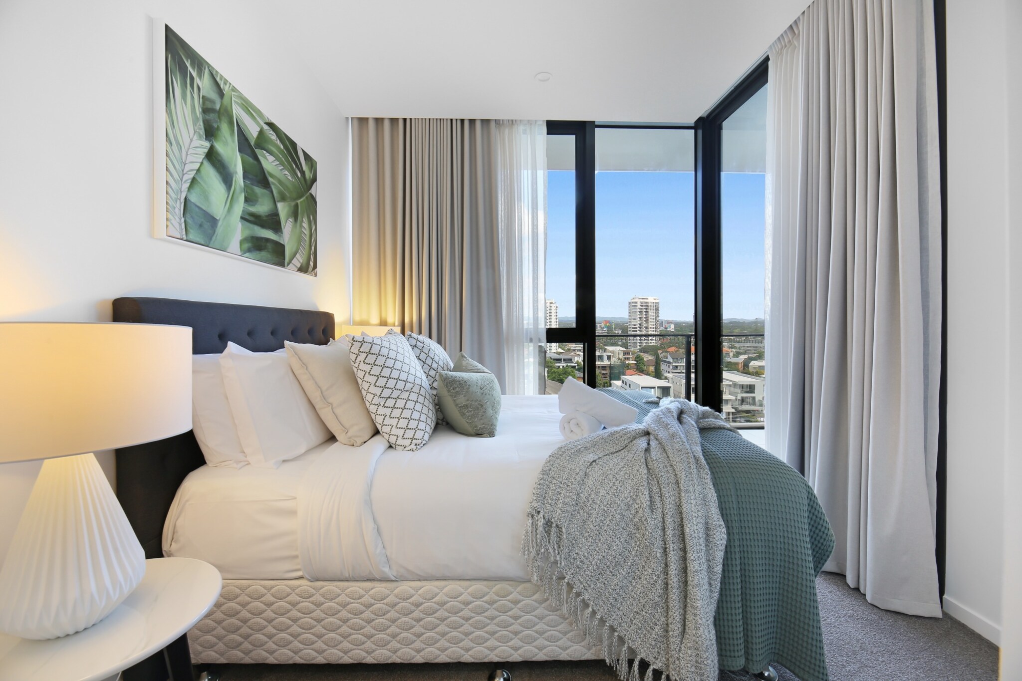 Bed Linen, Elevator, Hot Water, Internet Access DSL, Safe, Wardrobe, Living room(TV, seating area), Kitchen(dining table, stove, electric kettle, toaster, coffee machine, oven, microwave, dishwasher, fridge, dishes and cutlery, Coffee), bedroom(Queen Bed), bedroom(2x single bed), bathroom(bath tub, shower, washbasin, toilet, hairdryer, Towels incl., Essentials), bathroom(shower, washbasin, toilet, hairdryer, Towels incl., Essentials), First Aid, Beach, Play area, tumble dryer, cot, washing machine, balcony or terrace, heating, air conditioning, swimming pool, private outdoor pool, iron, Towels/Sheets (Incl.), Carbon monoxide detector, Long term stays allowed, Near Ocean, Room-darkening shades, Wine glasses