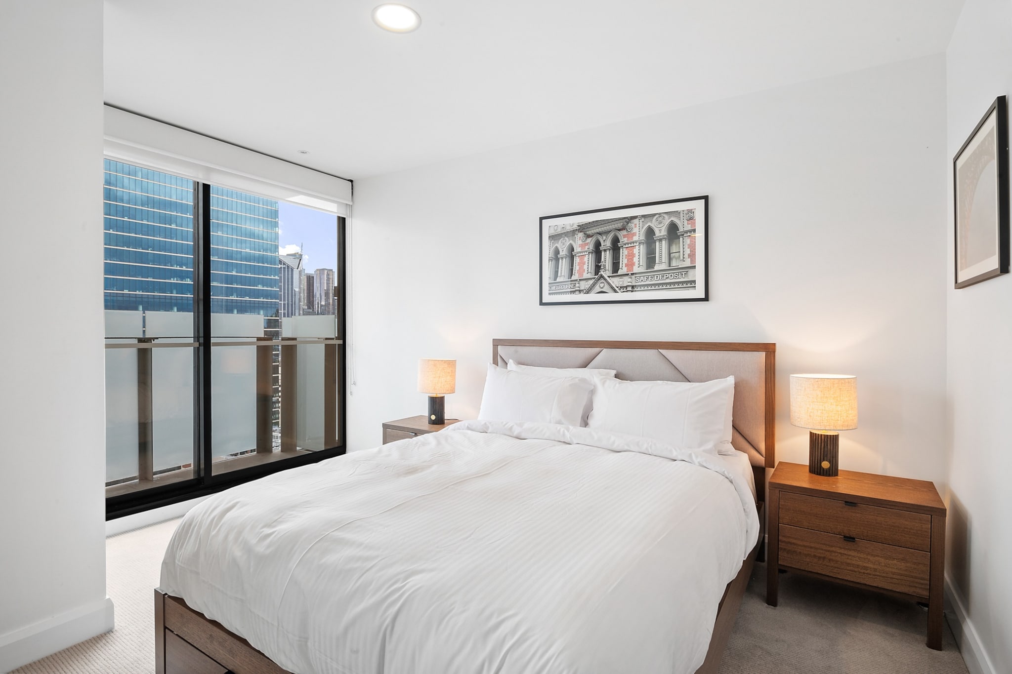 Enjoy a stylish stay in this centrally located Melbourne apartment, steps from the theatre precinct and Flinders Lane eateries. Featuring two queen bedrooms, a study nook, and a private balcony, it’s ideal for business or leisure travellers. The property offers secure onsite parking, ducted air conditioning, and Wi-Fi, with self-check-in available via Keynest for added convenience.
The space
This elegant 2-bedroom apartment offers a welcoming mix of comfort and contemporary style in the heart of Melbourne’s vibrant CBD. Inside, you’ll find a bright, open-plan living space with wooden floors and a sleek entertainment set-up. The living room features a comfortable couch and smart TV access. The kitchen is fully equipped with modern appliances, including a gas stovetop, electric oven, dishwasher, and coffee machine, flowing into a dining area that seats four. The bedrooms each feature a queen bed, ample storage, and blackout blinds for restful nights. The master bedroom boasts an en-suite, while the main bathroom complements the other bedrooms; both bathrooms are thoughtfully stocked with travel essentials and hairdryers. A private laundry room includes a washer, dryer, and full cleaning amenities. Ideal for working travellers, the study nook is located beside the dining area. Guests also have access to a serene garden on level 3 (seasonal access). With a secure onsite car park and lift access, every detail ensures a smooth and enjoyable stay.
Living Room
- Couch seats 3 people + armchair
- TV with Free-to-Air and streaming apps (guests to use their own credentials)
Kitchen & Dining Area
- Fully equipped with cutlery and utensils
- Electric oven and gas stovetop
- Dining area seats 4
Bathroom & Laundry
-Laundry room available with washer and dryer
-Travel essentials, towels and hairdryer provided
Amenity Notes
- On-site secure parking for 1 standard vehicle in the basement
- Ducted A/C (heating + cooling) throughout
- Study nook in the living area
- Wi-Fi is available
- Communal garden access on level 3 (closed during winter)
Local area description
Located in Melbourne’s bustling CBD, this apartment offers unbeatable access to iconic attractions. Just steps from the theatre precinct, MCG stadium, and Flinders Lane's dining scene, it’s perfect for exploring the city's arts and culinary culture. Walk to Federation Square, Bourke Street Mall, and Chinatown within minutes.
House rules
You are staying in a friendly and peaceful neighbourhood and we kindly ask you to respect the community and your surrounding neighbours. The following strict House Rules apply:
- No loud noise between 10 pm and 8 am
- No parties or antisocial behaviour
- No additional people are to access the property without our prior approval
- No pets are allowed in the property without approval
- No smoking is allowed at any times
- If you break something, please let us know
- To help protect all floor coverings, do not wear any shoes inside the property
Please be aware that excessive noise such as amplified music, vocals or screaming or anti-social behaviour in the property or common areas can cause neighbours to complain to us, the Building Manager, Council Rangers or Police.
IMPORTANT:
- Any breach of the House Rules may lead to a $500 fine plus compensation for any cost/damage created and immediate eviction of the property without refund.
- Pets are available on request unless the property states it is pet friendly. Any stays with pets will incur an additional cleaning fee of $200.
Finally, when checking out, we kindly ask you for the following:
- Please leave all beds unmade
- Please clean up your dishes and put them away
- In case you have rearranged furniture, please put it back to the original location
- Please take out the rubbish and remember to use the right bins
- Please ensure all appliances, A/C and lights are off and doors and windows are closed.
- Please check your accommodation thoroughly before departing to avoid any unintentional items left behind.
We are not liable for any items left behind after your stay. In the rare event that a guest reports a missing item, we will make every effort to locate it for you, but we cannot guarantee its retrieval. If the item is found, we will gladly assist in arranging its return to an address within Australia, subject to postage and service fees.
Interaction with guests
Welcome to MadeComfy! Our local team curates stays in exceptional Australian & New Zealand properties, ensuring style, comfort, and prime locations for discerning guests. We prioritise your needs to provide a memorable home-away-from-home experience. Explore our digital guidebooks for local recommendations, and don't hesitate to contact us throughout your stay. We're here to ensure your comfort - enjoy your stay with MadeComfy.
Notes
Although this property is in a serviced apartment, please do not approach the concierge for any apartment queries. Contact MadeComfy instead
For your comfort, this property is prepared with professional-grade hotel-style linen, including a three-sheet setup, ensuring a fresh and hygienic sleep experience.
Extra Services:
- Early Check-in: Our standard check-in is at 3 pm. To guarantee early access to the property we suggest booking the night before if available. Otherwise, early check-in is subject to availability from the night before at an additional cost.
- Late check-out: Our standard check-out is at 10 am. To guarantee a later check-out of the property we suggest booking an additional night if available. Otherwise, a late check-out is subject to availability from the night before to an additional cost.
- Baggage: For security reasons, we are unable to receive or to keep unattended baggage before check-in or after check-out
- We provide a small welcome amenity pack to get your stay started.
- This booking is protected with coverage for lost baggage and emergency medical expenses, provided by Travel Support with claim upto 500 AUD (T&C Applies). For more details reach out to Guest Support team post booking.
Access description
The key collection is located offsite (500m away from the property) and not available 24/7. Further details will be provided 3 days before check-in if your booking is successfully reserved.
Getting around
Public Transport
Numerous tram stops along Collins St, with access to Flinders Street Station and the City Circle tram.
Getting There
Approx. 25 min drive from Melbourne Airport.
Approx. 5 min drive or 15 min walk to Melbourne CBD.