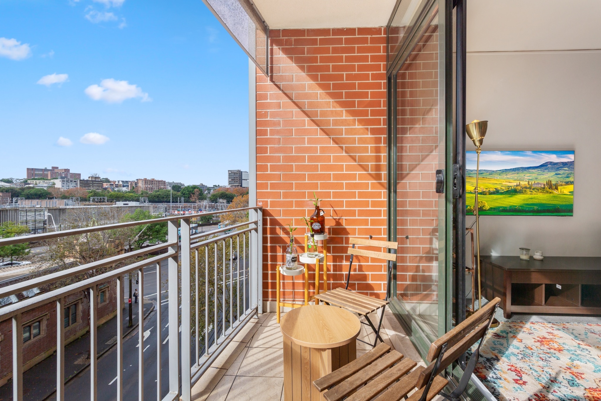 Enjoy a chic and compact retreat in the heart of Chippendale. This stylish one-bedroom unit offers a peaceful private balcony, comfortable furnishings, and a well-equipped kitchen. Ideal for solo travellers or couples, it features a combined washer/dryer, self-check-in, and streaming-ready TV. Just moments from galleries, cafés, and transport.
The space
This stylish 1-bedroom unit balances urban charm with comfort. The open-plan space features a queen-sized bed with fresh bedding, blackout blinds, and a single bedside table and lamp, creating a cosy atmosphere for restful nights. The living area includes a two-seater couch, rug, and a TV equipped for digital streaming, making it ideal for relaxing. Carpeted flooring adds warmth, while a dining nook with two chairs invites intimate meals. The kitchen is fully stocked and includes a gas stovetop, gas oven, and essential appliances, including a coffee machine. A compact private bathroom with quality fittings and a combined washer/dryer completes the interior. Step through the balcony doors to enjoy your private outdoor space, furnished for relaxation. With secure access and proximity to Chippendale’s lively streets, this unit is a serene haven in the heart of the city.
Living Room
- Couch seats 2 people
- TV with streaming access (guests to use their own credentials)
Kitchen & Dining Area
- Fully equipped with cutlery and utensils
- Gas stovetop and gas oven
- Dining area seats 2
Bathroom & Laundry
- Laundry room available with washer and dryer combo
- Travel essentials, towels and hairdryer provided
Amenity Notes
- No onsite parking available
- Wi-Fi is available
- Portable heater & fan provided
- Balcony with outdoor furniture
Local area description
Located in vibrant Chippendale, this studio sits minutes from Central Park Mall, White Rabbit Gallery, and Spice Alley. A creative and cultural hub, the area is dotted with cafés, art spaces, and green pockets. Perfect for travellers looking to explore Sydney’s trendy inner city.
House rules
You are staying in a friendly and peaceful neighbourhood and we kindly ask you to respect the community and your surrounding neighbours. The following strict House Rules apply:
- No loud noise between 10 pm and 8 am
- No parties or antisocial behaviour
- No additional people are to access the property without our prior approval
- No pets are allowed in the property without approval
- No smoking is allowed at any times
- If you break something, please let us know
- To help protect all floor coverings, do not wear any shoes inside the property
Please be aware that excessive noise such as amplified music, vocals or screaming or anti-social behaviour in the property or common areas can cause neighbours to complain to us, the Building Manager, Council Rangers or Police.
IMPORTANT:
- Any breach of the House Rules may lead to a $500 fine plus compensation for any cost/damage created and immediate eviction of the property without refund.
- Pets are available on request unless the property states it is pet friendly. Any stays with pets will incur an additional cleaning fee of $200.
Finally, when checking out, we kindly ask you for the following:
- Please leave all beds unmade
- Please clean up your dishes and put them away
- In case you have rearranged furniture, please put it back to the original location
- Please take out the rubbish and remember to use the right bins
- Please ensure all appliances, A/C and lights are off and doors and windows are closed.
- Please check your accommodation thoroughly before departing to avoid any unintentional items left behind.
We are not liable for any items left behind after your stay. In the rare event that a guest reports a missing item, we will make every effort to locate it for you, but we cannot guarantee its retrieval. If the item is found, we will gladly assist in arranging its return to an address within Australia, subject to postage and service fees.
Interaction with guests
Welcome to MadeComfy! Our local team curates stays in exceptional Australian & New Zealand properties, ensuring style, comfort, and prime locations for discerning guests. We prioritise your needs to provide a memorable home-away-from-home experience. Explore our digital guidebooks for local recommendations, and don't hesitate to contact us throughout your stay. We're here to ensure your comfort - enjoy your stay with MadeComfy.
Notes
For your comfort, this property is prepared with professional-grade hotel-style linen, including a three-sheet setup, ensuring a fresh and hygienic sleep experience.
Extra Services:
- Early Check-in: Our standard check-in is at 3 pm. To guarantee early access to the property we suggest booking the night before if available. Otherwise, early check-in is subject to availability from the night before at an additional cost.
- Late check-out: Our standard check-out is at 10 am. To guarantee a later check-out of the property we suggest booking an additional night if available. Otherwise, a late check-out is subject to availability from the night before to an additional cost.
- Baggage: For security reasons, we are unable to receive or to keep unattended baggage before check-in or after check-out
- We provide a small welcome amenity pack to get your stay started.
- This booking is protected with coverage for lost baggage and emergency medical expenses, provided by Travel Support with claim upto 500 AUD (T&C Applies). For more details reach out to Guest Support team post booking.
Access description
Key collection is onsite. Further details will be provided 3 days before check-in if your booking is successfully reserved.
Getting around
Public Transport
Close to Central Station (400m) for trains, buses & light rail. Frequent buses along George St provide city access.
Getting There
20 mins by car from Sydney Airport. Approx. 10 mins by car or 15 mins via train to Sydney CBD.