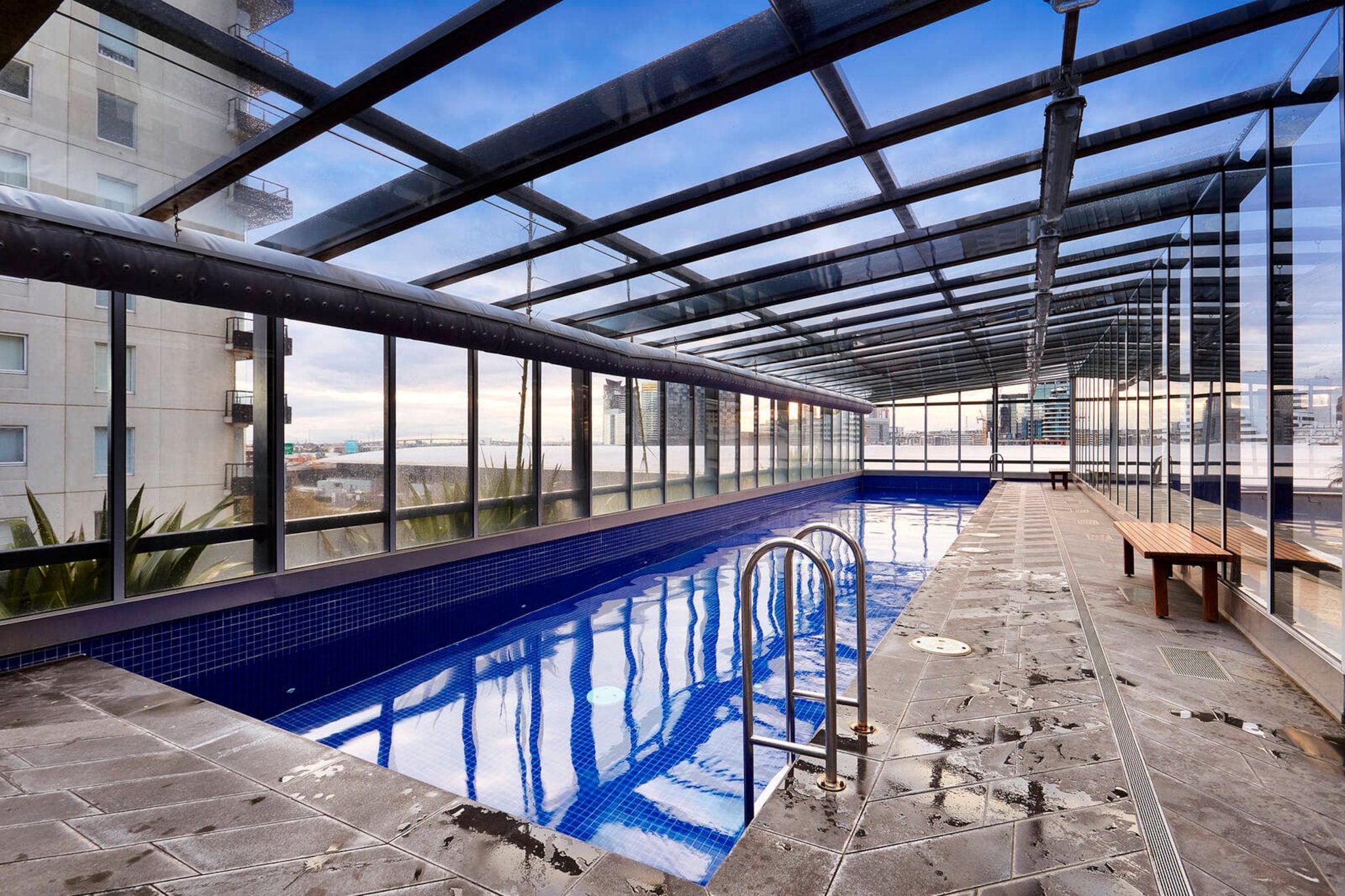 Relax in this stylish 2-bedroom Southbank apartment, perfectly located moments from Crown Casino, the Yarra River, and Melbourneâ€™s vibrant city attractions. With a generous sunlit terrace, ducted air conditioning, and a Smart TV, itâ€™s ideal for both business and leisure stays. Enjoy resort-style facilities including a pool and gym, plus the convenience of onsite parking, a fully equipped kitchen, and private laundry. A sleek, comfortable base for your next Melbourne escape.
The space
Step into a spacious and well-appointed 2-bedroom, 2-bathroom apartment designed for ease and comfort in the heart of Southbank. The sunlit lounge flows effortlessly onto a private courtyard, offering a peaceful outdoor escape with city skyline views. Inside, soft carpeting enhances the warmth of the open living space, furnished with a comfortable 3-seater couch and Smart TV. The bedrooms feature a queen and a double bed, both with plush bedding, bedside tables, and ample storage. The master includes an en-suite bathroom for added privacy, while a second full bathroom caters to guests. The sleek kitchen comes fully stocked with quality essentials and features a gas stovetop plus an electric oven- perfect for whipping up home-cooked meals. Dine at the four-seater table or unwind with a coffee in the cosy living area. A private laundry room with washer and dryer adds convenience, perfect for longer stays. With ducted heating and cooling in the lounge and kitchen, your comfort is assured year-round.
 
Living Room
- Couch seats 4 people
- Smart TV with streaming apps available (guests to use their own credentials)
 
Kitchen & Dining Area
- Fully equipped with cutlery and utensils
- Electric oven and gas stovetop
- Dining area seats 4
 
Bathroom & Laundry
- Two bathrooms
- Laundry area with washer and dryer in the main bathroom
- Travel essentials, towels and hairdryer provided
 
Amenity Notes
- Parking: Onsite with 1 space
- Ducted A/C (heating + cooling) in lounge and kitchen
- Portable heater in the bedroom
- Wi-Fi is available
- Private Amenities: Terrace with outdoor seating for 2
- Building Amenities: Access to communal pool and gym on level 7
Local area description
Located in Melbourneâ€™s cultural heart, Southbank offers vibrant city living with Crown Casino, the Arts Centre and South Melbourne Market all nearby. Stroll the scenic Yarra River promenade or explore eclectic eateries and world-class shopping just steps away.
House rules
You are staying in a friendly and peaceful neighbourhood and we kindly ask you to respect the community and your surrounding neighbours. The following strict House Rules apply:
 
- No loud noise between 10 pm and 8 am
- No parties or antisocial behaviour
- No additional people are to access the property without our prior approval
- No pets are allowed in the property without approval
- No smoking is allowed at any times
- If you break something, please let us know
- To help protect all floor coverings, do not wear any shoes inside the property
 
Please be aware that excessive noise such as amplified music, vocals or screaming or anti-social behaviour in the property or common areas can cause neighbours to complain to us, the Building Manager, Council Rangers or Police.
 
IMPORTANT:
- Any breach of the House Rules may lead to a $500 fine plus compensation for any cost/damage created and immediate eviction of the property without refund.
- Pets are available on request unless the property states it is pet friendly. Any stays with pets will incur an additional cleaning fee of $200.
 
Finally, when checking out, we kindly ask you for the following:
 
- Please leave all beds unmade
- Please clean up your dishes and put them away
- In case you have rearranged furniture, please put it back to the original location
- Please take out the rubbish and remember to use the right bins
- Please ensure all appliances, A/C and lights are off and doors and windows are closed.
- Please check your accommodation thoroughly before departing to avoid any unintentional items left behind.
 
We are not liable for any items left behind after your stay. In the rare event that a guest reports a missing item, we will make every effort to locate it for you, but we cannot guarantee its retrieval. If the item is found, we will gladly assist in arranging its return to an address within Australia, subject to postage and service fees.
Interaction with guests
Welcome to MadeComfy! Our local team curates stays in exceptional Australian & New Zealand properties, ensuring style, comfort, and prime locations for discerning guests. We prioritise your needs to provide a memorable home-away-from-home experience. Explore our digital guidebooks for local recommendations, and don't hesitate to contact us throughout your stay. We're here to ensure your comfort - enjoy your stay with MadeComfy.
Notes
- Stairs to building entrance
 
For your comfort, this property is prepared with professional-grade hotel-style linen, including a three-sheet setup, ensuring a fresh and hygienic sleep experience.
 
Extra Services:
- Early Check-in: Our standard check-in is at 3 pm. To guarantee early access to the property we suggest booking the night before if available. Otherwise, early check-in is subject to availability from the night before at an additional cost.
- Late check-out: Our standard check-out is at 10 am. To guarantee a later check-out of the property we suggest booking an additional night if available. Otherwise, a late check-out is subject to availability from the night before to an additional cost.
- Baggage: For security reasons, we are unable to receive or to keep unattended baggage before check-in or after check-out
- We provide a small welcome amenity pack to get your stay started.
- This booking is protected with coverage for lost baggage and emergency medical expenses, provided by Travel Support with claim upto 500 AUD (T&C Applies). For more details reach out to Guest Support team post booking.
Access description
The key collection is located offsite (Please update the distance) and not available 24/7. Further details will be provided 3 days before check-in if your booking is successfully reserved.
Getting around
Public Transport
Nearby tram stops and bus routes run along Whiteman St, offering direct links to the CBD and Southern Cross Station.
 
Getting There
Southbank is 25 mins by car from Melbourne Airport and just 5 mins from Melbourne CBD.