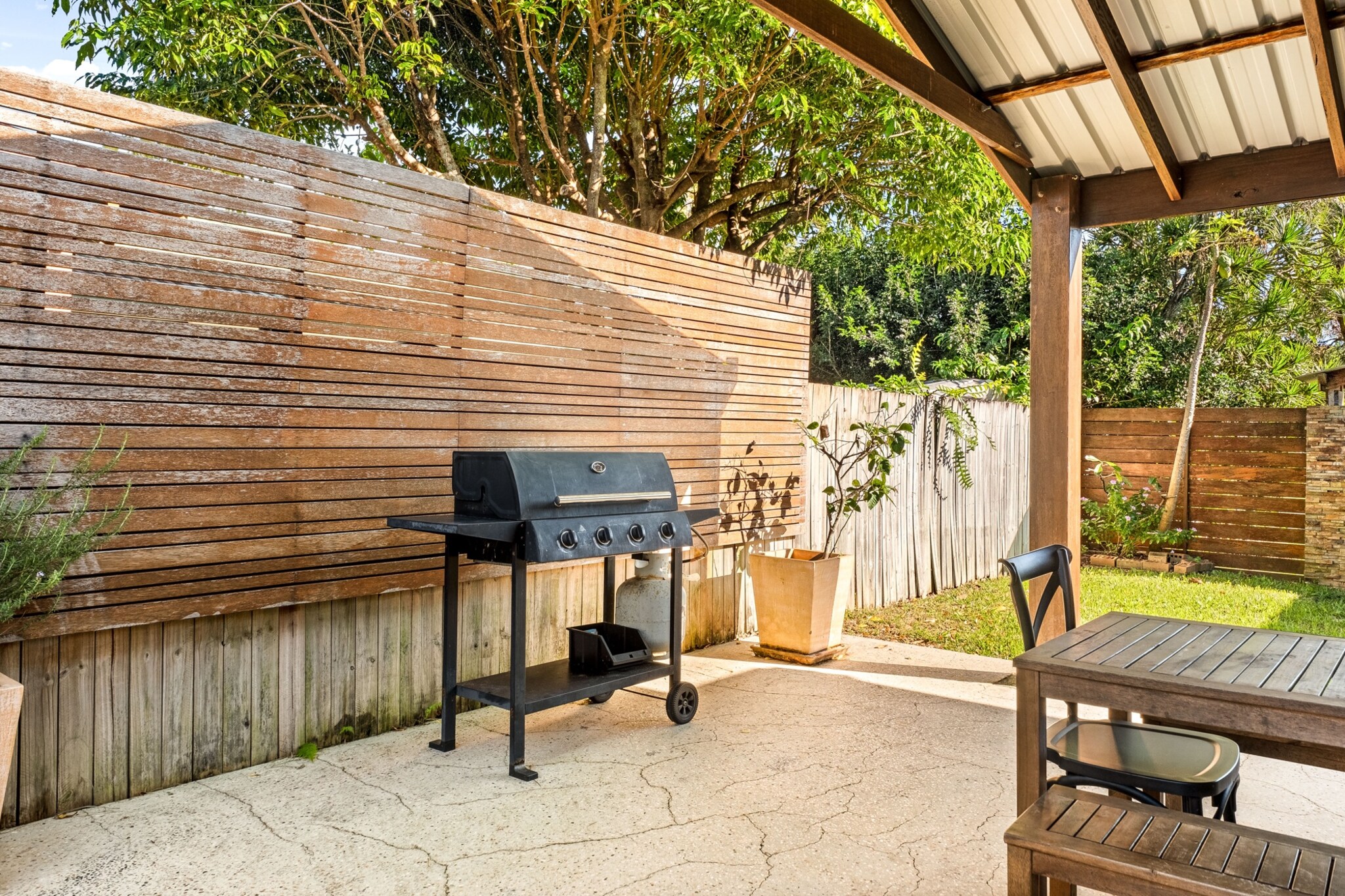 Relax in this light-filled Palm Beach house just moments from the surf. Featuring a spacious layout, private courtyard, and pet-friendly appeal, itâ€™s ideal for families or beach-loving travellers. Enjoy a full kitchen, onsite parking, and easy self-check-in. With streaming-ready TV, in-unit laundry, and coastal charm throughout, this is your perfect Gold Coast retreat.
The space
Step into this light-filled coastal house designed for comfort and beachside living. The open-plan living space is inviting and relaxed, featuring a tiled lounge with seating for four and a large TV. Flowing from the living area, a private courtyard with outdoor furniture sets the scene for alfresco dining or lazy afternoons under the sun. Inside, the home includes two thoughtfully arranged bedrooms- one with a queen bed, the other fitted with two sets of bunk beds- each room equipped with blackout blinds for restful sleep. The bathroom is sleek and practical, with all the essentials provided. A private laundry room with washer and dryer adds everyday convenience for longer stays. The kitchen comes fully equipped for home-cooked meals, complete with an electric oven and stovetop, generous kitchenware, and a dining setting for six, plus additional seating at the breakfast counter. With warm tones, practical features, and a welcoming feel throughout, this Palm Beach house is perfectly suited for families, friends, or travellers seeking a relaxed stay just moments from the waves.
 
Living Room
- Couch seats 4 people + armchair
-TV with Free-to-Air and streaming apps (guests to use their own credentials)
 
Kitchen & Dining Area
- Fully equipped with cutlery and utensils
- Electric stovetop and electric oven
- Dining area seats 6, and countertop seats 2
 
Bathroom & Laundry
- Laundry area in the main bathroom with washer only
- Travel essentials, towels and hairdryer provided
 
Amenity Notes
- Onsite parking in front of garage (large vehicle, 1 space)
- A/C (heating + cooling) in the living room only
- Ceiling fan in the main room
- Wi-Fi is available
- Outdoor shower to rinse after the beach
- Private sheltered outdoor courtyard with a full furniture set and BBQ
Local area description
Located in laid-back Palm Beach, this home is steps from pristine coastline, relaxed cafÃ©s, and scenic spots. Explore Tallebudgera Creek, stroll Burleigh Head National Park, or enjoy dining at local favourites like The Collective. A perfect blend of nature and coastal lifestyle awaits.
House rules
You are staying in a friendly and peaceful neighbourhood and we kindly ask you to respect the community and your surrounding neighbours. The following strict House Rules apply:
 
- No loud noise between 10 pm and 8 am
- No parties or antisocial behaviour
- No additional people are to access the property without our prior approval
- No pets are allowed in the property without approval
- No smoking is allowed at any times
- If you break something, please let us know
- To help protect all floor coverings, do not wear any shoes inside the property
 
Please be aware that excessive noise such as amplified music, vocals or screaming or anti-social behaviour in the property or common areas can cause neighbours to complain to us, the Building Manager, Council Rangers or Police.
 
IMPORTANT:
- Any breach of the House Rules may lead to a $500 fine plus compensation for any cost/damage created and immediate eviction of the property without refund.
- Pets are available on request unless the property states it is pet friendly. Any stays with pets will incur an additional cleaning fee of $200.
 
Finally, when checking out, we kindly ask you for the following:
 
- Please leave all beds unmade
- Please clean up your dishes and put them away
- In case you have rearranged furniture, please put it back to the original location
- Please take out the rubbish and remember to use the right bins
- Please ensure all appliances, A/C and lights are off and doors and windows are closed.
- Please check your accommodation thoroughly before departing to avoid any unintentional items left behind.
 
We are not liable for any items left behind after your stay. In the rare event that a guest reports a missing item, we will make every effort to locate it for you, but we cannot guarantee its retrieval. If the item is found, we will gladly assist in arranging its return to an address within Australia, subject to postage and service fees.
Interaction with guests
Welcome to MadeComfy! Our local team curates stays in exceptional Australian & New Zealand properties, ensuring style, comfort, and prime locations for discerning guests. We prioritise your needs to provide a memorable home-away-from-home experience. Explore our digital guidebooks for local recommendations, and don't hesitate to contact us throughout your stay. We're here to ensure your comfort - enjoy your stay with MadeComfy.
Notes
- Pets allowed upon approved requests; additional fees apply
 
For your comfort, this property is prepared with professional-grade hotel-style linen, including a three-sheet setup, ensuring a fresh and hygienic sleep experience.
 
Extra Services:
- Early Check-in: Our standard check-in is at 3 pm. To guarantee early access to the property we suggest booking the night before if available. Otherwise, early check-in is subject to availability from the night before at an additional cost.
- Late check-out: Our standard check-out is at 10 am. To guarantee a later check-out of the property we suggest booking an additional night if available. Otherwise, a late check-out is subject to availability from the night before to an additional cost.
- Baggage: For security reasons, we are unable to receive or to keep unattended baggage before check-in or after check-out
- We provide a small welcome amenity pack to get your stay started.
- This booking is protected with coverage for lost baggage and emergency medical expenses, provided by Travel Support with claim upto 500 AUD (T&C Applies). For more details reach out to Guest Support team post booking.
Access description
Key collection is onsite. Further details will be provided 3 days before check-in if your booking is successfully reserved.
Getting around
Public Transport:
Local bus routes connect Palm Beach to Varsity Lakes Station and Gold Coast Light Rail.
 
Getting There:
Approx. 15-min drive from Gold Coast Airport. 1-hr drive from Brisbane CBD via M1.

