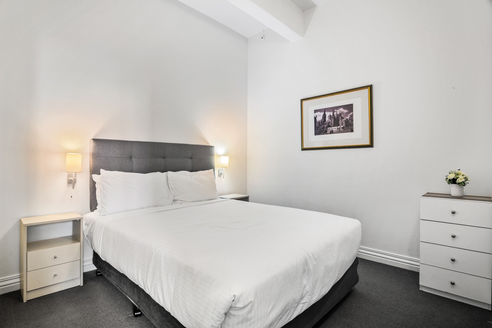 Stay in the heart of Melbourne at this stylish 1-bed apartment on Collins Street. Featuring a dedicated working desk, queen bed, and modern kitchen, this space offers comfort and convenience for short stays. Enjoy easy access to nearby shops, transport, and attractions. Self-check-in available.

Public Transport
2-min walk to trams on Collins St and 7-min walk to Flinders St Station.

Getting There
25-min drive from Melbourne Airport (MEL) and 5-min from Melbourne CBD.
The space
Tucked within a heritage-style building, this one-bedroom apartment blends city convenience with classic charm. Inside, the bedroom is fitted with a cosy queen bed, complemented by blackout blinds for restful nights. The living space includes a two-seater sofa, coffee table, TV and an adjoining working desk ideal for remote work. Adjacent to this is a dining area with seating for two, and a fully equipped kitchenette featuring an electric stovetop, microwave, and dishwasher. Although modest in size, the apartment delivers a functional, home-like atmosphere designed for comfortable short stays.
 
Living Room
- Couch seats 2 people + armchair
- TV with Free-to-Air
 
Kitchen & Dining Area
- Fully equipped with cutlery and utensils
- Electric stovetop, coffee machine and microwave
- Dining area seats 2
- Nespresso Coffee Machine
- Small fridge
 
Bathroom
- Travel essentials, towels and hairdryer provided
- Iron and ironing board
- Communal tap-and-go laundry room available (additional charges apply)
