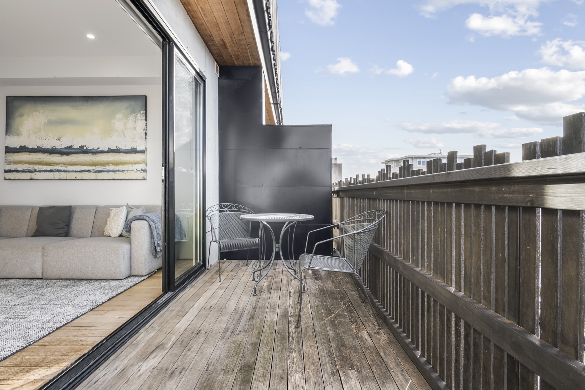 Discover this inviting Northcote townhouse featuring three queen bedrooms, a private balcony, and stylish open-plan living. Perfect for families or groups, the home includes a fully equipped kitchen, modern bathrooms, a dedicated study nook, and undercover parking. Enjoy self-check-in and all the comforts of home with washer and Wi-Fi included.
The space
Set across three thoughtfully designed levels, this spacious townhouse welcomes guests with an open-plan living area, warm floorboards, and contemporary styling. The lounge is styled with comfortable seating for six, a sleek TV unit, and light-filled access to the outdoor balcony. The adjacent dining space includes a table for four, with a separate breakfast bar to enjoy casual meals. The kitchen features a gas stovetop, electric oven, and all essential appliances including a coffee machine. Each of the three queen bedrooms is appointed with plush bedding, blackout blinds, and bedside tables, while the upstairs master boasts a private en-suite. The bathrooms are modern and practical, equipped with travel essentials and a hairdryer. A dedicated study nook on the second floor offers a quiet workspace. The laundry room includes a washer and ironing facilities. Outdoors, relax on the furnished balcony accessible via the living room and master suite.
 
Living Room
- Couch seats 6 people
- TV with Free-to-Air access
 
Kitchen & Dining Area
- Fully equipped with cutlery, and utensils
- Gas stovetop and electric oven
- Dining area seats 4
 
Bathroom & Laundry
- Laundry room available with washer
- Travel essentials, towels and hairdryer provided
 
Amenity Notes
- Onsite undercover parking for 1 car via laneway (labelled 4)
- Split system heaters in all rooms
- Study nook located on the 2nd floor
- Wi-Fi is available
- Private Amenities: Balcony with outdoor furniture accessible via master and living room
Local area description
Located in vibrant Northcote, this townhouse offers a relaxed lifestyle with easy access to Melbourneâ€™s cafÃ©s, boutiques, and parks. Walk to High Street for dining, explore All Nations Park, or catch live music at the iconic Northcote Social Club. Enjoy a blend of suburban calm and inner-city convenience.
House rules
You are staying in a friendly and peaceful neighbourhood and we kindly ask you to respect the community and your surrounding neighbours. The following strict House Rules apply:
 
- No loud noise between 10 pm and 8 am
- No parties or antisocial behaviour
- No additional people are to access the property without our prior approval
- No pets are allowed in the property without approval
- No smoking is allowed at any times
- If you break something, please let us know
- To help protect all floor coverings, do not wear any shoes inside the property
 
Please be aware that excessive noise such as amplified music, vocals or screaming or anti-social behaviour in the property or common areas can cause neighbours to complain to us, the Building Manager, Council Rangers or Police.
 
IMPORTANT:
- Any breach of the House Rules may lead to a $500 fine plus compensation for any cost/damage created and immediate eviction of the property without refund.
- Pets are available on request unless the property states it is pet friendly. Any stays with pets will incur an additional cleaning fee of $200.
 
Finally, when checking out, we kindly ask you for the following:
 
- Please leave all beds unmade
- Please clean up your dishes and put them away
- In case you have rearranged furniture, please put it back to the original location
- Please take out the rubbish and remember to use the right bins
- Please ensure all appliances, A/C and lights are off and doors and windows are closed.
- Please check your accommodation thoroughly before departing to avoid any unintentional items left behind.
 
We are not liable for any items left behind after your stay. In the rare event that a guest reports a missing item, we will make every effort to locate it for you, but we cannot guarantee its retrieval. If the item is found, we will gladly assist in arranging its return to an address within Australia, subject to postage and service fees.
Interaction with guests
Welcome to MadeComfy! Our local team curates stays in exceptional Australian & New Zealand properties, ensuring style, comfort, and prime locations for discerning guests. We prioritise your needs to provide a memorable home-away-from-home experience. Explore our digital guidebooks for local recommendations, and don't hesitate to contact us throughout your stay. We're here to ensure your comfort - enjoy your stay with MadeComfy.
Notes
- Stairs are required to access property stairs are inside the property.
 
For your comfort, this property is prepared with professional-grade hotel-style linen, including a three-sheet setup, ensuring a fresh and hygienic sleep experience.
 
Extra Services:
- Early Check-in: Our standard check-in is at 3 pm. To guarantee early access to the property we suggest booking the night before if available. Otherwise, early check-in is subject to availability from the night before at an additional cost.
- Late check-out: Our standard check-out is at 10 am. To guarantee a later check-out of the property we suggest booking an additional night if available. Otherwise, a late check-out is subject to availability from the night before to an additional cost.
- Baggage: For security reasons, we are unable to receive or to keep unattended baggage before check-in or after check-out
- We provide a small welcome amenity pack to get your stay started.
- This booking is protected with coverage for lost baggage and emergency medical expenses, provided by Travel Support with claim upto 500 AUD (T&C Applies). For more details reach out to Guest Support team post booking.
Access description
Key collection is onsite. Further details will be provided 3 days before check-in if your booking is successfully reserved.
Getting around
Public Transport
Trams run along High St (5 min walk), with nearby Northcote train station providing direct access to the CBD.
 
Getting There
Melbourne Airport is approx. 30 min by car. Northcote is just 20 min north of Melbourne CBD by train or tram.