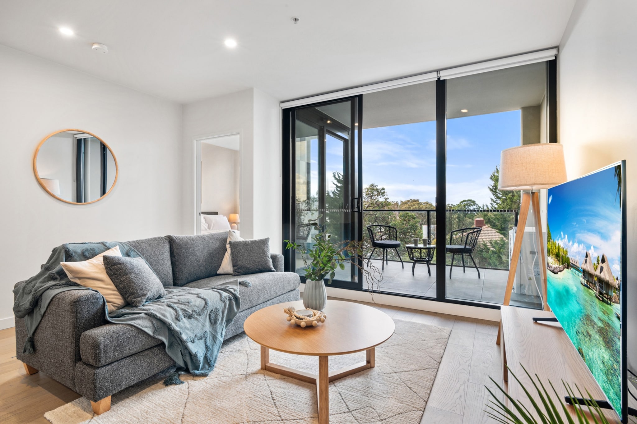 Discover comfort in this stylish 2-bedroom Heidelberg apartment featuring a private balcony, modern finishes, and onsite parking. With a well-equipped kitchen, spacious living room, and two bathrooms, itâ€™s perfect for families or professionals. Enjoy rooftop and cinema access (pre-book required), plus convenient check-in and Wi-Fi for a seamless stay and also proximity to Austin Hospital.
The space
Step into a sleek and spacious 2-bedroom apartment in vibrant Heidelberg, blending village charm with city access. Thoughtfully designed with soft lighting, elegant wooden floors, and artistic touches, it features a light-filled open-plan living area with a large sofa, coffee table, and rug, opening to a balcony perfect for morning coffees or evening wine.
 
The fully equipped kitchen includes modern appliances such as a gas stovetop, oven, dishwasher, microwave, and coffee machine, while the dining table for four encourages shared meals. The master bedroom offers a queen bed and en-suite, the second bedroom a double bed, and both bathrooms are modern and stocked with fresh towels and a hairdryer.
 
A private laundry with washer and dryer, plus lift access to this second-floor retreat, ensures comfort and convenience. Surrounded by vibrant cafÃ©s, local shops, leafy parks, and excellent transport links, itâ€™s ideal for hospital visits, city trips, or simply enjoying the best of Melbourne from a quiet, welcoming neighbourhood and its close to Austin, Mercy and Warringal Hospitals as well as The Heidelberg Repatriation Hospital
 
Living Room
- Couch seats 3 people
- TV with Free-to-Air
 
Kitchen & Dining Area
- Fully equipped with cutlery, and utensils
- Gas stovetop and electric oven
- Dining area seats 4
- Microwave
 
Bathroom & Laundry
- Laundry room available with washer and dryer
- Travel essentials, towels and hairdryers provided
 
Amenity Notes
- Onsite garage parking for 1 car (2.1m height limit)
- Split system A/C and heater in living room only
- Wi-Fi is available
- Private balcony accessible from bedroom and living
- Cinema room and rooftop garden available by booking via app
Local area description
Welcome to Your Heidelberg Escape
Experience the perfect blend of comfort, style, and location in this modern 2-bedroom, 2-bathroom apartment. Whether youâ€™re here for work, visiting loved ones at the Austin Hospital, or exploring Melbourne, this is your ideal home base because it is close to Austin, Mercy and Warringal Hospitals as well as The Heidelberg Repatriation Hospital
 
 
Step Outside to Burgundy Street
Just minutes from your door, Burgundy Street comes alive with the smell of fresh coffee, the clink of cutlery from buzzing brunch spots, and the charm of boutique shopping. From artisan bakeries to lively wine bars, youâ€™ll find something to suit every mood.
 
Everything Within Walking Distance
- Austin Hospital â€“ 5-minute stroll
- Warringal Hospital
- Heidelberg Train Station â€“ direct access to Melbourneâ€™s CBD in around 20 minutes
House rules
You are staying in a friendly and peaceful neighbourhood and we kindly ask you to respect the community and your surrounding neighbours. The following strict House Rules apply:
 
- No loud noise between 10 pm and 8 am
- No parties or antisocial behaviour
- No additional people are to access the property without our prior approval
- No pets are allowed in the property
- No smoking is allowed at any times
- If you break something, please let us know
- To help protect all floor coverings, do not wear any shoes inside the property
 
Please be aware that excessive noise such as amplified music, vocals or screaming or anti-social behaviour in the property or common areas can cause neighbours to complain to us, the Building Manager, Council Rangers or Police.
 
IMPORTANT:
- Any breach of the House Rules may lead to a $500 fine plus compensation for any cost/damage created and immediate eviction of the property without refund.
 
Finally, when checking out, we kindly ask you for the following:
 
- Please leave all beds unmade
- Please clean up your dishes and put them away
- In case you have rearranged furniture, please put it back to the original location
- Please take out the rubbish and remember to use the right bins
- Please ensure all appliances, A/C and lights are off and doors and windows are closed.
- Please check your accommodation thoroughly before departing to avoid any unintentional items left behind.
 
We are not liable for any items left behind after your stay. In the rare event that a guest reports a missing item, we will make every effort to locate it for you, but we cannot guarantee its retrieval. If the item is found, we will gladly assist in arranging its return to an address within Australia, subject to postage and service fees.
Interaction with guests
Welcome to MadeComfy! Our local team curates stays in exceptional Australian & New Zealand properties, ensuring style, comfort, and prime locations for discerning guests. We prioritise your needs to provide a memorable home-away-from-home experience. Explore our digital guidebooks for local recommendations, and don't hesitate to contact us throughout your stay. We're here to ensure your comfort - enjoy your stay with MadeComfy.
Notes
For your comfort, this property is prepared with professional-grade hotel-style linen, including a three-sheet setup, ensuring a fresh and hygienic sleep experience.
 
Extra Services:
- Early Check-in: Our standard check-in is at 3 pm. To guarantee early access to the property we suggest booking the night before if available. Otherwise, early check-in is subject to availability from the night before at an additional cost.
- Late check-out: Our standard check-out is at 10 am. To guarantee a later check-out of the property we suggest booking an additional night if available. Otherwise, a late check-out is subject to availability from the night before to an additional cost.
- Baggage: For security reasons, we are unable to receive or to keep unattended baggage before check-in or after check-out
- We provide a small welcome amenity pack to get your stay started.
- This booking is protected with coverage for lost baggage and emergency medical expenses, provided by Travel Support with claim upto 500 AUD (T&C Applies). For more details reach out to Guest Support team post booking.
Access description
The key collection is located offsite and not available 24/7. Further details will be provided 3 days before check-in if your booking is successfully reserved.
Getting around
Public Transport
Heidelberg Station (train) is a 10-min walk away. Multiple bus stops nearby connect to the city and surrounding suburbs.
 
Getting There
It takes approx. 30 mins by car from Melbourne Airport and 20 mins from Melbourne CBD to Heidelberg.