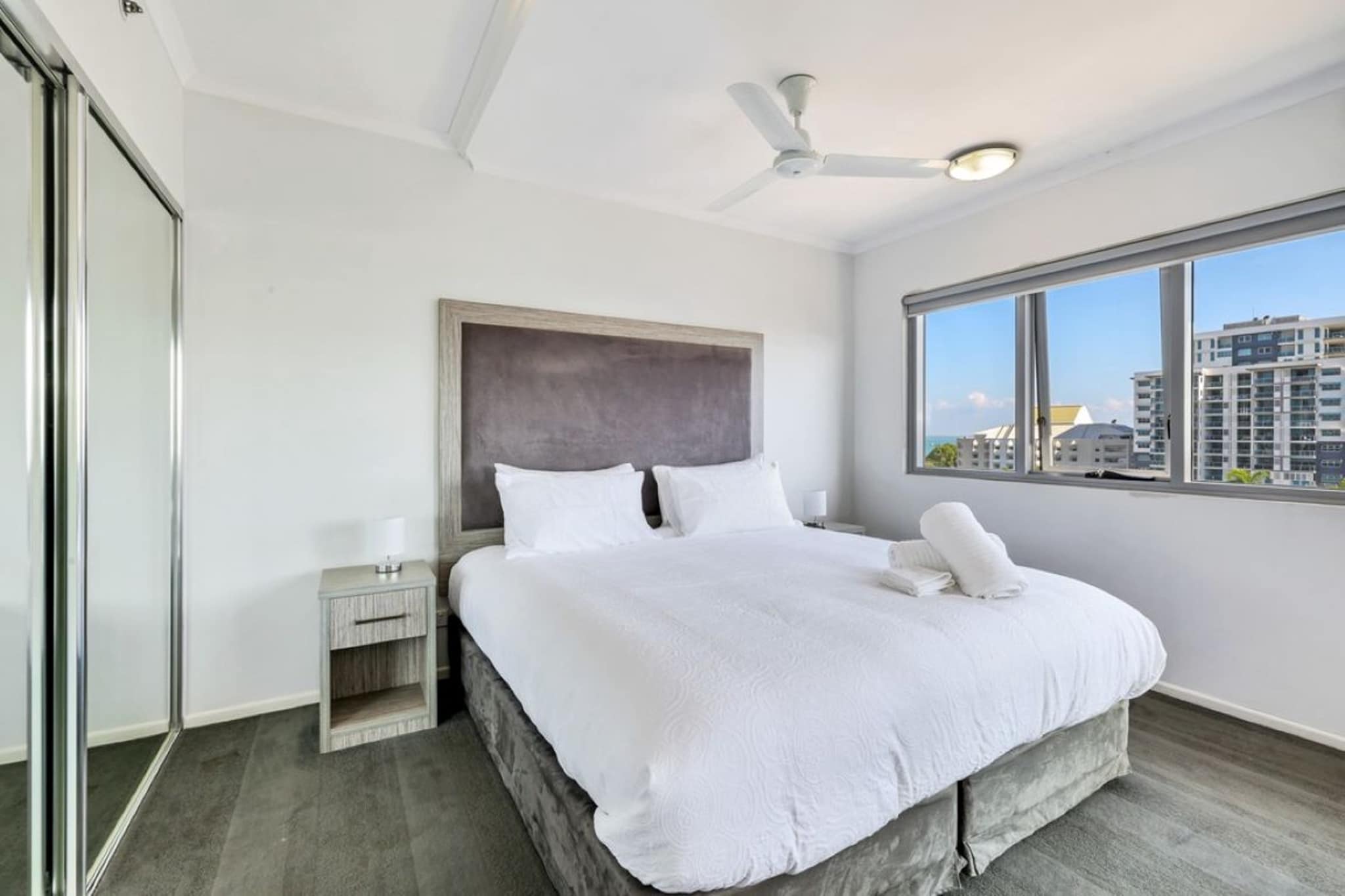 Enjoy a comfortable Darwin City escape in this bright one-bedroom apartment. Featuring a private balcony, a fully equipped kitchen, garage parking, and self-check-in, it’s ideal for business or leisure travellers. Relax in air-conditioned comfort with full laundry facilities and access to all essentials.
The space
Step into a stylish seventh-floor apartment offering a bright and functional layout with contemporary furnishings. The open-plan living and dining area features two plush couches and a TV, with large glass doors opening onto a private balcony—accessible from both the lounge and the bedroom. The bedroom is fitted with a king-sized bed, blackout blinds, bedside tables with lamps, and ample storage. A modern bathroom is conveniently located nearby, offering a clean and compact space with all the essentials.
The well-appointed kitchen includes an electric stovetop and oven, a dishwasher, coffee machine, microwave, and full cookware for meal preparation. Enjoy meals at the dining table with seating for four. A private laundry room with washer and dryer ensures longer stays are easy and practical.
Decor touches like indoor plants and soft furnishings add warmth, while split system air conditioning in both the dining and bedroom areas ensures comfort year-round. Whether you're visiting for work or leisure, this inviting apartment provides a relaxed city stay with all the conveniences of home.
Living Room
- Couch seats 4 people
- TV with Free-to-Air
Kitchen & Dining Area
- Fully equipped with cutlery, and utensils
- Electric oven and electric stovetop
- Dining area seats 4
Bathroom & Laundry
- Laundry room available with washer and dryer
- Travel essentials, towels and hairdryer provided
Amenity Notes
- Onsite parking: 1 garage space (enter via Mott Court)
- A/C: Split system in bedroom and dining areas
- Fans: One in bedroom, one in lounge
- Wi-Fi is available
- Private Amenities: Balcony with full outdoor furniture
Local area description
Located in Darwin City, this apartment places you close to waterfront dining, open-air markets, and the vibrant Esplanade. Enjoy a tropical urban lifestyle near the Darwin Waterfront Precinct, Crocosaurus Cove, and the Museum and Art Gallery of the NT.
House rules
You are staying in a friendly and peaceful neighbourhood and we kindly ask you to respect the community and your surrounding neighbours. The following strict House Rules apply:
- No loud noise between 10 pm and 8 am
- No parties or antisocial behaviour
- No additional people are to access the property without our prior approval
- No pets are allowed in the property without approval
- No smoking is allowed at any times
- If you break something, please let us know
- To help protect all floor coverings, do not wear any shoes inside the property
Please be aware that excessive noise such as amplified music, vocals or screaming or anti-social behaviour in the property or common areas can cause neighbours to complain to us, the Building Manager, Council Rangers or Police.
IMPORTANT:
- Any breach of the House Rules may lead to a $500 fine plus compensation for any cost/damage created and immediate eviction of the property without refund.
- Pets are available on request unless the property states it is pet friendly. Any stays with pets will incur an additional cleaning fee of $200.
Finally, when checking out, we kindly ask you for the following:
- Please leave all beds unmade
- Please clean up your dishes and put them away
- In case you have rearranged furniture, please put it back to the original location
- Please take out the rubbish and remember to use the right bins
- Please ensure all appliances, A/C and lights are off and doors and windows are closed.
- Please check your accommodation thoroughly before departing to avoid any unintentional items left behind.
We are not liable for any items left behind after your stay. In the rare event that a guest reports a missing item, we will make every effort to locate it for you, but we cannot guarantee its retrieval. If the item is found, we will gladly assist in arranging its return to an address within Australia, subject to postage and service fees.
Interaction with guests
Welcome to MadeComfy! Our local team curates stays in exceptional Australian & New Zealand properties, ensuring style, comfort, and prime locations for discerning guests. We prioritise your needs to provide a memorable home-away-from-home experience. Explore our digital guidebooks for local recommendations, and don't hesitate to contact us throughout your stay. We're here to ensure your comfort - enjoy your stay with MadeComfy.
Notes
For your comfort, this property is prepared with professional-grade hotel-style linen, including a three-sheet setup, ensuring a fresh and hygienic sleep experience.
Extra Services:
- Early Check-in: Our standard check-in is at 3 pm. To guarantee early access to the property we suggest booking the night before if available. Otherwise, early check-in is subject to availability from the night before at an additional cost.
- Late check-out: Our standard check-out is at 10 am. To guarantee a later check-out of the property we suggest booking an additional night if available. Otherwise, a late check-out is subject to availability from the night before to an additional cost.
- Baggage: For security reasons, we are unable to receive or to keep unattended baggage before check-in or after check-out
- We provide a small welcome amenity pack to get your stay started.
- This booking is protected with coverage for lost baggage and emergency medical expenses, provided by Travel Support with claim upto 500 AUD (T&C Applies). For more details reach out to Guest Support team post booking.
Access description
Key collection is onsite. Further details will be provided 3 days before check-in if your booking is successfully reserved.
Getting around
Public Transport:
Bus stops are within walking distance, connecting to the Darwin Interchange. No train system operates in Darwin.
Getting There:
Approx. 15 min drive from Darwin International Airport (DRW)
Approx. 5 min drive from Darwin CBD