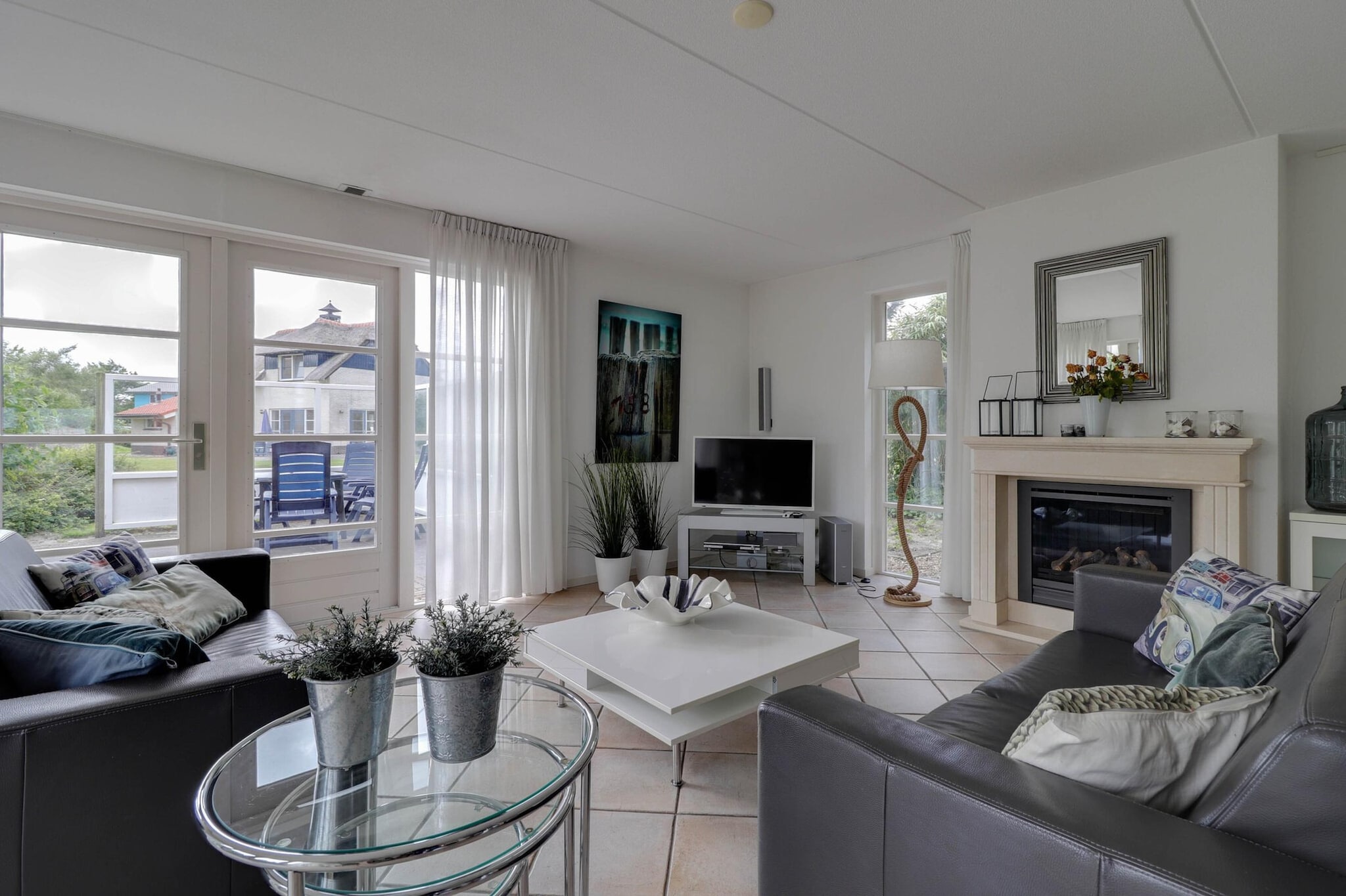 Dune Villa with Wellness Hot Tub, Sauna & Whirlpool – 6 persons - Woonkamer