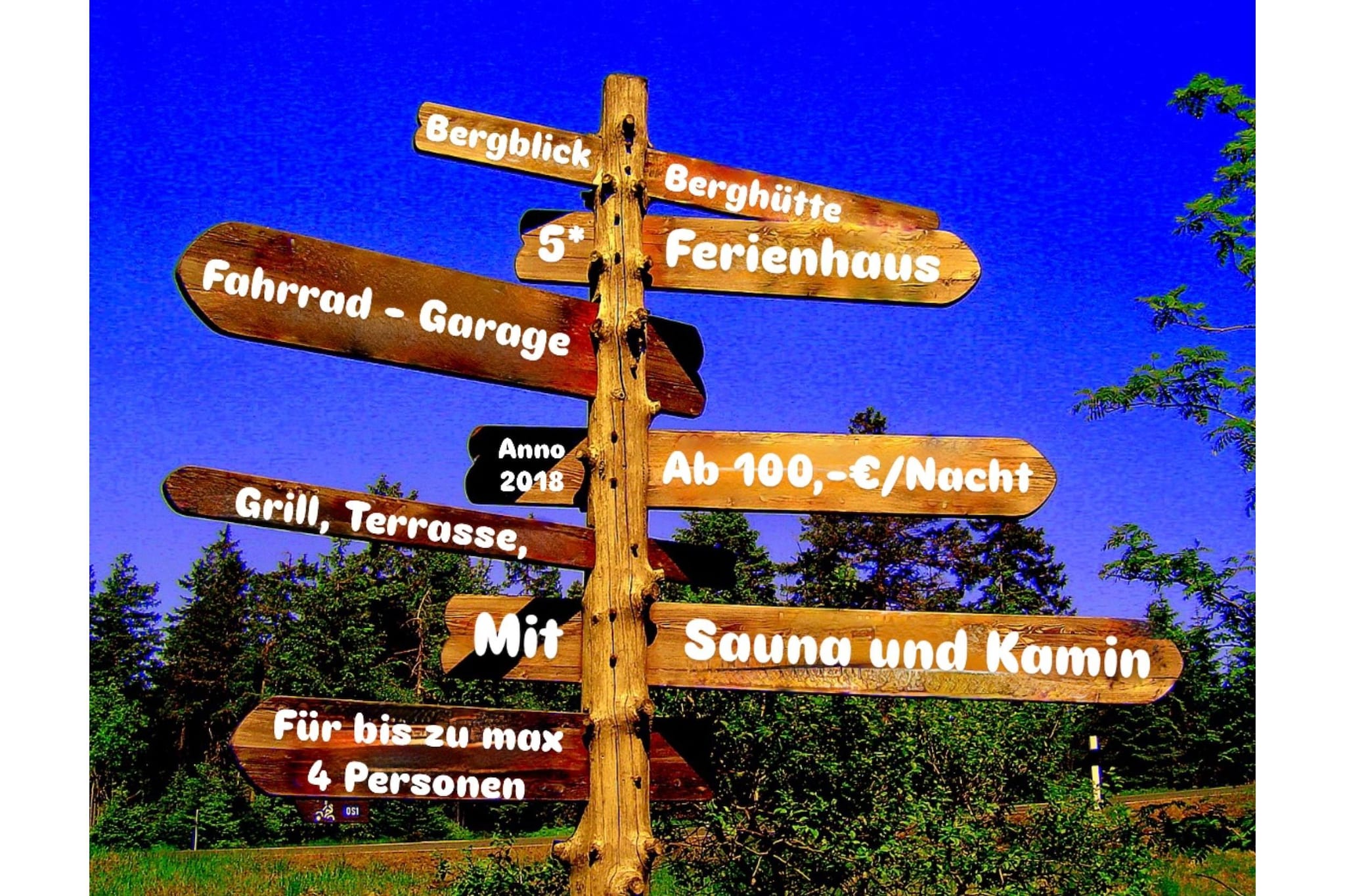 Romantik-"Hütte"-Gebieden zomer 1km