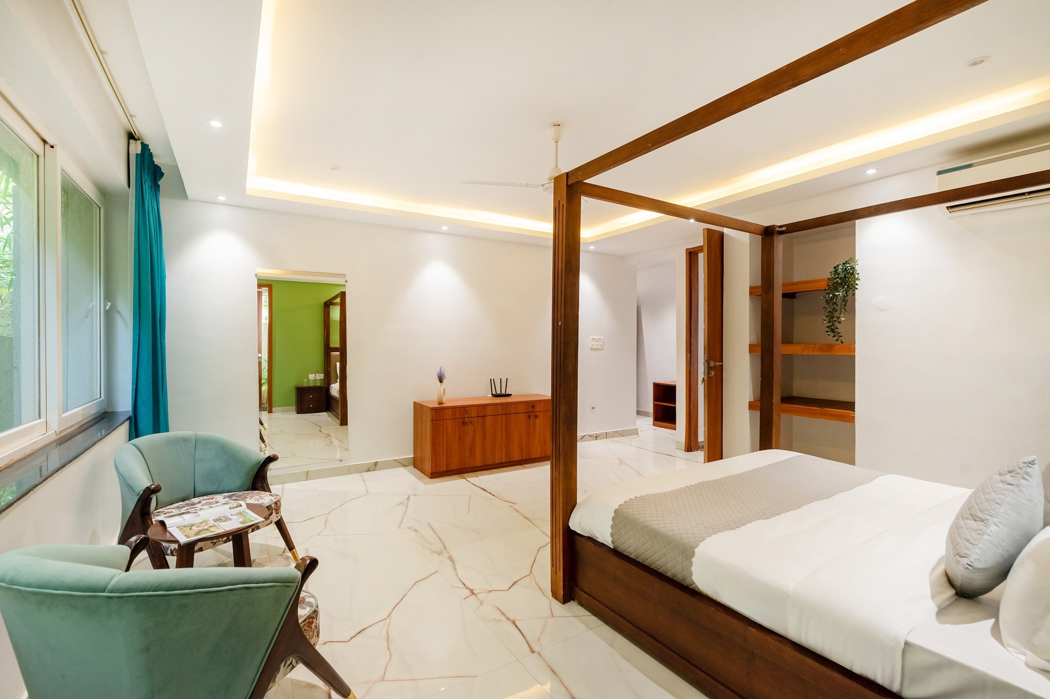 DanCenter India – Premium 5BHK Villa in Baga
Experience unmatched luxury in this expansive 5BHK villa located in the heart of Baga. With five elegantly designed bedrooms, a private pool, and exclusive amenities, this villa is perfect for families and groups looking for the ultimate Goan escape. Just minutes from Baga, Calangute, and Candolim beaches, as well as vibrant nightclubs and restaurants like Hammerz, Tomatoes, and VagatorUMME, the villa blends comfort with coastal charm.
Villa Amenities
• Private Outdoor Pool
• LED TV (55â€)
• Coffee/Tea Maker
• Refrigerator & RO Purifier
• Portable Speaker
• Modular Kitchen (with toaster, stove, cutlery & crockery)
• Air Fryer
• Geyser & Toiletries
• Washing Machine
• High-speed Wi-Fi
• Board Games
• 24/7 Power Backup
• Caretaker Services
• Secure Parking
Bedrooms
• Bedroom 1: Queen-sized bed | Ensuite bathroom | AC | Fan | Wardrobe | Study desk | Sofa chair | Balcony | First floor
• Bedroom 2: Queen-sized bed | Ensuite bathroom | AC | Fan | Wardrobe | Study desk | Sofa chair | First floor
• Bedroom 3: Queen-sized bed | Ensuite bathroom | AC | Fan | Wardrobe | Study desk | Balcony | Second floor
• Bedroom 4: Queen-sized bed | Ensuite bathroom | AC | Fan | Wardrobe | Study desk | Balcony | Second floor
• Bedroom 5: Queen-sized bed | Ensuite bathroom | AC | Fan | Wardrobe | Study desk | Attached balcony | Third floor
Bathrooms
Each ensuite bathroom comes with:
âœ”ï¸ Shower | Geyser | Hand jet spray | Organic toiletries & towels | Western commode
Living & Dining
• Living Room: Spacious seating with sofa, centre table | 55†LED TV | AC | Fans | Pool view & access | Ground floor
• Dining Area: 10-seater dining table (First floor)
Kitchen
A fully equipped open kitchen with ample storage and modern appliances:
Refrigerator | Oven | Microwave | Kettle | Rice cooker | Mixer/grinder | Dishwasher | Toaster | Utensils & Crockery
Dine
👨🳠Chef-on-call service (with 48 hrs notice; additional charges, ingredients extra)
🴠Fully equipped kitchen for preparing both vegetarian & non-vegetarian meals
Nearby Attractions
📠Baga Beach – 2 mins
📠Calangute Beach – 5 mins
📠Candolim Beach – 6 mins
📠Nightclubs – Hammerz
📠Cafés & Restaurants – Tomatoes, Fisherman’s Wharf
Connectivity
âœˆï¸ MOPA Airport – 45 mins (28 km)
âœˆï¸ Dabolim Airport – 60 mins (41 km)
✨ Stay at DanCenter India – Premium Villa for a truly unforgettable Goan getaway, where luxury, convenience, and location come together seamlessly