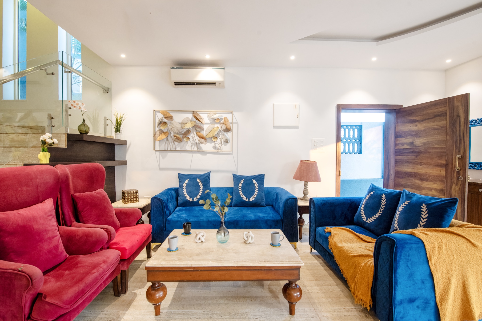 DanCenter India – Premium 5BHK Villa in Baga
Experience unmatched luxury in this expansive 5BHK villa located in the heart of Baga. With five elegantly designed bedrooms, a private pool, and exclusive amenities, this villa is perfect for families and groups looking for the ultimate Goan escape. Just minutes from Baga, Calangute, and Candolim beaches, as well as vibrant nightclubs and restaurants like Hammerz, Tomatoes, and VagatorUMME, the villa blends comfort with coastal charm.
Villa Amenities
• Private Outdoor Pool
• LED TV (55â€)
• Coffee/Tea Maker
• Refrigerator & RO Purifier
• Portable Speaker
• Modular Kitchen (with toaster, stove, cutlery & crockery)
• Air Fryer
• Geyser & Toiletries
• Washing Machine
• High-speed Wi-Fi
• Board Games
• 24/7 Power Backup
• Caretaker Services
• Secure Parking
Bedrooms
• Bedroom 1: Queen-sized bed | Ensuite bathroom | AC | Fan | Wardrobe | Study desk | Sofa chair | Balcony | First floor
• Bedroom 2: Queen-sized bed | Ensuite bathroom | AC | Fan | Wardrobe | Study desk | Sofa chair | First floor
• Bedroom 3: Queen-sized bed | Ensuite bathroom | AC | Fan | Wardrobe | Study desk | Balcony | Second floor
• Bedroom 4: Queen-sized bed | Ensuite bathroom | AC | Fan | Wardrobe | Study desk | Balcony | Second floor
• Bedroom 5: Queen-sized bed | Ensuite bathroom | AC | Fan | Wardrobe | Study desk | Attached balcony | Third floor
Bathrooms
Each ensuite bathroom comes with:
âœ”ï¸ Shower | Geyser | Hand jet spray | Organic toiletries & towels | Western commode
Living & Dining
• Living Room: Spacious seating with sofa, centre table | 55†LED TV | AC | Fans | Pool view & access | Ground floor
• Dining Area: 10-seater dining table (First floor)
Kitchen
A fully equipped open kitchen with ample storage and modern appliances:
Refrigerator | Oven | Microwave | Kettle | Rice cooker | Mixer/grinder | Dishwasher | Toaster | Utensils & Crockery
Dine
👨🳠Chef-on-call service (with 48 hrs notice; additional charges, ingredients extra)
🴠Fully equipped kitchen for preparing both vegetarian & non-vegetarian meals
Nearby Attractions
📠Baga Beach – 2 mins
📠Calangute Beach – 5 mins
📠Candolim Beach – 6 mins
📠Nightclubs – Hammerz
📠Cafés & Restaurants – Tomatoes, Fisherman’s Wharf
Connectivity
âœˆï¸ MOPA Airport – 45 mins (28 km)
âœˆï¸ Dabolim Airport – 60 mins (41 km)
✨ Stay at DanCenter India – Premium Villa for a truly unforgettable Goan getaway, where luxury, convenience, and location come together seamlessly