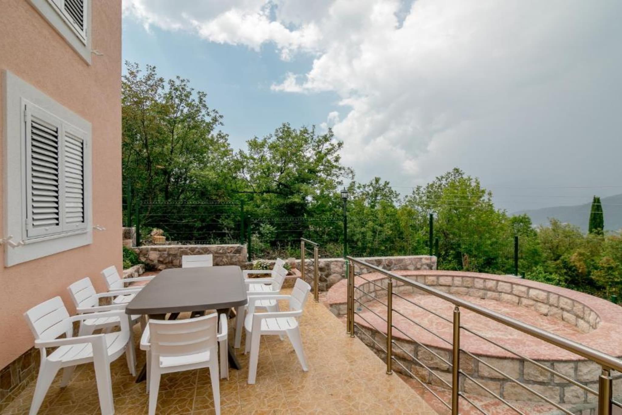 Tranquil Retreat with Private Pool in Lustica Bay - One Bedroom Apartment with Balcony and Sea View 1-Terrasbalkon