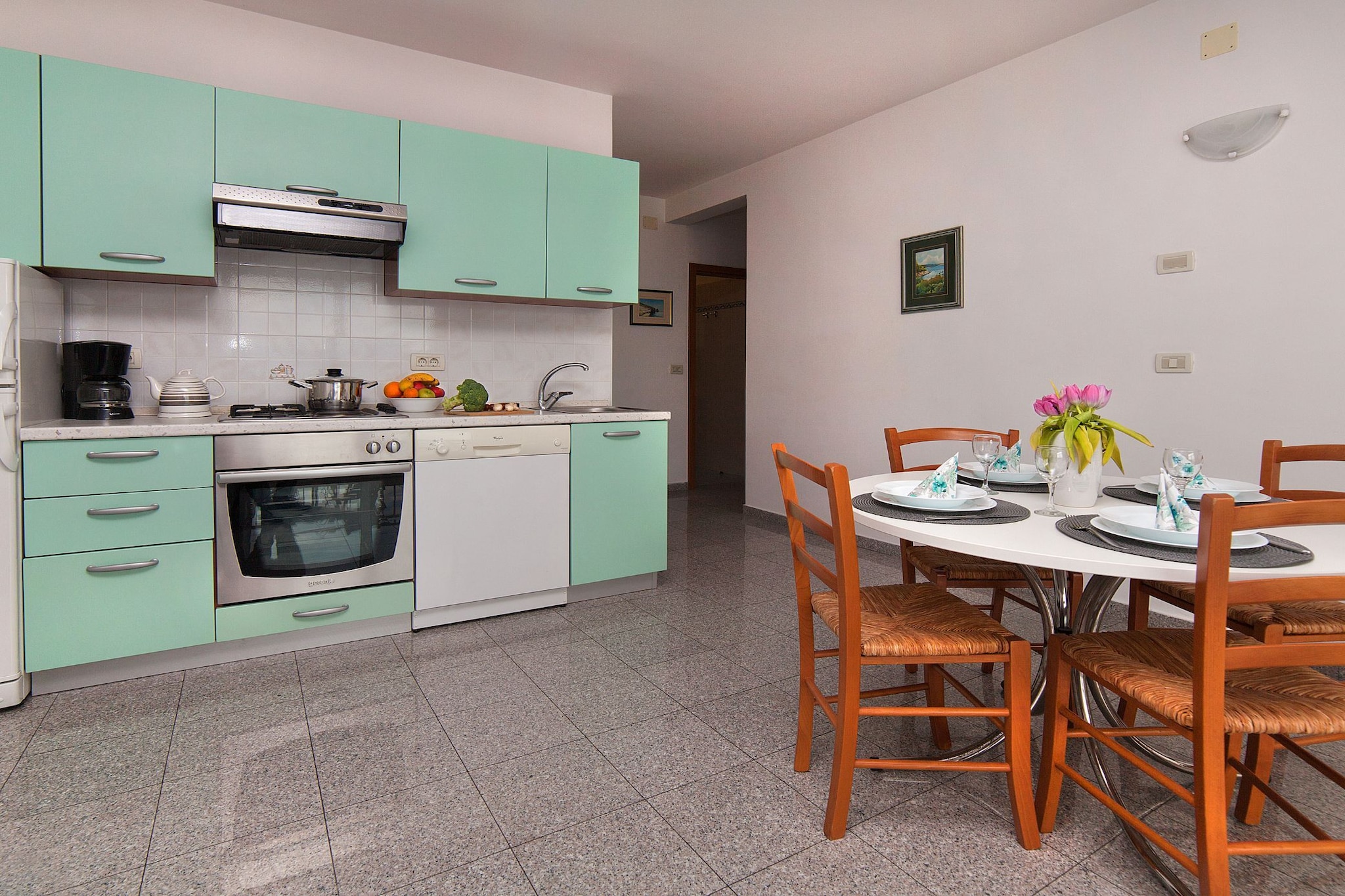 Splendid Beachfront Medveja Apartments in Medveja, Primorje-Gorski Kotar County, offer modern accommodations right on the stunning Medveja Beach. Guests enjoy direct access to the clear waters of the Adriatic and can relax with sea views from their apartments. Located near Opatija, the apartments provide a peaceful seaside stay with nearby attractions and activities.

Note:

Private parking is available, reservation is not required.
Wi-Fi is available throughout the property.
Pets are not allowed.
Baby cot is available on request.

This one-bedroom can accommodate up to four guests. It features a cable TV and is combined with a living room seating area, sofa, and kitchen. The private bathroom is equipped with a shower and toilet.

Thanks to its excellent location, everything you'll need for your vacation is just a short walk away from the property. Grocery stores, cafes, restaurants—everything is within a 200 m radius. The beach is 50 m away from the property.

The airport is 24 km away from the property.