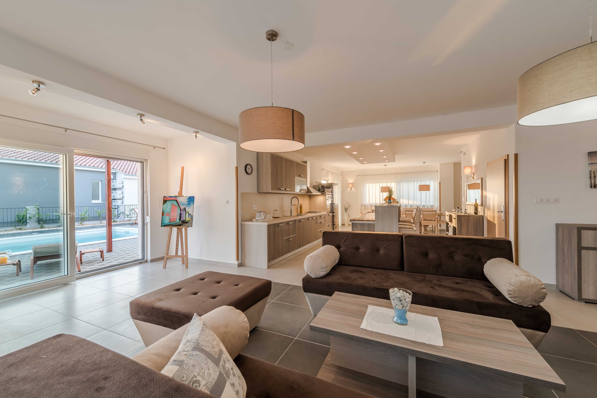 Luxury Escape with Swimming Pool & Modern Design - Deluxe Four Bedroom Villa with Sea View and Private Pool (Villa 5)-Wohnzimmer