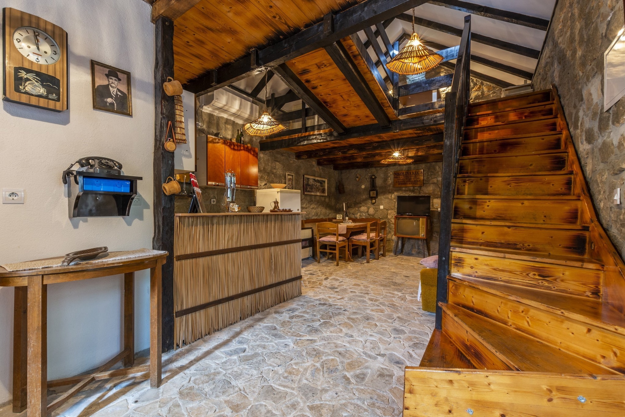 Rustical Resort Kokorići with Shared Outdoor Swimming Pool - One Bedroom Apartment-Escalier