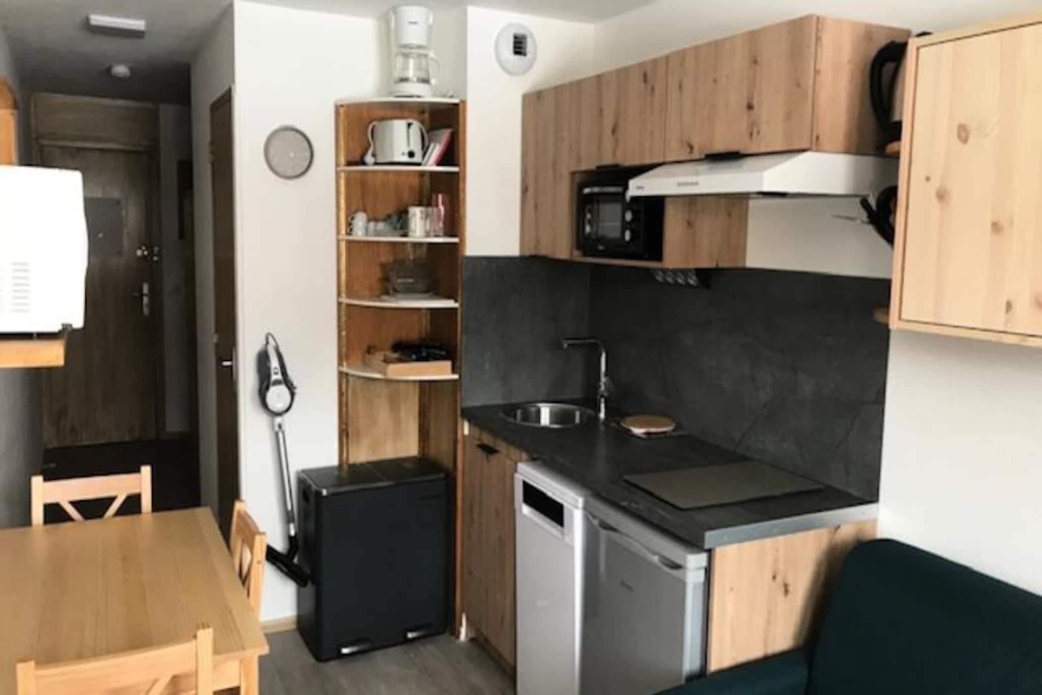 High above the breathtaking Tarentaise Valley, this charming studio in the La Vanoise residence offers a cozy retreat in the heart of Val Thorens. With its enviable location, you’ll step out directly onto the world-renowned ski slopes, immersing yourself in the thrill of the Alps. Whether you’re here for winter sports or summer mountain adventures, this studio is your gateway to unforgettable alpine experiences. From your private north-facing balcony, take in the crisp mountain air and admire the serene views of the surrounding peaks.
Thoughtfully renovated, this 18m² studio is perfect for couples or solo travelers seeking comfort and convenience. The living area features a sofa bed that easily converts into a double bed, ensuring restful nights after active days. A well-equipped kitchenette with an induction hob, mini oven, microwave, dishwasher, and refrigerator makes meal preparation a breeze. The modern shower room offers a refreshing space to unwind, while the apartment’s Wi-Fi keeps you connected throughout your stay. Located on the 5th floor with elevator access, the studio combines practicality with a touch of alpine charm.
The La Vanoise residence places you at the center of Val Thorens, just steps from shops, restaurants, and essential resort services, including the ESF French ski school and a sports center with a swimming pool, wellness area, and fitness facilities. For ski enthusiasts, the nearby SKISET/GOITSCHEL GS1 SPORT ski rental shop ensures you’re always ready to hit the slopes.
Whether you’re savoring the vibrant après-ski atmosphere or exploring the pristine hiking trails in summer, this cozy studio offers the perfect base for your alpine getaway. Let the magic of Val Thorens inspire your next adventure.