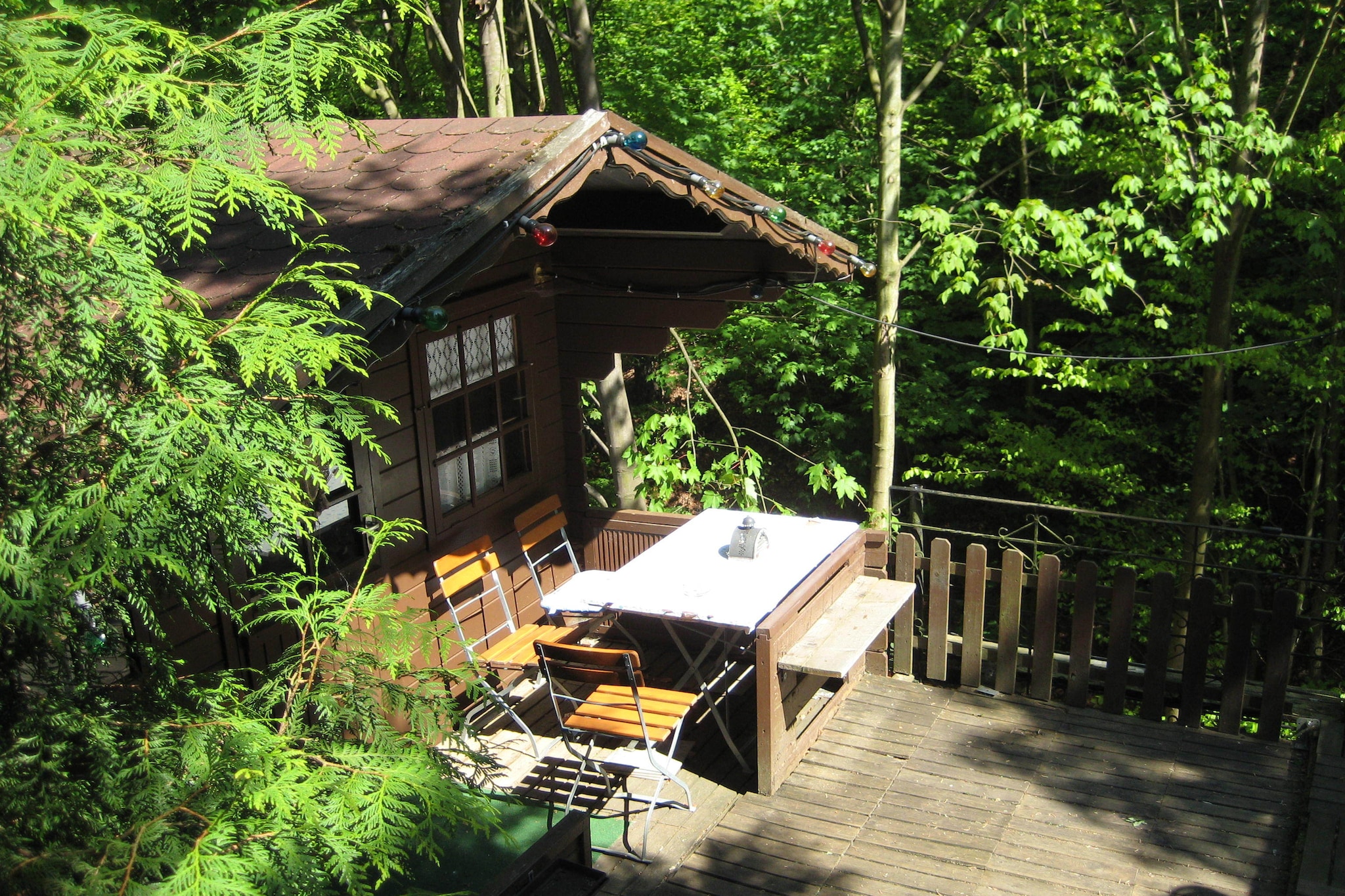 Ferienwohnung mit Kamin Am Waldrand-Exterior in summer