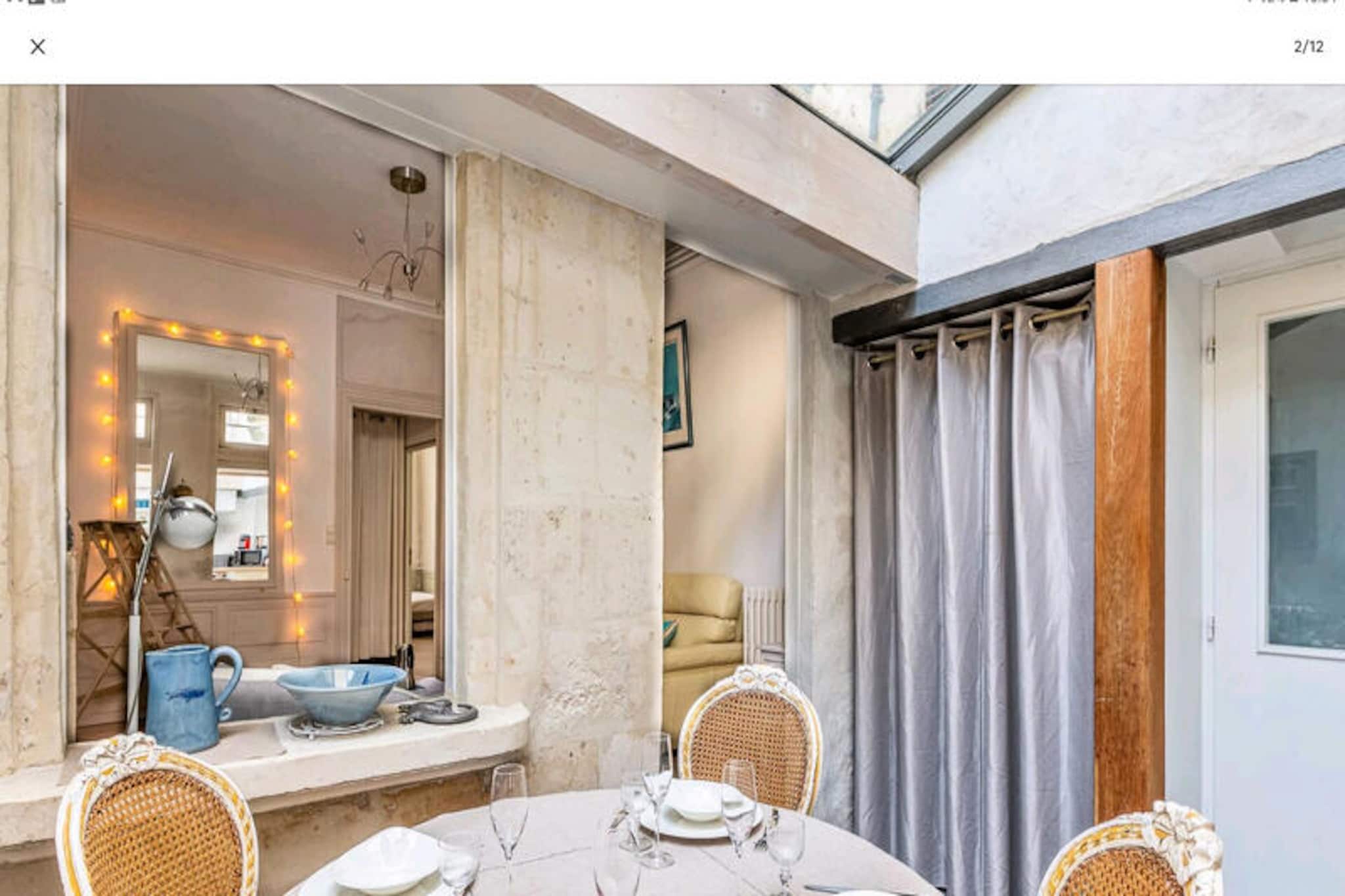 Step into a world of timeless charm with this exquisite 59m² apartment, nestled in an 18th-century building in the heart of La Rochelle's historic center. With its high ceilings, original fireplace, and serene ambiance, this unique retreat offers a perfect blend of heritage and modern comfort. Whether you're strolling through cobbled streets or relaxing in this quiet haven, every moment here feels like a journey through history.
The apartment comfortably accommodates up to four guests, featuring a cozy bedroom with two single beds and an extra bed, as well as a mezzanine bedroom with a queen-size bed. The open-plan kitchen, adorned with a stylish glass roof, is fully equipped with modern appliances, including a ceramic hob, refrigerator, oven, microwave, dishwasher, and more. A bathroom with a shower, along with amenities like a washing machine, Wi-Fi, TV, and individual gas boiler, ensures a convenient and comfortable stay.
Perfectly located, this property places you just a stone's throw from La Rochelle's vibrant market, charming shops, renowned restaurants, and the picturesque old port. The beach and verdant parks are within walking distance, while the train station is only 20 minutes away on foot. For those seeking further adventures, the nearby bus station and ferry shuttles offer easy access to the islands of Ré, Oléron, Aix, and the iconic Fort Boyard.
Whether you're here to explore the rich maritime history, savor fresh seafood, or simply unwind by the sea, this apartment is your gateway to an unforgettable La Rochelle experience.