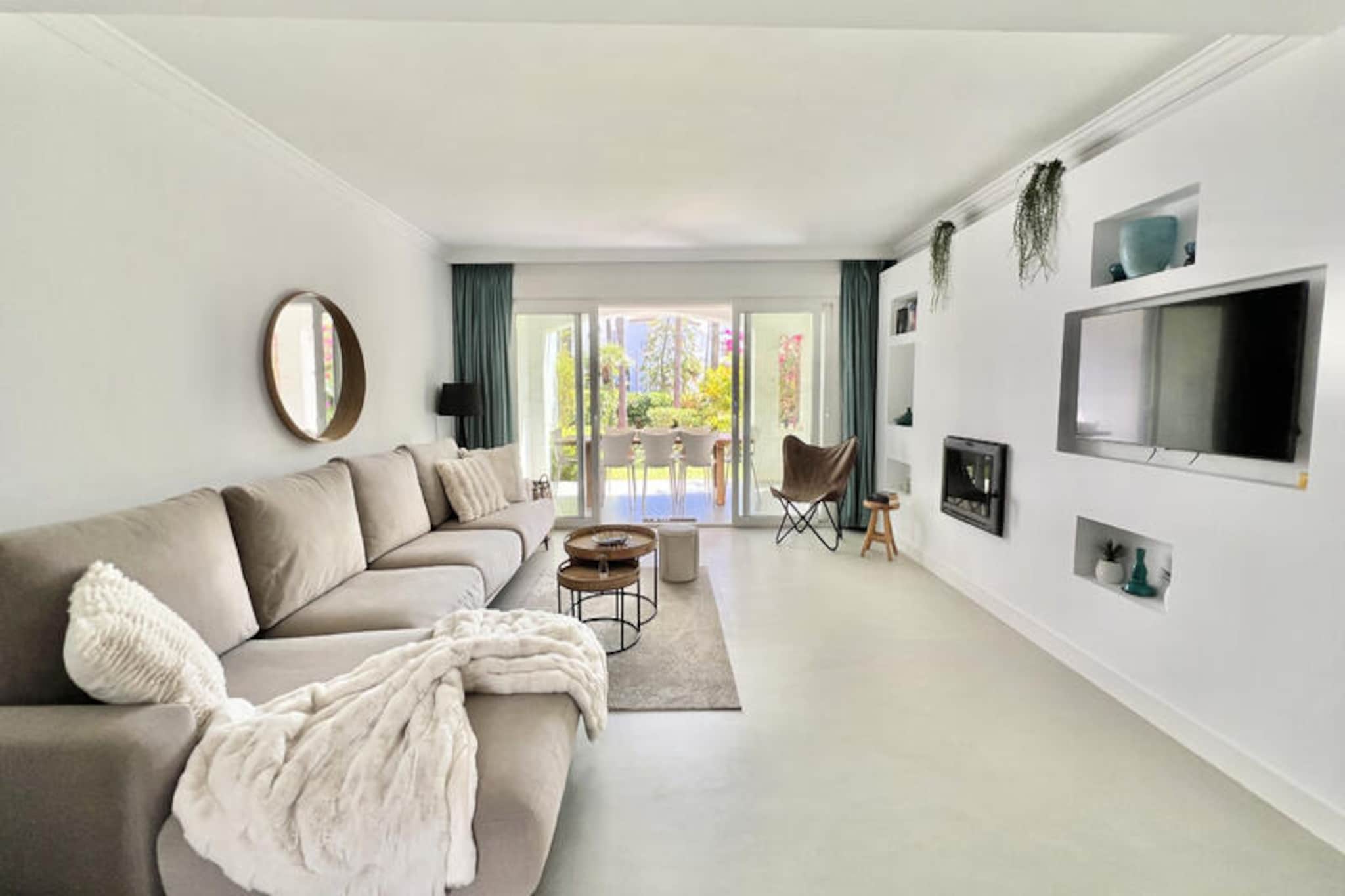 Just steps from the golden sands of the Costa del Sol, this beautifully renovated townhouse is a true gem for your next seaside escape. Imagine waking up to the gentle sound of waves, enjoying your morning coffee on one of the private terraces, and strolling just 100 meters to the beach for a day of sun and relaxation. Surrounded by lush tropical gardens and offering direct access to a shared pool, this property is a haven for those seeking both tranquility and convenience.
The townhouse boasts a modern and stylish design, with a spacious dining and living area on the ground floor that seamlessly connects to the fully equipped kitchen. Two terraces and a private garden provide ample outdoor space for al fresco dining or simply soaking in the Mediterranean ambiance. Upstairs, the three bedrooms and three bathrooms ensure comfort and privacy for all guests. The master suite is a standout feature, complete with a luxurious en-suite bathroom, a dressing room, and a private terrace overlooking the serene gardens.
The location is unbeatable, with direct beach access through the complex and proximity to local attractions. Whether you’re lounging by the pool, exploring the vibrant nearby towns, or indulging in the region’s renowned cuisine, there’s something for everyone. Please note that one of the pools is closed from November to March, and water restrictions may occasionally affect pool availability.
This townhouse offers everything you need for an unforgettable holiday with family or friends. From the thoughtful welcome pack to the tasteful ethnic-modern decor, every detail has been designed to make your stay as comfortable as possible. Don’t miss the chance to experience the best of the Costa del Sol from this exceptional retreat.