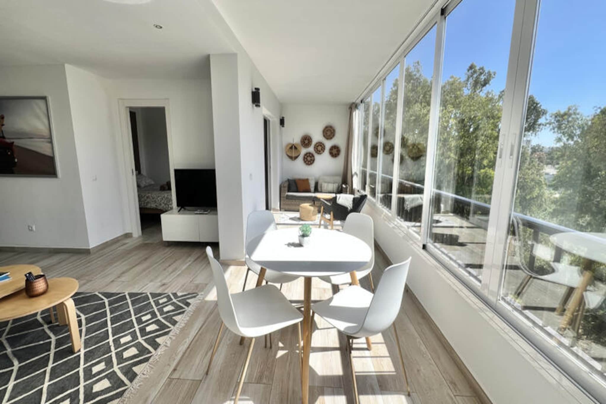 Bathed in sunlight and offering unobstructed views, this stylish apartment is your gateway to the vibrant charm of Puerto Banus. Just 100 meters from the golden sands of Rio Verde Beach and a short 800-meter stroll to the glamorous marina, this property places you at the heart of Marbella’s most sought-after destinations. Whether you’re drawn to the lively beach clubs, exquisite dining, or luxury boutiques, everything is within easy reach, allowing you to fully immerse yourself in the Mediterranean lifestyle.
Recently renovated, the apartment combines contemporary design with ultimate comfort. The open-plan layout features a chic kitchen seamlessly connected to the living area, creating a welcoming space to relax after a day of exploration. The bedroom is a serene retreat, complemented by a modern shower room. Large windows flood the interior with natural light, enhancing the airy ambiance. Guests also benefit from access to two shared swimming pools, including one designed for children, perfect for cooling off under the Andalusian sun.
Set within a peaceful residential area, the apartment offers a tranquil escape while remaining just steps away from the vibrant energy of Puerto Banus and Marbella. Secure off-street parking is available for added convenience, making it easy to explore the surrounding region, from the historic streets of Marbella’s Old Town to the scenic beauty of the Costa del Sol.
Whether you’re seeking relaxation by the pool, adventure along the coast, or indulgence in world-class dining and shopping, this apartment provides the ideal base for an unforgettable Spanish getaway.