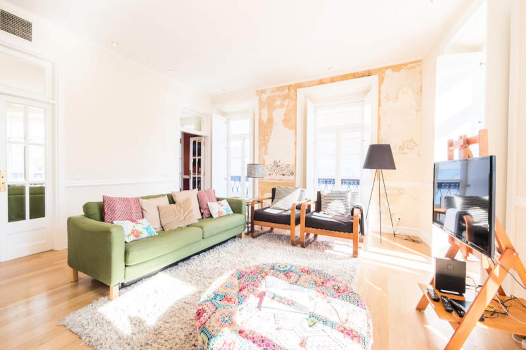In the heart of Lisbon's vibrant Chiado district, this charming apartment offers a serene retreat amidst the city's bustling energy. With its prime location just steps from iconic landmarks, historic cafes, and the lively Baixa-Chiado metro station, this property invites you to immerse yourself in the authentic rhythm of Lisbon life. Whether you're strolling along the cobblestone streets or enjoying the nearby views of the Tagus River, every moment here is steeped in the city's rich culture and charm.
Spanning 102 m², the apartment is thoughtfully designed to provide both comfort and style. The spacious bedroom accommodates two guests, making it an ideal choice for couples or solo travelers seeking a cozy yet elegant base. The separate kitchen is fully equipped with modern appliances, including a ceramic hob, refrigerator, oven, and dishwasher, ensuring you can prepare meals with ease. Additional amenities such as Wi-Fi, satellite TV in multiple languages, a washing machine, and a dryer add to the convenience of your stay. The tasteful decor and natural light streaming through the windows create a warm and inviting atmosphere.
Step outside, and you'll find yourself surrounded by Lisbon's most beloved attractions. Savor a coffee at the historic Café A Brasileira, explore the botanical gardens just a short walk away, or indulge in local cuisine at nearby restaurants like Oficina do Duque. For those looking to venture further, the Cais do Sodré station provides easy access to the city's waterfront and beyond. The vibrant nightlife, boutique shops, and cultural landmarks of Chiado are all at your doorstep.
Whether you're here to explore Lisbon's historic charm, enjoy its culinary delights, or simply relax in a beautifully appointed apartment, this property offers the perfect blend of location, comfort, and style. Create unforgettable memories in one of Europe's most enchanting cities.