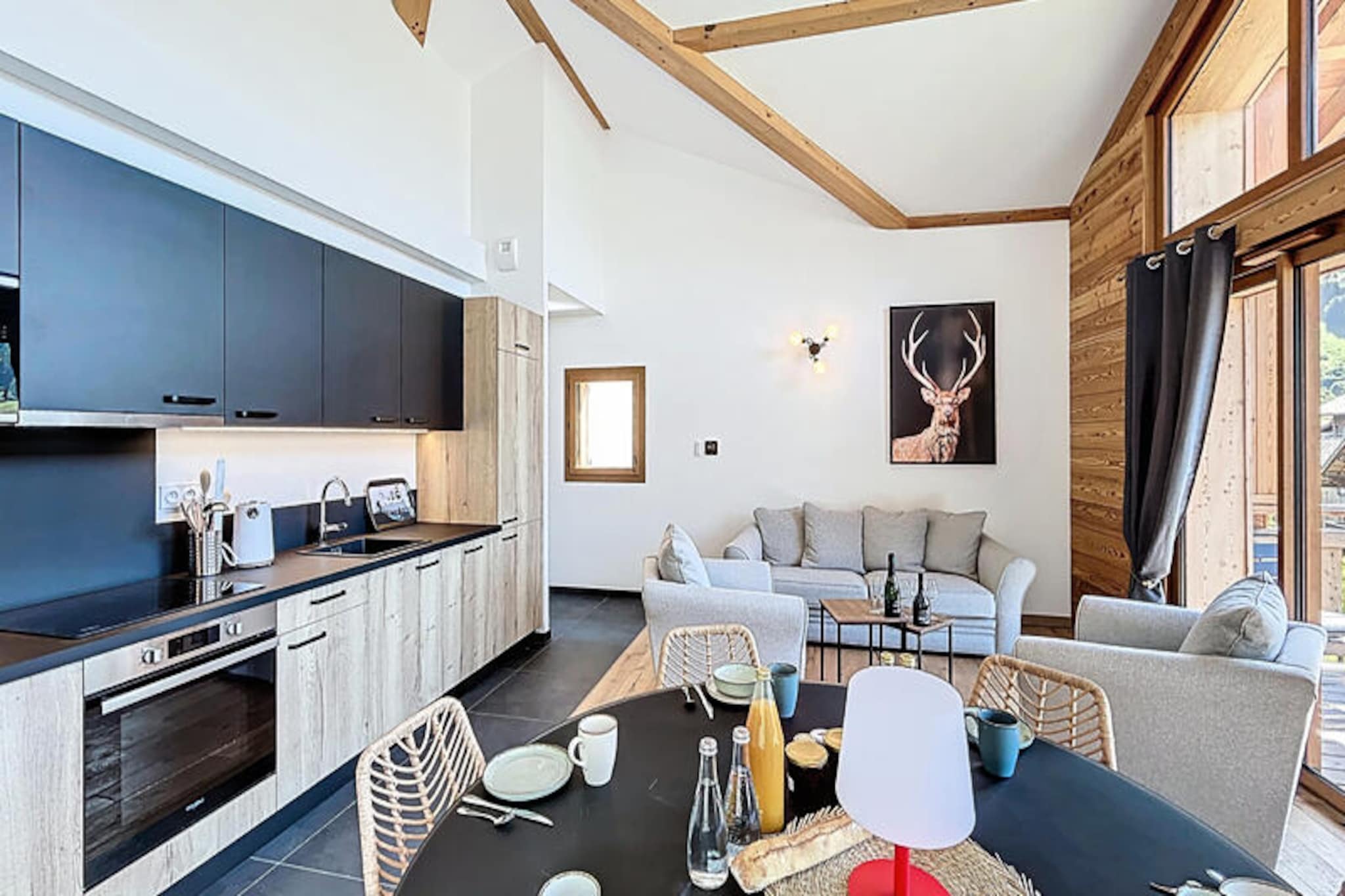High above the charming village of Morzine, this brand-new penthouse apartment invites you to experience the perfect Alpine escape. Bathed in sunlight thanks to its south-facing orientation, the property boasts breathtaking panoramic views of the picturesque village and the surrounding peaks, offering a serene retreat for nature lovers and adventure seekers alike. Whether you're gazing at the snow-capped mountains in winter or the lush green valleys in summer, this apartment sets the stage for unforgettable memories.
Designed with both style and comfort in mind, the apartment accommodates up to six guests across three cozy bedrooms, each paired with its own modern bathroom. The open-plan living area is the heart of the home, featuring a fully equipped kitchen, a welcoming lounge, and large windows that flood the space with natural light. Step out onto the private balcony to soak in the crisp mountain air and marvel at the stunning scenery. Additional amenities, such as secure underground parking, a ski room with an electric boot dryer, and high-end furnishings, ensure a seamless and luxurious stay.
Perfectly positioned just a short stroll from Morzine's historic center, the apartment offers easy access to the Prodains cable car, connecting you to the world-renowned Avoriaz ski resort. The free shuttle bus stop nearby makes exploring the Portes du Soleil ski area effortless. In summer, the region transforms into a haven for hikers, mountain bikers, and outdoor enthusiasts, with countless trails and activities to enjoy.
Whether you're seeking thrilling winter sports, tranquil summer hikes, or simply a peaceful retreat in the Alps, this penthouse apartment in Morzine is your gateway to an extraordinary mountain holiday.