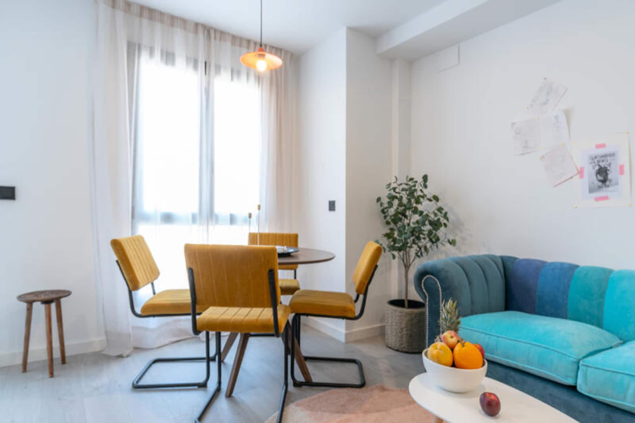 In the heart of Malaga’s vibrant city center, this modern and stylish apartment offers an inviting retreat for travelers seeking both comfort and convenience. With its contemporary design and thoughtful touches, it’s the perfect base to explore the rich culture, history, and charm of this Andalusian gem. Whether you’re strolling through the historic streets or enjoying the nearby beaches, this property provides an ideal starting point for your adventures.
The apartment spans 79 m² and features two beautifully appointed bedrooms, accommodating up to four guests. The interiors are tastefully furnished, blending modern aesthetics with cozy elements to make you feel at home. The fully equipped electric kitchen includes everything you need for a comfortable stay, from a refrigerator and dishwasher to a coffee maker and juicer. Additional amenities such as air conditioning, Wi-Fi, two televisions, a washing machine, and a safe ensure a seamless and relaxing experience. An elevator adds convenience, making it easy to access this urban haven.
Step outside, and you’ll find yourself surrounded by Malaga’s best offerings. The lively Compás de la Victoria bus station is just 250 meters away, while charming cafes like La Polivalente and local tapas bars such as Picasso Bar Tapas are within walking distance. For beach lovers, Playa la Malagueta is only 2 kilometers away, offering golden sands and refreshing Mediterranean waters. The property is also conveniently located near key transport hubs, including Málaga María Zambrano train station and Málaga Costa del Sol Airport, both within easy reach.
Whether you’re here to immerse yourself in Malaga’s vibrant culture, relax by the beach, or explore the city’s culinary delights, this apartment promises a memorable stay. Perfect for families, couples, or small groups, it’s a place where comfort meets convenience in the heart of the city.