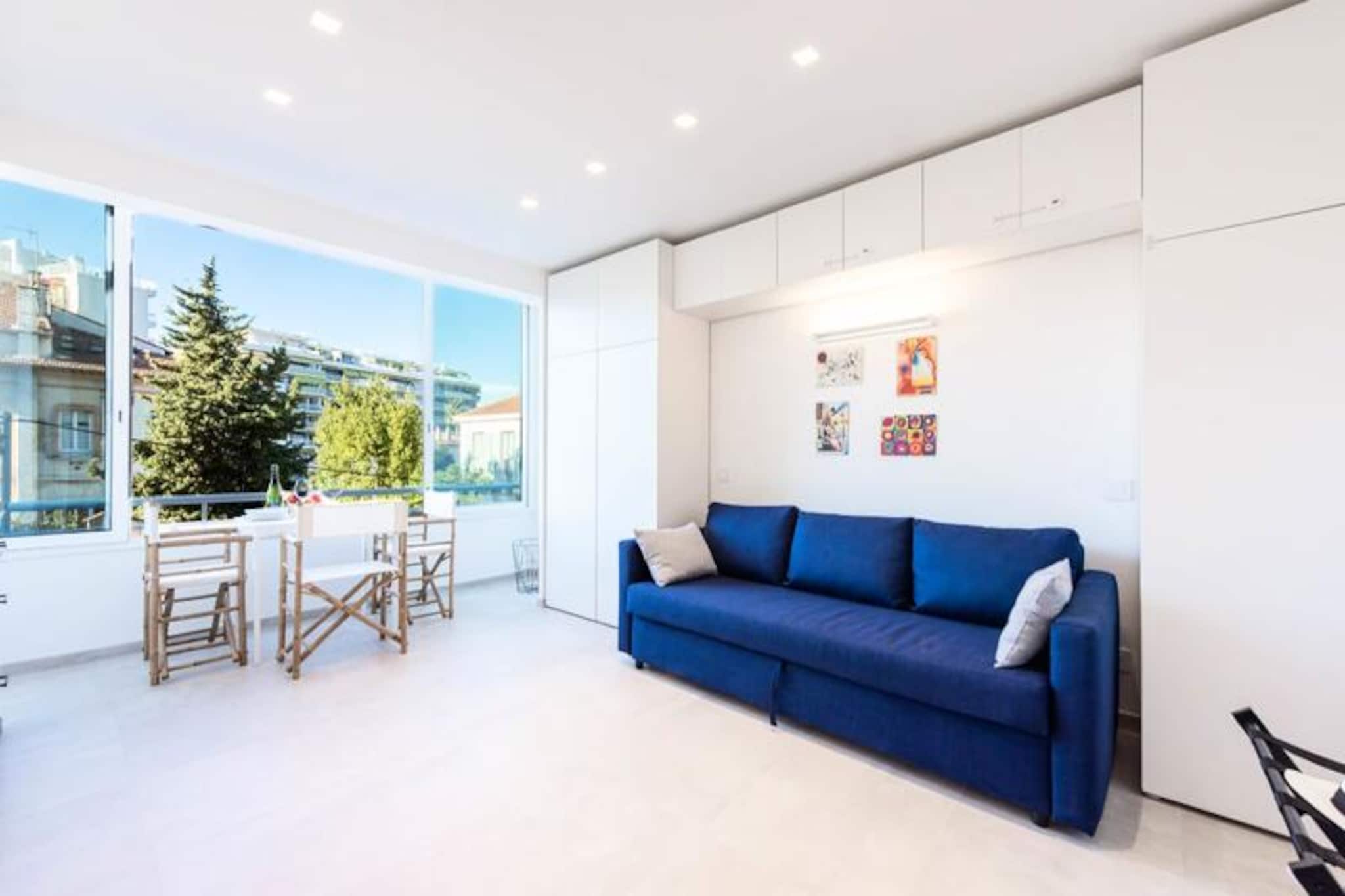 In the heart of Cannes, where elegance meets Mediterranean charm, this inviting apartment offers a serene retreat just minutes from the city's vibrant attractions. Imagine starting your day with a leisurely stroll to Rue d'Antibes, indulging in boutique shopping or savoring a coffee at a chic café, before heading to the golden beaches only a short walk away. Whether you're here for relaxation or exploration, this central location ensures you're perfectly placed to experience the best of Cannes. \n\nStep inside and discover a thoughtfully designed space that blends comfort with modern convenience. The west-facing apartment is bathed in natural light, creating a warm and welcoming atmosphere. The living room features a cozy sofa bed, smart TV, and a dining area, while the open-plan kitchen is equipped with essentials like a stovetop, refrigerator, microwave, and dishwasher. The bedroom, complete with a double bed and its own smart TV, promises restful nights, while the sleek shower room adds a touch of luxury. Reversible air conditioning throughout ensures your comfort year-round, and Wi-Fi keeps you connected during your stay. \n\nBeyond the apartment, Cannes beckons with its iconic attractions. Stroll along La Croisette, lined with luxury hotels and pristine beaches, or explore the historic charm of Le Suquet with its winding streets and panoramic views. Visit the Forville Market for a taste of Provence, or take a boat to the Lérins Islands for a tranquil escape. From the Old Port to world-class dining options, everything is within easy reach. \n\nWhether you're seeking a romantic getaway, a family adventure, or a cultural exploration, this apartment is your gateway to the magic of Cannes. Let the Mediterranean breeze and the city's timeless allure create unforgettable memories during your stay.