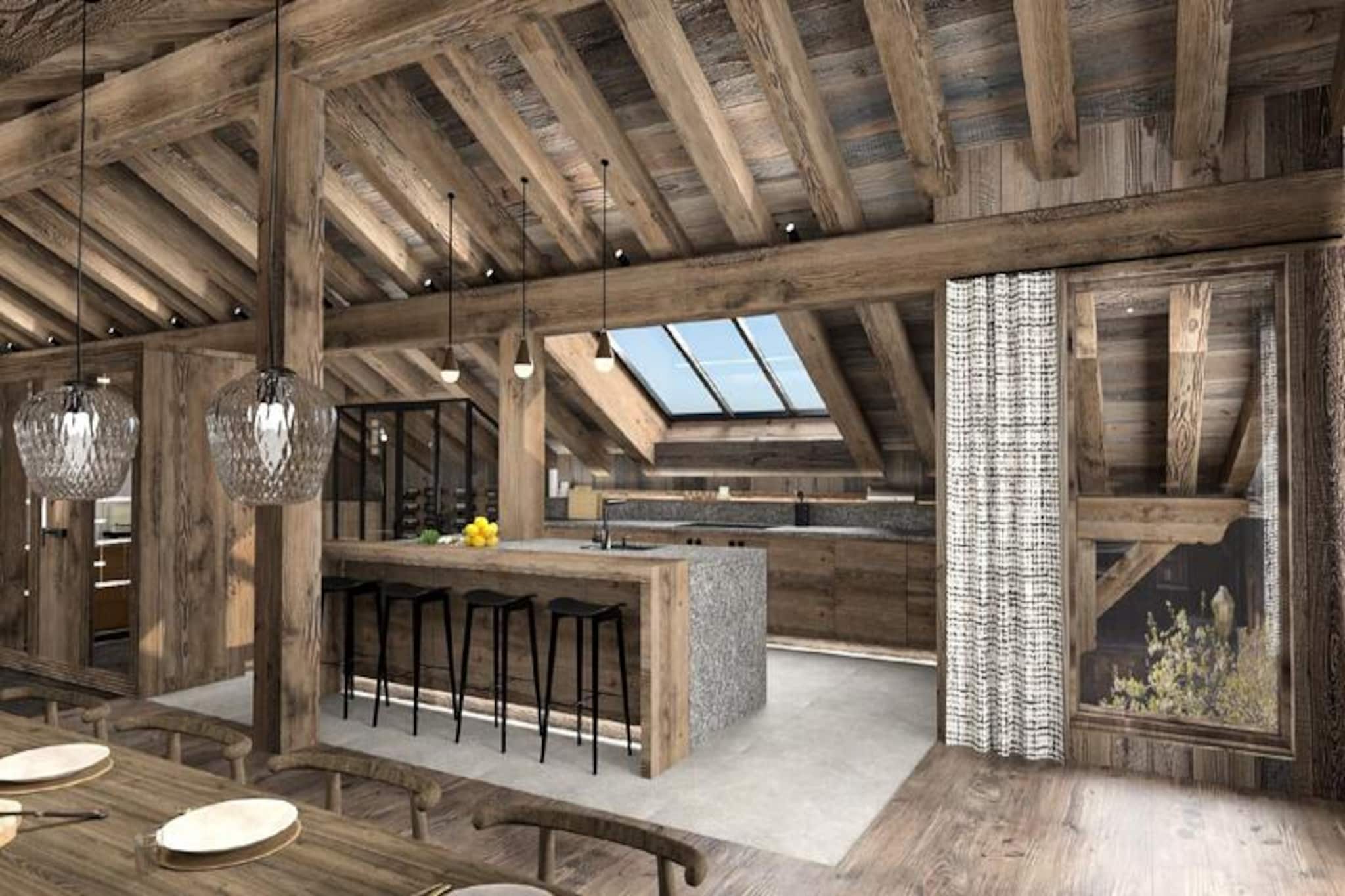 In the charming alpine village of Le Raffort, this luxurious chalet offers an idyllic retreat for those seeking the perfect balance of tranquility and adventure. Just 250 meters from the Olympe gondola lift, you’ll have seamless access to the renowned Méribel ski area and the expansive Three Valleys domain. Whether you’re here to carve through pristine slopes or enjoy the serene beauty of the mountains, this chalet is your gateway to unforgettable alpine experiences. 
 
 Spanning an impressive 323 m², the chalet comfortably accommodates up to 12 guests across five en suite bedrooms and a cozy dormitory. The elegant interiors feature a spacious dining area, a fully equipped kitchen, and a warm fireplace that invites you to unwind after a day on the slopes. For ultimate relaxation, the chalet boasts a private spa with a swimming pool, sauna, and shower. Modern conveniences such as WiFi, a laundry room, and daily cleaning services ensure a seamless and comfortable stay. 
 
 Le Raffort’s picturesque setting is complemented by its excellent connectivity. The free ski bus, just 145 meters away, runs frequently to Méribel’s town center, while the nearby trail allows you to ski back to the village. For those driving, ample parking options are available, including a large free lot at the Golf chairlift and covered parking at La Chaudanne. 
 
 With its prime location, luxurious amenities, and thoughtful services—including a personalized welcome with champagne and daily housekeeping—this chalet is more than just a place to stay. It’s a home where cherished memories are made, surrounded by the breathtaking beauty of the French Alps.