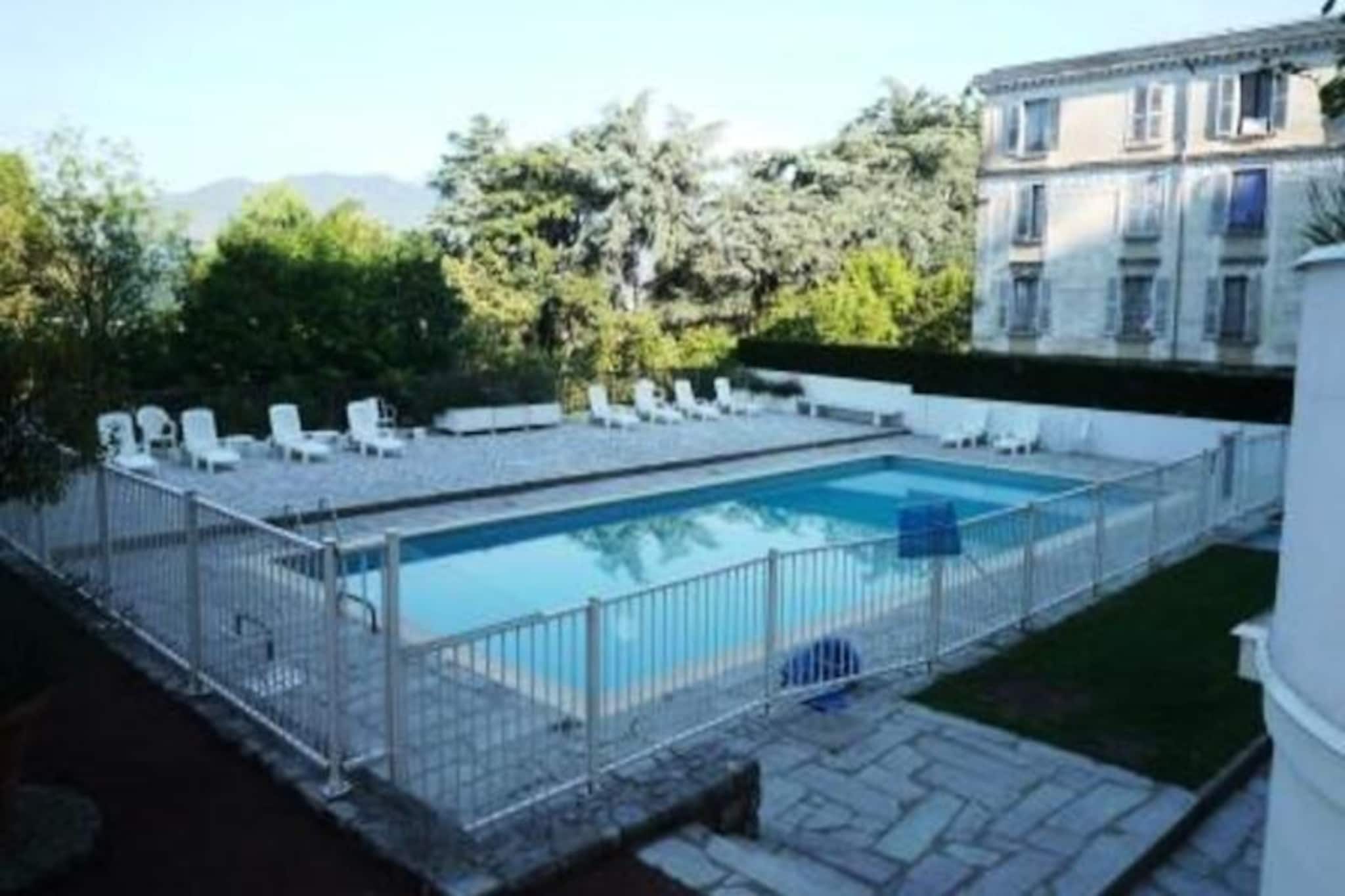 Step into the timeless elegance of a renovated 19th-century palace, where history meets modern comfort in the heart of Aix-les-Bains. This charming residence, adorned with high ceilings, frescoes, and classical columns, offers a serene retreat just moments from the vibrant attractions of this renowned spa town. Nestled on the 3rd floor, this cozy studio apartment invites you to unwind in a peaceful setting overlooking a wooded park, perfect for leisurely strolls or moments of quiet reflection by the fountains and flowerbeds.
Designed for two, the 25m² studio boasts a warm and inviting atmosphere with hardwood parquet flooring throughout. The main room features a comfortable sofa bed, ample storage, and a dining area for two, while the open-plan kitchen is fully equipped with modern appliances, including a refrigerator, mini oven, microwave, and more, ensuring all your culinary needs are met. The bathroom offers a relaxing bathtub with a shower screen, a washing machine, and thoughtful touches like a heated towel rail and vanity unit. With individual electric heating and a smoke detector, your comfort and safety are well taken care of.
Beyond the apartment, the residence itself is a haven of convenience and luxury. Enjoy access to a 15m x 8m swimming pool, open from mid-May to mid-September, or take advantage of the secure entry system and concierge service. Located just 300 meters from the Tourist Office, 600 meters from the train station and Casino, and 900 meters from the Chevalley Thermal Baths, you’ll find yourself perfectly positioned to explore the best of Aix-les-Bains. The stunning Lac du Bourget is only 2.5 kilometers away, while the breathtaking Mont Revard is a short 20-kilometer drive, offering endless opportunities for outdoor adventures.
Whether you’re seeking relaxation, cultural exploration, or a gateway to the natural beauty of the French Alps, this studio apartment provides the ideal base for an unforgettable stay in Aix-les-Bains.