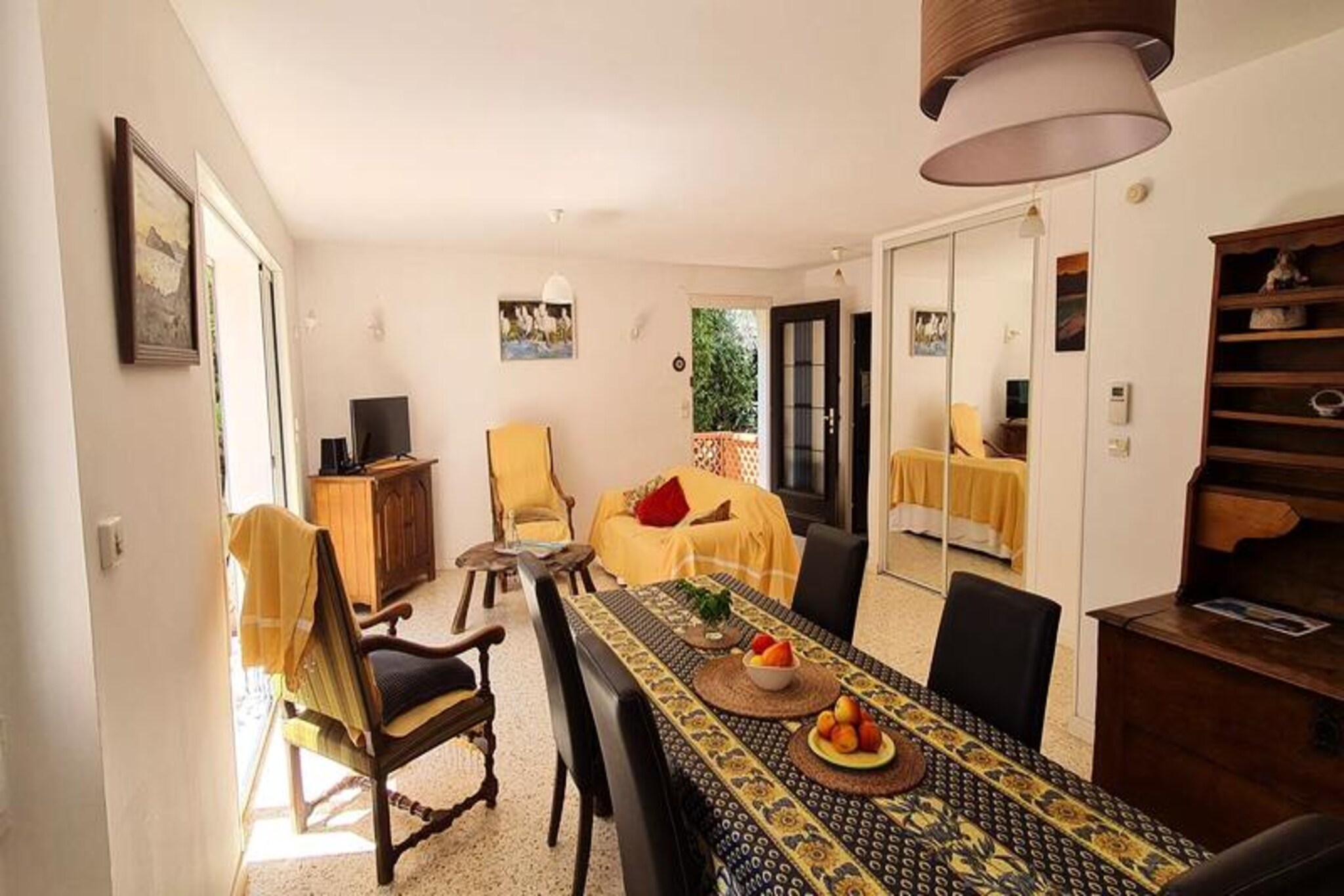 In the picturesque village of Saint Mandrier, this charming single-story villa invites you to experience the best of coastal living in southern France. Surrounded by a lush 500 m² garden and featuring a spacious terrace, it’s the perfect setting for tranquil mornings or lively al fresco dinners under the Mediterranean sun. Whether you’re seeking relaxation or adventure, this property offers a serene escape just steps from the vibrant heart of the village. \n\nInside, the villa boasts three cozy bedrooms, one equipped with air conditioning for added comfort, a modern bathroom, and a bright, open-plan living room that seamlessly connects to a fully equipped kitchen. The thoughtful layout ensures a welcoming atmosphere for families or groups of friends, while the outdoor space provides a private retreat with its shaded terrace and garden adorned with trees. It’s an ideal spot to unwind, enjoy a leisurely lunch, or sip a glass of local wine as you soak in the peaceful ambiance. \n\nThe villa’s prime location allows you to easily explore the nearby beaches, port, and charming local restaurants and shops. Just a short stroll away, the ferry terminal offers convenient access to Toulon, making it simple to discover more of the region’s stunning coastline and cultural attractions. Whether you’re wandering through Saint Mandrier’s quaint streets or embarking on a seaside adventure, everything you need is within reach. \n\nThis property combines comfort, convenience, and authentic Provençal charm, making it an unforgettable choice for your next holiday. With linens, towels, and optional end-of-stay cleaning services available, you can relax and focus on creating lasting memories in this idyllic Mediterranean haven.