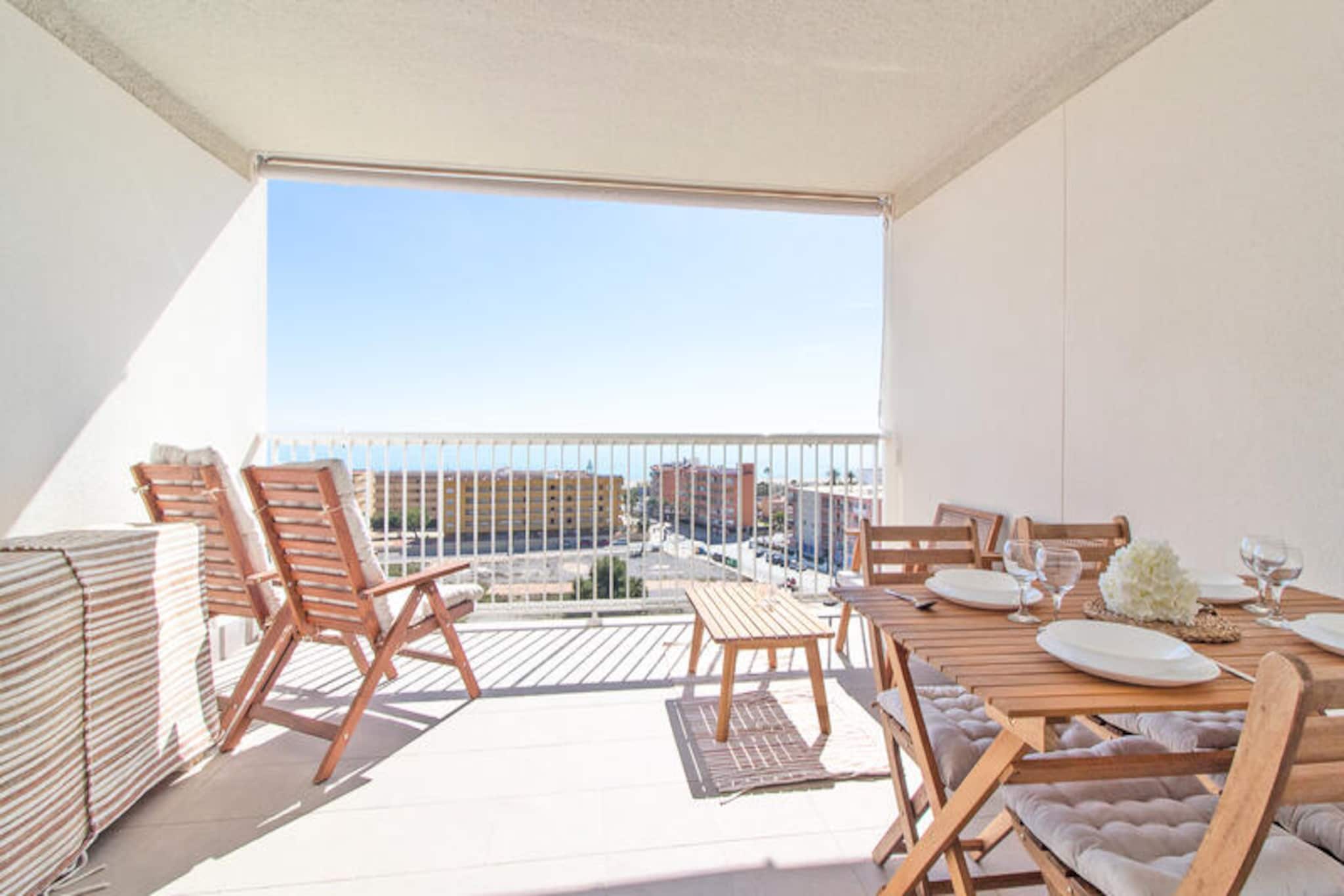 Awaken your senses with the gentle sound of waves and the endless blue of the Mediterranean stretching before you. This stunning apartment in Canet d'en Berenguer offers a serene escape where modern comfort meets coastal charm. Whether you're sipping your morning coffee on the spacious terrace or taking in the breathtaking panoramic views, every moment here feels like a dream come true. Located in the exclusive Canet al Mar residential complex, this property promises an unforgettable holiday experience. 
 
 Inside, the apartment boasts two elegantly designed bedrooms and two modern bathrooms, ensuring ample space and privacy for families or small groups. The open-plan kitchen flows seamlessly into the living area, creating a bright and inviting space to relax after a day of exploration. Step outside onto the large terrace and let the views of the Mediterranean coastline take your breath away. The building's rooftop amenities include three stunning swimming pools—two overlooking the sparkling sea and one with views of the majestic mountains, offering a perfect spot to unwind under the Spanish sun. 
 
 Just steps away, the golden sands of Canet d'en Berenguer beach await. Renowned as one of Spain's best beaches, it offers over 2 kilometers of fine sand, crystal-clear waters, and top-notch facilities, including full accessibility for those with reduced mobility. The lively promenade is lined with restaurants, cafes, and parks, making it a hub of activity and relaxation. In summer, the area comes alive with beachside cinemas, local markets, and sports activities, ensuring entertainment for all ages. 
 
 Whether you're seeking tranquility, adventure, or a mix of both, this apartment is your gateway to the best of the Valencian coast. Let the Mediterranean breeze and the vibrant charm of Canet d'en Berenguer create memories you'll treasure forever.