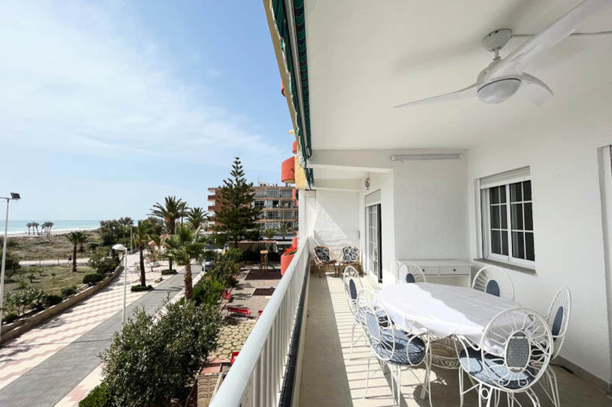 Imagine waking up to the soothing sound of waves and stepping out onto your private terrace to enjoy uninterrupted views of the Mediterranean Sea. This beachfront apartment in Canet de Berenguer offers the perfect setting for a serene seaside escape. Located just 20 meters from the golden sands, it’s a haven for families and couples seeking both relaxation and adventure by the water. The tranquil atmosphere of the area, combined with the vibrant beach promenade, creates an ideal balance for your holiday. 
 
 The apartment boasts three spacious bedrooms, a fully equipped separate kitchen, and a bright living room that opens directly onto a large terrace. Here, you can savor your meals al fresco while gazing at the endless blue horizon. The family-friendly complex ensures peace and quiet, making it a perfect retreat after a day of exploring. Modern amenities and thoughtful touches throughout the property guarantee a comfortable and memorable stay. 
 
 Beyond the apartment, Canet de Berenguer offers a lively promenade lined with shops, restaurants, and parks. The local town hall organizes a variety of free activities for all ages, including water sports, yoga, Pilates, and even summer cinema nights. Whether you’re strolling along the beach, indulging in local cuisine, or joining in the community events, there’s something for everyone to enjoy. 
 
 This beachfront gem is more than just a place to stay; it’s an invitation to create unforgettable memories by the Mediterranean. Let the charm of Canet de Berenguer and the comfort of this apartment make your holiday truly special.