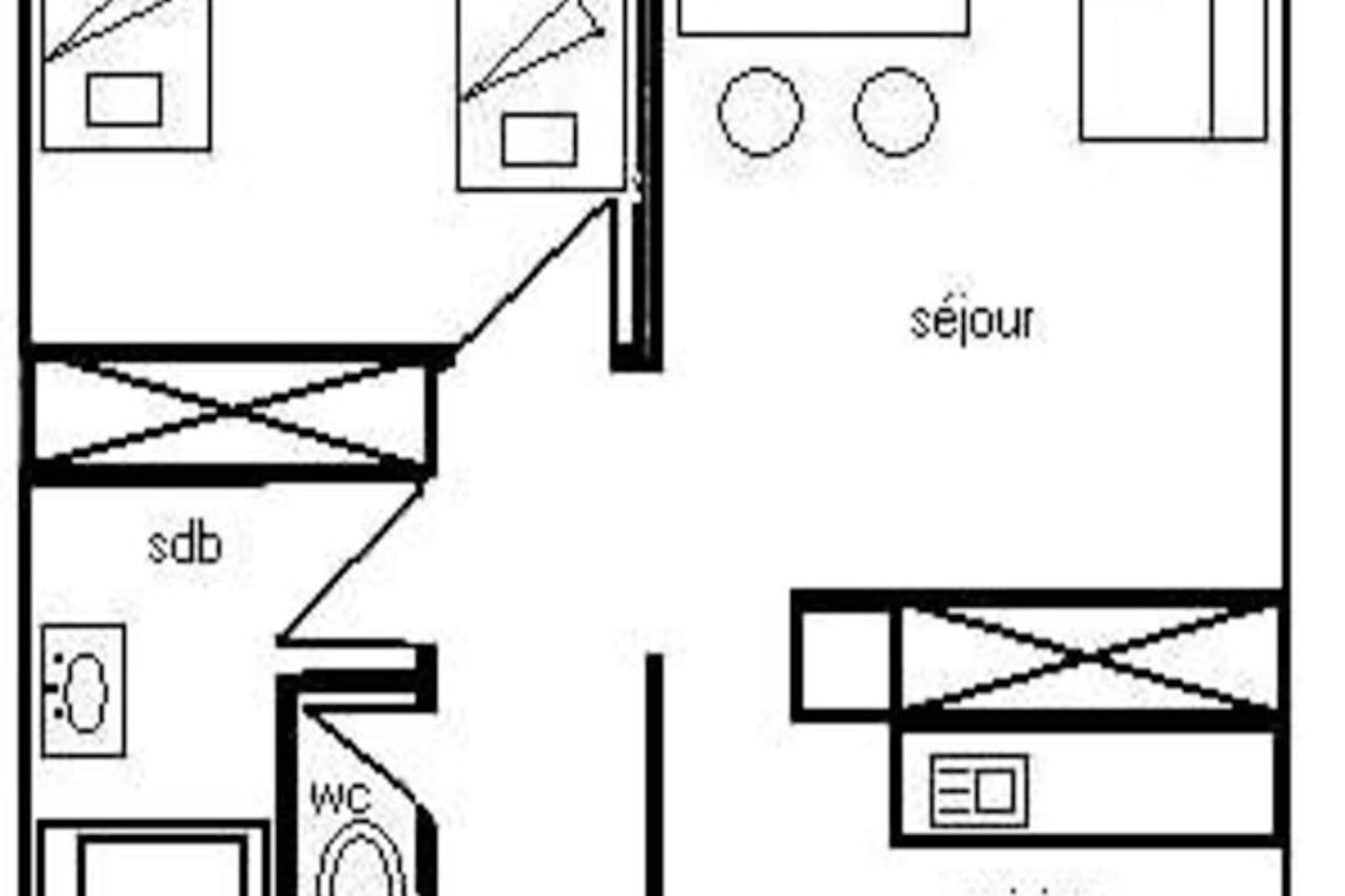 High above the Tarentaise Valley, this charming apartment in La Meije Residence offers an unforgettable alpine escape with breathtaking views of Mont Blanc. Perfectly situated in Plagne Centre, it combines the convenience of ski-in/ski-out access with proximity to the shopping arcade and free outdoor parking, making it an ideal base for your mountain adventures. Whether you're here for the snow-covered slopes or the lush summer trails, this residence invites you to immerse yourself in the beauty of the French Alps. \n\nInside, the apartment is thoughtfully designed to accommodate up to five guests across its 45m² layout. The separate kitchen is equipped with modern amenities, including electric hobs, a combination oven, refrigerator, dishwasher, and coffee maker, ensuring you can prepare meals with ease. The living room features a comfortable double sofa bed and a TV, while the bedroom offers a fold-down double bed and a single bed, providing flexible sleeping arrangements. The bathroom includes a bathtub for relaxing after a day of activities, and the separate WC adds convenience. With cozy bedding and a mix of carpet and vinyl flooring, the apartment guarantees a warm and welcoming atmosphere. \n\nStep outside and you'll find yourself at the foot of the slopes, ready to explore the world-class Paradiski domain. The nearby shopping arcade offers restaurants, ski rentals, and essential services, ensuring everything you need is within reach. In summer, the region transforms into a haven for hikers and cyclists, with trails leading to panoramic vistas and alpine meadows. The majestic Mont Blanc serves as a constant reminder of the natural wonders surrounding you. \n\nWhether you're seeking thrilling ski days, serene mountain walks, or simply a cozy retreat with stunning views, this apartment in La Meije Residence promises a memorable stay in the heart of the Alps.