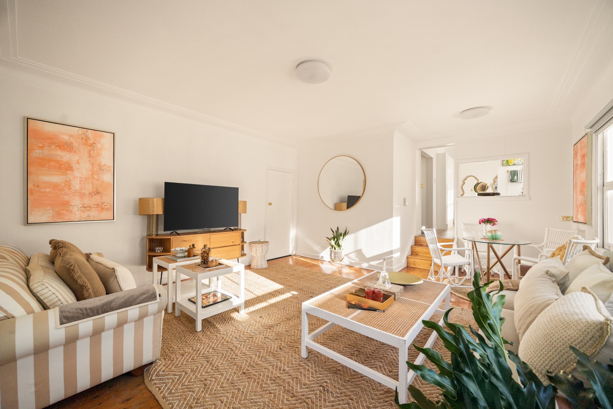 Property description
Bring the whole family to this spacious Brighton-Le-Sands holiday home, designed with family comfort and group stays in mind. With multiple bedrooms, flexible sleeping options, and large communal spaces, thereâ€™s plenty of room for everyone.
 
Perfect for school holidays, long weekends, or extended family getaways, this Brighton-Le-Sands retreat offers everything you need for a relaxed and memorable stay by the sea.
The space
Step inside this charming apartment and experience a light-filled layout that balances comfort and functionality. The main living room offers ample seating and a round dining table for fourâ€”ideal for casual meals or morning coffee. The large dining area features an eight-seater table, perfect for shared dinners or entertaining guests.
 
The three bedrooms are thoughtfully furnished, each featuring double beds with bedside tables and soft lighting for a calming nightâ€™s rest. This unit is perfect for families and gatherings in the living area for board games, etc. The well-equipped kitchen comes with modern appliances, including an electric stovetop, oven, microwave, and dishwasher, making meal prep a breeze.
 
A dedicated laundry area with a washer ensures longer stays are just as convenient. Whether youâ€™re here for the coastal lifestyle or a comfortable retreat, this Brighton-Le-Sands home offers everything needed for a memorable stay.