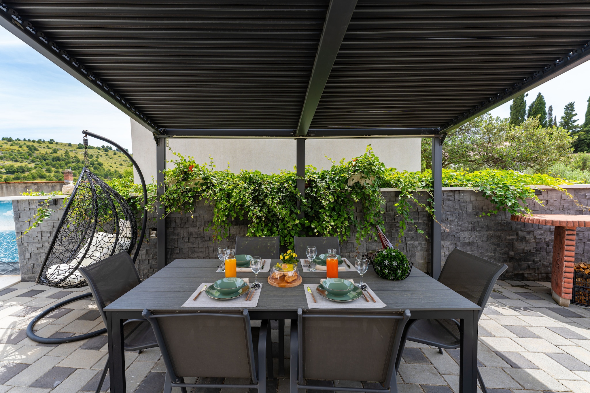 Apartment Nikita with private pool-Terrasse / balcon