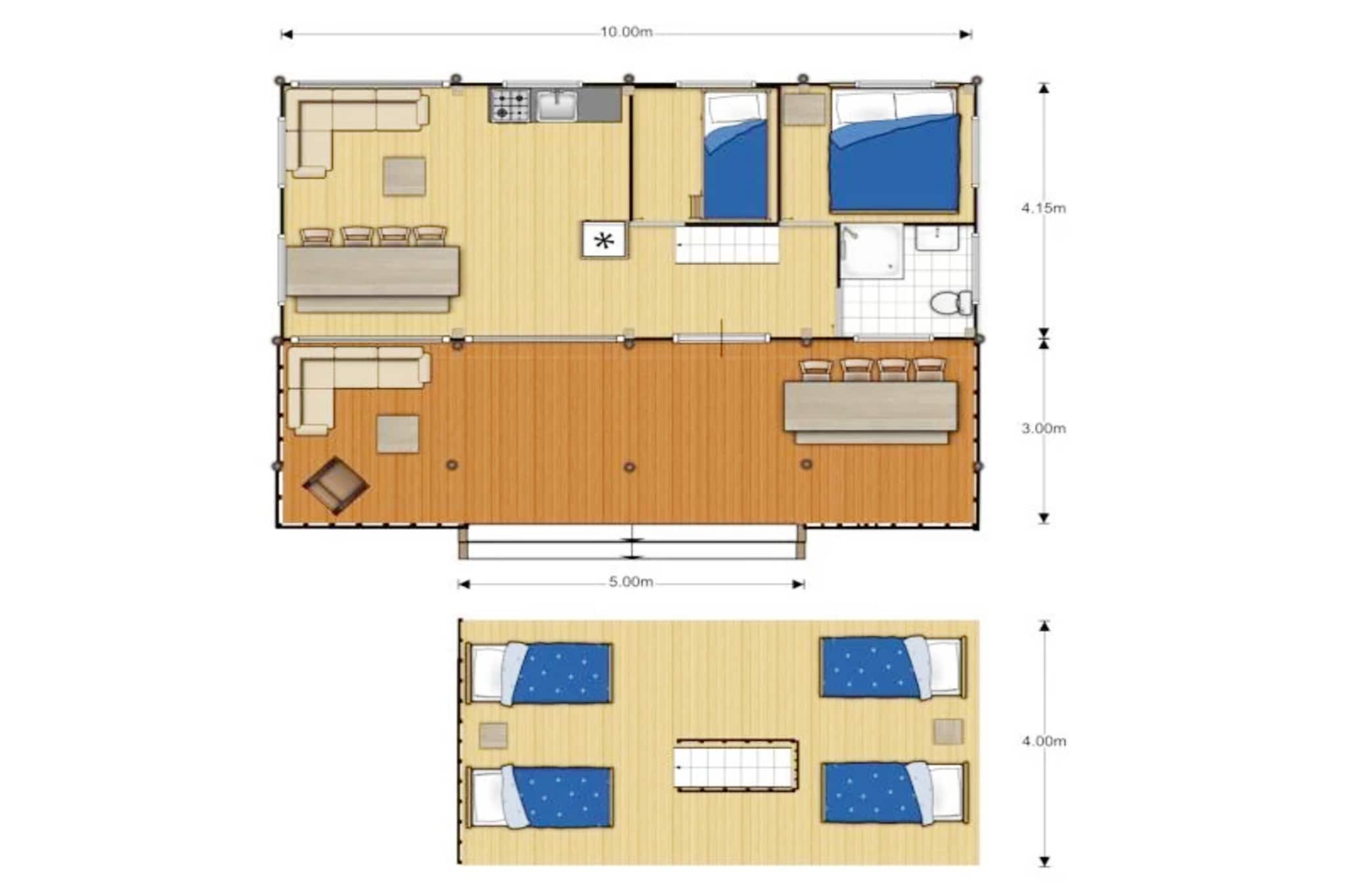 Safaritent Betuwe Lodge 8 pax - Grundriss