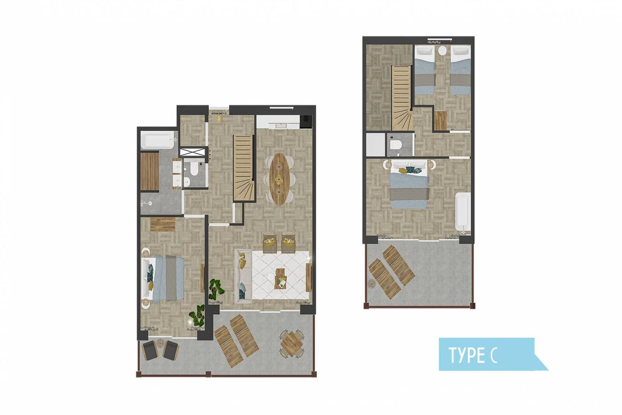 Luxury Beach Apartment | 6 Pers. - Plattegrond