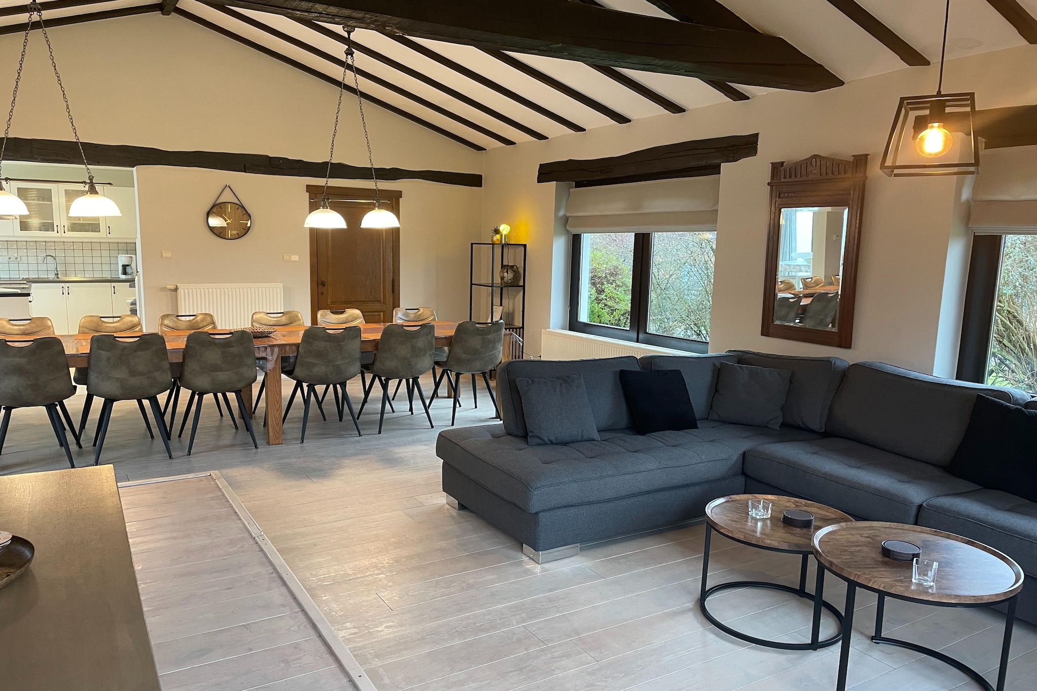 Set in the peaceful countryside of Somme-Leuze, this spacious holiday home is the perfect retreat for families and groups seeking comfort, nature, and togetherness. One of its highlights is the private sauna, a wonderful place to unwind after a day of exploring the Ardennes. With five inviting bedrooms, a bright living area, and three well-appointed bathrooms (including one with a relaxing bathtub), the home offers plenty of space for up to twelve guests.

The open kitchen is fully equipped with everything needed for shared meals: a stovetop, microwave, dishwasher, fridge, coffee machine, and all essential cookware. Gather in the cosy living and dining room, where a TV, DVD player, and CD player invite relaxed evenings. Large windows bring in natural light, while the private entrance, washing machine, and heating add extra comfort for longer stays. Outdoors, the garden is a true haven perfect for enjoying a morning coffee, a barbecue lunch, or simply taking in the peaceful surroundings. Children can play freely while adults' savour quiet moments in the fresh Ardennes air.

Ideally located, the house sits close to some of the region’s best attractions. The Durbuy Adventure Park lies just 13 km away, offering outdoor thrills for all ages, while Barvaux, only 12 km from the home, is perfect for shopping, dining, and riverside walks. Whether you’re here for adventure, relaxation, or quality time with loved ones, this holiday home promises a warm and memorable stay.