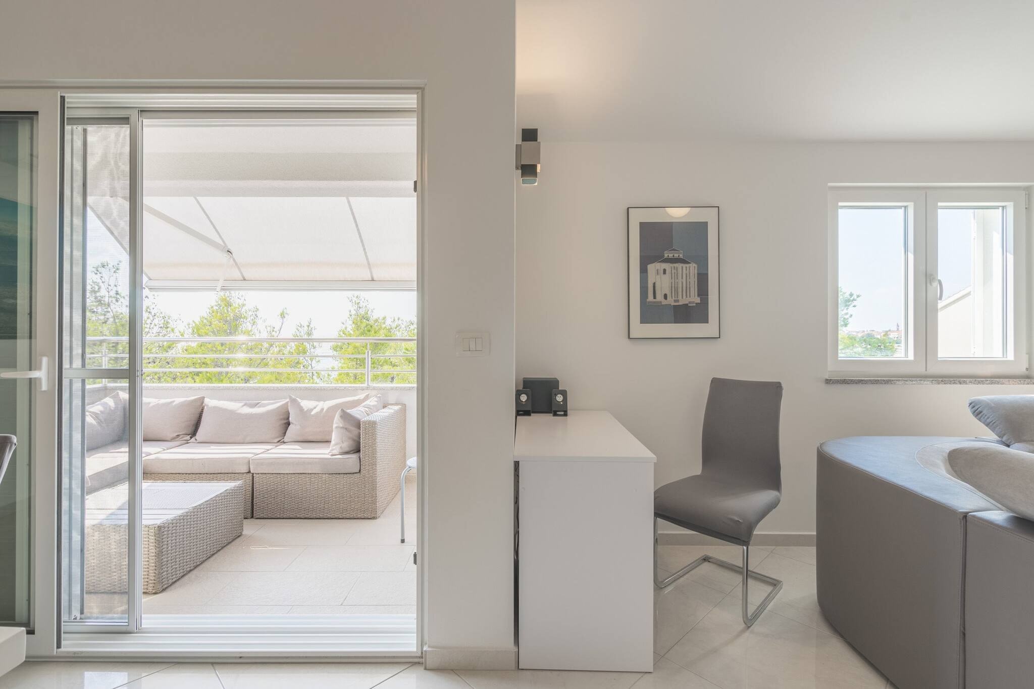 Sea view apartment Privlaka-Terrasse / balcon